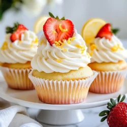 Für die Erdbeer-Zitronen-Muffins brauchst du einige einfache Zutaten. Hier ist die Liste: - 1 ½ Tassen Allzweckmehl - 1 Teelöffel Backpulver - ½ Teelöffel Natron - ¼ Teelöffel Salz - ½ Tasse ungesalzene Butter, zimmerwarm - 1 Tasse Zucker - 2 große Eier - 2 Teelöffel Vanilleextrakt - ½ Tasse Buttermilch - ½ Tasse frischer Zitronensaft (von etwa 2 Zitronen) - Schale von 1 Zitrone - 1 Tasse frische Erdbeeren, püriert Diese Zutaten geben den Muffins einen tollen Geschmack und die perfekte Textur. Die Glasur macht die Muffins noch besser. Das brauchst du dafür: - ½ Tasse Puderzucker - 2 Tassen Schlagsahne - 1 Esslöffel Zitronenschale Die Glasur ist leicht und frisch. Sie passt perfekt zu den Muffins. Wenn du kein Buttermilch hast, kannst du normale Milch verwenden. Füge einen Esslöffel Essig hinzu, um einen ähnlichen Effekt zu erzielen. Du kannst auch andere Beeren wie Himbeeren oder Blaubeeren verwenden. Das gibt den Muffins einen neuen Geschmack. Achte darauf, die Mengen gleich zu halten, damit die Muffins gut aufgehen. {{ingredient_image_2}} Heize deinen Ofen auf 175°C vor. Das ist eine wichtige Grundlage. Nimm dein Muffinblech und lege es mit Muffinförmchen aus. So bleiben die Muffins schön und kleben nicht fest. Nimm eine mittlere Schüssel und vermische das Mehl, Backpulver, Natron und Salz. In einer großen Schüssel schlägst du die Butter und den Zucker mit einem Handmixer. Mache das für etwa 3-4 Minuten. Es sollte leicht und schaumig sein. Füge dann die Eier einzeln hinzu. Rühre gut um, bevor du das nächste Ei hinzufügst. Jetzt kommt der Vanilleextrakt dazu. Mische dann langsam die Buttermilch, den Zitronensaft und die Zitronenschale unter. Füge die Mehlmischung vorsichtig hinzu. Mische alles gut, aber nicht zu viel. Jetzt kannst du die pürierten Erdbeeren unterheben. Der Teig darf klumpig bleiben. Verteile den Teig gleichmäßig in die Muffinförmchen. Fülle sie etwa zu 2/3. Schiebe das Muffinblech in den Ofen und backe die Muffins für 18-20 Minuten. Nutze einen Zahnstocher, um zu testen, ob sie fertig sind. Lasse die Muffins 5 Minuten in der Form abkühlen. Danach lege sie auf ein Kuchengitter, um komplett abzukühlen. Wenn die Muffins abgekühlt sind, kannst du die Glasur machen. Schlage die Schlagsahne in einer großen Schüssel, bis weiche Spitzen entstehen. Füge dann nach und nach den Puderzucker und die Zitronenschale hinzu. Schlage weiter, bis steife Spitzen entstehen. Jetzt ist die Glasur bereit! Dekoriere jeden Muffin großzügig mit der Zitronen-Sahne-Glasur. Du kannst einen Spritzbeutel oder einen Spatel verwenden. Für das gewisse Extra, garniere jeden Muffin mit einer Scheibe Erdbeere und einem Spritzer Zitronenschale. Frische Erdbeeren machen den Unterschied in diesem Rezept. Sie bringen Geschmack und Farbe. Wählen Sie reife, saftige Erdbeeren. Diese sind süß und aromatisch. Waschen Sie sie gründlich und pürieren Sie sie dann. Das Püree gibt den Muffins eine schöne Farbe und einen tollen Erdbeergeschmack. Sie können auch einige kleine Stücke für die Dekoration aufbewahren. Die richtige Backzeit ist wichtig für perfekte Muffins. Heizen Sie den Ofen auf 175°C vor. Backen Sie die Muffins 18 bis 20 Minuten lang. Prüfen Sie sie mit einem Zahnstocher. Wenn er sauber herauskommt, sind die Muffins fertig. Lassen Sie sie fünf Minuten in der Form abkühlen, bevor Sie sie auf ein Gitter legen. So werden die Muffins nicht matschig. Die Dekoration macht die Muffins besonders. Verwenden Sie die Zitronen-Sahne-Glasur großzügig. Ein Spritzbeutel hilft dabei, die Glasur schön aufzutragen. Garnieren Sie jeden Muffin mit einer Scheibe frischer Erdbeere. Ein kleiner Spritzer Zitronenschale oben drauf ist das i-Tüpfelchen. So sehen die Muffins nicht nur gut aus, sie schmecken auch frisch und lecker! Pro Tipps Frische Erdbeeren: Verwenden Sie frische, reife Erdbeeren für den besten Geschmack. Überprüfen Sie, ob sie fest und glänzend sind, und vermeiden Sie matschige oder faule Beeren. Zitronensaft: Frisch gepresster Zitronensaft hat einen viel intensiveren Geschmack als die abgepackte Variante. Drücken Sie die Zitronen kurz vor der Verwendung aus. Buttertemperatur: Stellen Sie sicher, dass die Butter zimmerwarm ist, um sicherzustellen, dass sie sich gut mit dem Zucker vermischt und einen luftigen Teig ergibt. Glasur-Konsistenz: Schlagen Sie die Sahne nicht zu lange, sonst wird sie zu butterartig. Achten Sie darauf, dass sie sich gerade so steif schlägt, um die perfekte Konsistenz für die Glasur zu erreichen. {{image_4}} Wenn du die Erdbeer-Zitronen-Muffins anpassen möchtest, probiere andere Früchte. Himbeeren oder Blaubeeren sind tolle Alternativen. Sie bringen ihren eigenen, fruchtigen Geschmack. Du kannst auch eine Mischung aus verschiedenen Beeren verwenden. Das macht die Muffins bunt und lecker. Achte darauf, die pürierten Früchte gleichmäßig im Teig zu verteilen. So schmecken sie in jedem Bissen. Für eine glutenfreie Version kannst du Reismehl oder Mandelmehl verwenden. Diese Mehle geben den Muffins eine andere Textur, aber sie schmecken immer noch gut. Wenn du auf Eier verzichtest, nimm zwei Esslöffel Apfelmus pro Ei. Das macht die Muffins saftig und lecker. Auch Kokosmilch kann die Buttermilch ersetzen. So sind die Muffins vegan und trotzdem frisch. Du kannst das Grundrezept leicht anpassen, um verschiedene Geschmäcker zu treffen. Füge etwas Zimt oder Muskatnuss hinzu, um einen neuen Twist zu schaffen. Ein Teelöffel Lavendel kann einen blumigen Geschmack bringen. Für zusätzliche Süße kannst du Honig oder Agavendicksaft verwenden. Sei kreativ und finde deine Lieblingsversion! Um die Erdbeer-Zitronen-Muffins frisch zu halten, lege sie in einen luftdichten Behälter. Das bewahrt die Feuchtigkeit und den Geschmack. Wenn du keinen Behälter hast, kannst du die Muffins auch in Frischhaltefolie wickeln. Stelle sicher, dass sie vollständig abgekühlt sind, bevor du sie lagerst. So vermeidest du, dass sie matschig werden. Die Muffins bleiben bei Raumtemperatur etwa 3 bis 4 Tage frisch. Wenn du sie im Kühlschrank lagerst, halten sie bis zu einer Woche. Achte darauf, sie gut verpackt zu halten, um Austrocknen zu verhindern. Du kannst die Muffins auch einfrieren. Lege sie nach dem Abkühlen in einen Gefrierbeutel. Entferne so viel Luft wie möglich. So bleiben sie bis zu 3 Monate genießbar. Wenn du die Muffins später essen möchtest, lasse sie einfach über Nacht im Kühlschrank auftauen. Die Glasur solltest du getrennt aufbewahren. Schlage die Schlagcreme frisch auf, bevor du sie verwendest. So bleibt sie luftig und lecker. Die Muffins backen in etwa 18 bis 20 Minuten. Ich empfehle, nach 18 Minuten einen Zahnstocher in die Mitte zu stecken. Wenn er sauber herauskommt, sind die Muffins fertig. Sie sollten leicht goldbraun sein. Ja, das ist möglich! Wenn Sie Öl verwenden, nehmen Sie die gleiche Menge wie die Butter. Öl macht die Muffins oft saftiger. Aber die Butter gibt einen tollen Geschmack. Die Muffins schmecken toll mit einer Zitronen-Sahne-Glasur. Sie können die Glasur mit einem Spritzbeutel auftragen. Fügen Sie frische Erdbeeren und etwas Zitronenschale als Dekoration hinzu. Das sieht nicht nur gut aus, sondern schmeckt auch frisch und lecker! In diesem Blogpost habe ich die wichtigen Zutaten für Erdbeer-Zitronen-Muffins erklärt. Wir haben die Hauptzutaten, die Glasur und Tipps zur Zubereitung besprochen. Ich habe auch Variationen und Lagerungshinweise gegeben. Die klaren Schritte helfen dir, leckere Muffins zu backen. Denke daran, frische Zutaten zu nutzen. So erzielst du die besten Ergebnisse. Viel Spaß beim Backen!