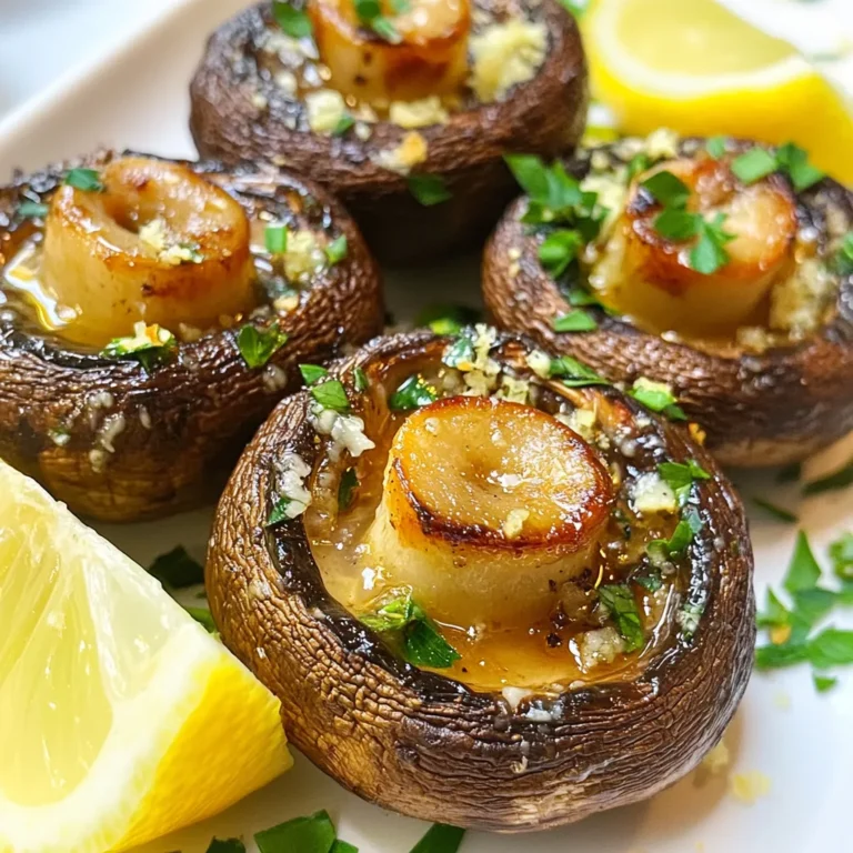 - 450 g Baby-Portobello-Pilze - 4 Esslöffel Olivenöl - 4 Knoblauchzehen - 120 g geriebener Parmesan - 1 Teelöffel getrockneter Thymian - 1 Teelöffel getrockneter Oregano - Frische Petersilie - Zitronenspalten Die Hauptzutaten für Knoblauch Parmesan Röstpilze sind einfach zu finden. Baby-Portobello-Pilze sind perfekt. Diese Pilze haben einen tollen Geschmack und eine angenehme Textur. Das Olivenöl hilft, die Pilze knusprig zu machen. Der Knoblauch bringt einen kräftigen Geschmack. Für die Gewürze nutzen wir geriebenen Parmesan. Der Käse schmilzt und wird goldbraun. Thymian und Oregano fügen einen tollen Duft hinzu. Diese Kräuter sind einfach und gut. Zum Servieren empfehle ich frische Petersilie. Sie bringt Farbe und Frische. Zitronenspalten sind wichtig. Sie geben einen tollen, frischen Kick. Egal, ob für ein Fest oder ein einfaches Abendessen, diese Zutaten machen jeden glücklich. {{ingredient_image_2}} Zuerst reinigen Sie die Baby-Portobello-Pilze. Nehmen Sie ein feuchtes Tuch und wischen Sie die Pilze ab. So entfernen Sie Schmutz. Schneiden Sie die Stiele der Pilze auf etwa zwei Zentimeter ab. Geben Sie die geputzten Pilze in eine große Schüssel. Fügen Sie dann 4 Esslöffel Olivenöl hinzu. Hacken Sie 4 Knoblauchzehen fein und geben Sie sie dazu. Streuen Sie 1 Teelöffel getrockneten Thymian und 1 Teelöffel getrockneten Oregano hinzu. Würzen Sie mit Salz und Pfeffer nach Geschmack. Vermengen Sie alles gut. Die Pilze sollten gleichmäßig bedeckt sein. Heizen Sie den Ofen auf 200 °C (400 °F) vor. Während der Ofen vorheizt, breiten Sie die marinierten Pilze in einer einzigen Schicht auf einem mit Backpapier ausgelegten Backblech aus. So rösten die Pilze gleichmäßig und werden köstlich. Nach 15 Minuten im Ofen nehmen Sie das Backblech heraus. Bestreuen Sie die Pilze gleichmäßig mit 120 g geriebenem Parmesan. Schieben Sie das Backblech wieder in den Ofen. Rösten Sie die Pilze für weitere 10 bis 15 Minuten. Achten Sie darauf, dass der Käse goldbraun ist. Sobald die Pilze fertig sind, nehmen Sie sie aus dem Ofen. Garnieren Sie die Röstpilze mit frisch gehackter Petersilie. Servieren Sie die Pilze sofort mit Zitronenspalten. So bekommen sie einen frischen Geschmack. Um die besten Röstpilze zu machen, ist die Technik wichtig. Legen Sie die Pilze in einer einzigen Schicht auf das Backblech. Wenn die Pilze übereinander liegen, garen sie nicht richtig. Eine einzelne Schicht sorgt dafür, dass die Hitze gleichmäßig verteilt wird. So bekommen die Pilze eine schöne, goldene Farbe und einen tollen Geschmack. Vermeiden Sie Überfüllung auf dem Blech. Wenn es zu eng wird, dampfen die Pilze anstatt zu rösten. Das macht die Pilze matschig. Wenn nötig, nutzen Sie zwei Backbleche, um sicherzustellen, dass sie genug Platz haben. Frische Kräuter steigern den Geschmack Ihrer Röstpilze. Petersilie, Thymian oder Rosmarin sind tolle Optionen. Fügen Sie die frischen Kräuter kurz vor dem Servieren hinzu. So bleiben die Aromen frisch und lebendig. Passen Sie die Gewürze nach Ihrem Geschmack an. Mögen Sie es schärfer? Dann fügen Sie etwas Chili oder Pfeffer hinzu. Experimentieren Sie mit verschiedenen Kräutern, um Ihre perfekte Mischung zu finden. So wird jedes Gericht einzigartig. Die Anrichtung der Pilze macht viel aus. Legen Sie die Röstpilze auf einen großen Teller. Achten Sie darauf, dass sie nicht übereinander liegen. Das sieht schön aus und macht Lust auf mehr. Für die Garnitur verwenden Sie frisch gehackte Petersilie. Diese sorgt für Farbe und Frische. Zitronenspalten sind ebenfalls eine tolle Idee. Sie bringen einen spritzigen Geschmack. Servieren Sie die Zitronen gleich neben den Pilzen. So kann jeder nach Belieben würzen. Pro Tipps Wählen Sie frische Pilze: Stellen Sie sicher, dass die Baby-Portobello-Pilze fest und prall sind, um den besten Geschmack und die beste Textur zu erzielen. Knoblauch anpassen: Für einen intensiveren Knoblauchgeschmack können Sie die Menge an Knoblauchzehen erhöhen oder sogar gerösteten Knoblauch verwenden. Käsevariationen: Experimentieren Sie mit verschiedenen Käsesorten wie Pecorino Romano oder Gouda für einen anderen Geschmacksprofil. Servieren mit Dips: Diese Röstpilze schmecken auch großartig mit einem Dip aus Joghurt oder einer Aioli als zusätzlichen Geschmack. {{image_4}} Wenn Sie eine vegane Variante der Knoblauch Parmesan Röstpilze möchten, können Sie veganen Parmesan verwenden. Dieser Käse hat einen ähnlichen Geschmack und funktioniert gut. Viele Marken bieten leckere Alternativen an. Achten Sie darauf, die Zutaten zu prüfen, um sicherzustellen, dass sie vegan sind. Zusätzlich können Sie verschiedene Gemüsevariationen ausprobieren. Zucchini, Karotten oder Paprika passen gut zu den Pilzen. Schneiden Sie das Gemüse in ähnliche Größen wie die Pilze. So garen sie gleichmäßig. Möchten Sie etwas mehr Schärfe? Fügen Sie Chili-Flakes zu den marinierten Pilzen hinzu. Ein Teelöffel reicht oft aus, um den Kick zu geben. Wenn Sie es milder mögen, nehmen Sie weniger oder lassen Sie es ganz weg. Zitronenzesten geben den Röstpilzen einen frischen Geschmack. Reiben Sie einfach die Schale einer Zitrone über die Pilze, bevor Sie sie rösten. Dies bringt eine tolle Säure und Frische in jedes Gericht. Die Röstpilze passen gut zu vielen Beilagen. Servieren Sie sie mit einem grünen Salat oder knusprigem Brot. Auch Pasta oder Reis sind tolle Optionen. Sie können die Pilze als Beilage zu einem Hauptgericht wie Hähnchen oder Fisch genießen. Für einen besonderen Touch können Sie die Röstpilze auf einem Bett aus Quinoa oder Couscous servieren. Diese Kombination bringt Textur und mehr Nährstoffe auf den Teller. Wenn du Reste von deinen Knoblauch Parmesan Röstpilzen hast, lass sie zuerst abkühlen. Danach stelle sie in den Kühlschrank. Nutze einen luftdichten Behälter, um sie frisch zu halten. So bleiben der Geschmack und die Textur gut. Die Röstpilze sind im Kühlschrank etwa 3 bis 4 Tage haltbar. Wenn du sie wieder aufwärmen möchtest, benutze den Ofen oder die Mikrowelle. Achte darauf, sie nicht zu lange zu erhitzen, damit sie nicht trocken werden. Falls du mehr Röstpilze gemacht hast, kannst du sie auch einfrieren. Lege sie nach dem Abkühlen in einen Gefrierbeutel. Drücke die Luft heraus, um Gefrierbrand zu vermeiden. Zum Auftauen lege sie einfach für ein paar Stunden in den Kühlschrank. Wenn du sie erhitzen möchtest, nutze den Ofen für beste Ergebnisse. So bleiben sie knusprig und lecker. Um die Pilze knuspriger zu machen, folgen Sie diesen Tipps: - Verwenden Sie frische Pilze. Sie sollten fest und trocken sein. - Schneiden Sie die Pilze in gleichmäßige Stücke. So garen sie gleichmäßig. - Rösten Sie die Pilze in einer einzigen Schicht auf dem Backblech. So bleibt die Luftzirkulation gut. - Lassen Sie genug Abstand zwischen den Pilzen. Das hilft beim Röstprozess. - Erhöhen Sie die Ofentemperatur leicht oder verlängern Sie die Röstzeit. Achten Sie darauf, dass sie nicht verbrennen. Ja, Sie können auch andere Pilzsorten verwenden. Hier sind einige Vorschläge: - Champignons sind leicht erhältlich und schmecken gut. - Shiitake-Pilze haben einen starken Geschmack und sind sehr lecker. - Kräuterseitlinge haben eine tolle Textur und sind eine gute Wahl. - Austernpilze sind zart und passen gut zu den Aromen. Knoblauch Parmesan Röstpilze passen gut zu vielen Gerichten. Hier sind einige Ideen: - Servieren Sie sie als Beilage zu Fleischgerichten wie Hähnchen oder Rindfleisch. - Sie sind ein toller Snack zu einem Glas Wein. - Fügen Sie sie zu einem frischen Salat hinzu für mehr Geschmack. - Mischen Sie sie in Pasta-Gerichte für eine herzhafte Note. Diese Anleitung zeigt, wie man köstliche Röstpilze zubereitet. Du hast die Hauptzutaten und deren Vorbereitung kennengelernt. Das perfekte Rösten sorgt für tollen Geschmack. Tipps helfen, die Pilze optimal zu präsentieren und aufzubewahren. Variationen bieten dir kreative Möglichkeiten. Probiere, frische Kräuter oder andere Aromen hinzuzufügen. Die Ideen für Beilagen machen dein Gericht noch besser. So hast du nun alles, um Röstpilze selbst zuzubereiten. Viel Spaß beim Kochen und Genießen!