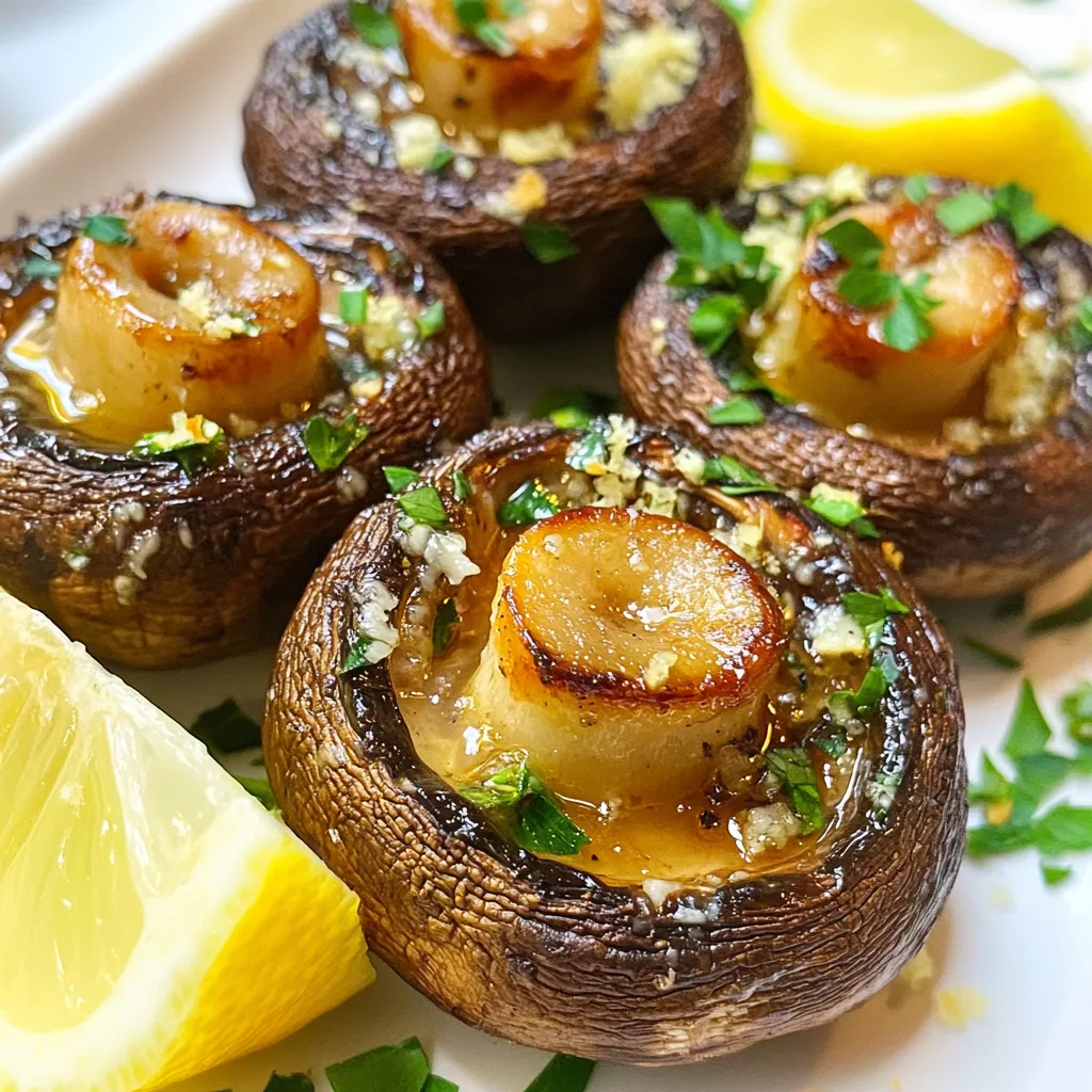 - 450 g Baby-Portobello-Pilze - 4 Esslöffel Olivenöl - 4 Knoblauchzehen - 120 g geriebener Parmesan - 1 Teelöffel getrockneter Thymian - 1 Teelöffel getrockneter Oregano - Frische Petersilie - Zitronenspalten Die Hauptzutaten für Knoblauch Parmesan Röstpilze sind einfach zu finden. Baby-Portobello-Pilze sind perfekt. Diese Pilze haben einen tollen Geschmack und eine angenehme Textur. Das Olivenöl hilft, die Pilze knusprig zu machen. Der Knoblauch bringt einen kräftigen Geschmack. Für die Gewürze nutzen wir geriebenen Parmesan. Der Käse schmilzt und wird goldbraun. Thymian und Oregano fügen einen tollen Duft hinzu. Diese Kräuter sind einfach und gut. Zum Servieren empfehle ich frische Petersilie. Sie bringt Farbe und Frische. Zitronenspalten sind wichtig. Sie geben einen tollen, frischen Kick. Egal, ob für ein Fest oder ein einfaches Abendessen, diese Zutaten machen jeden glücklich. {{ingredient_image_2}} Zuerst reinigen Sie die Baby-Portobello-Pilze. Nehmen Sie ein feuchtes Tuch und wischen Sie die Pilze ab. So entfernen Sie Schmutz. Schneiden Sie die Stiele der Pilze auf etwa zwei Zentimeter ab. Geben Sie die geputzten Pilze in eine große Schüssel. Fügen Sie dann 4 Esslöffel Olivenöl hinzu. Hacken Sie 4 Knoblauchzehen fein und geben Sie sie dazu. Streuen Sie 1 Teelöffel getrockneten Thymian und 1 Teelöffel getrockneten Oregano hinzu. Würzen Sie mit Salz und Pfeffer nach Geschmack. Vermengen Sie alles gut. Die Pilze sollten gleichmäßig bedeckt sein. Heizen Sie den Ofen auf 200 °C (400 °F) vor. Während der Ofen vorheizt, breiten Sie die marinierten Pilze in einer einzigen Schicht auf einem mit Backpapier ausgelegten Backblech aus. So rösten die Pilze gleichmäßig und werden köstlich. Nach 15 Minuten im Ofen nehmen Sie das Backblech heraus. Bestreuen Sie die Pilze gleichmäßig mit 120 g geriebenem Parmesan. Schieben Sie das Backblech wieder in den Ofen. Rösten Sie die Pilze für weitere 10 bis 15 Minuten. Achten Sie darauf, dass der Käse goldbraun ist. Sobald die Pilze fertig sind, nehmen Sie sie aus dem Ofen. Garnieren Sie die Röstpilze mit frisch gehackter Petersilie. Servieren Sie die Pilze sofort mit Zitronenspalten. So bekommen sie einen frischen Geschmack. Um die besten Röstpilze zu machen, ist die Technik wichtig. Legen Sie die Pilze in einer einzigen Schicht auf das Backblech. Wenn die Pilze übereinander liegen, garen sie nicht richtig. Eine einzelne Schicht sorgt dafür, dass die Hitze gleichmäßig verteilt wird. So bekommen die Pilze eine schöne, goldene Farbe und einen tollen Geschmack. Vermeiden Sie Überfüllung auf dem Blech. Wenn es zu eng wird, dampfen die Pilze anstatt zu rösten. Das macht die Pilze matschig. Wenn nötig, nutzen Sie zwei Backbleche, um sicherzustellen, dass sie genug Platz haben. Frische Kräuter steigern den Geschmack Ihrer Röstpilze. Petersilie, Thymian oder Rosmarin sind tolle Optionen. Fügen Sie die frischen Kräuter kurz vor dem Servieren hinzu. So bleiben die Aromen frisch und lebendig. Passen Sie die Gewürze nach Ihrem Geschmack an. Mögen Sie es schärfer? Dann fügen Sie etwas Chili oder Pfeffer hinzu. Experimentieren Sie mit verschiedenen Kräutern, um Ihre perfekte Mischung zu finden. So wird jedes Gericht einzigartig. Die Anrichtung der Pilze macht viel aus. Legen Sie die Röstpilze auf einen großen Teller. Achten Sie darauf, dass sie nicht übereinander liegen. Das sieht schön aus und macht Lust auf mehr. Für die Garnitur verwenden Sie frisch gehackte Petersilie. Diese sorgt für Farbe und Frische. Zitronenspalten sind ebenfalls eine tolle Idee. Sie bringen einen spritzigen Geschmack. Servieren Sie die Zitronen gleich neben den Pilzen. So kann jeder nach Belieben würzen. Pro Tipps Wählen Sie frische Pilze: Stellen Sie sicher, dass die Baby-Portobello-Pilze fest und prall sind, um den besten Geschmack und die beste Textur zu erzielen. Knoblauch anpassen: Für einen intensiveren Knoblauchgeschmack können Sie die Menge an Knoblauchzehen erhöhen oder sogar gerösteten Knoblauch verwenden. Käsevariationen: Experimentieren Sie mit verschiedenen Käsesorten wie Pecorino Romano oder Gouda für einen anderen Geschmacksprofil. Servieren mit Dips: Diese Röstpilze schmecken auch großartig mit einem Dip aus Joghurt oder einer Aioli als zusätzlichen Geschmack. {{image_4}} Wenn Sie eine vegane Variante der Knoblauch Parmesan Röstpilze möchten, können Sie veganen Parmesan verwenden. Dieser Käse hat einen ähnlichen Geschmack und funktioniert gut. Viele Marken bieten leckere Alternativen an. Achten Sie darauf, die Zutaten zu prüfen, um sicherzustellen, dass sie vegan sind. Zusätzlich können Sie verschiedene Gemüsevariationen ausprobieren. Zucchini, Karotten oder Paprika passen gut zu den Pilzen. Schneiden Sie das Gemüse in ähnliche Größen wie die Pilze. So garen sie gleichmäßig. Möchten Sie etwas mehr Schärfe? Fügen Sie Chili-Flakes zu den marinierten Pilzen hinzu. Ein Teelöffel reicht oft aus, um den Kick zu geben. Wenn Sie es milder mögen, nehmen Sie weniger oder lassen Sie es ganz weg. Zitronenzesten geben den Röstpilzen einen frischen Geschmack. Reiben Sie einfach die Schale einer Zitrone über die Pilze, bevor Sie sie rösten. Dies bringt eine tolle Säure und Frische in jedes Gericht. Die Röstpilze passen gut zu vielen Beilagen. Servieren Sie sie mit einem grünen Salat oder knusprigem Brot. Auch Pasta oder Reis sind tolle Optionen. Sie können die Pilze als Beilage zu einem Hauptgericht wie Hähnchen oder Fisch genießen. Für einen besonderen Touch können Sie die Röstpilze auf einem Bett aus Quinoa oder Couscous servieren. Diese Kombination bringt Textur und mehr Nährstoffe auf den Teller. Wenn du Reste von deinen Knoblauch Parmesan Röstpilzen hast, lass sie zuerst abkühlen. Danach stelle sie in den Kühlschrank. Nutze einen luftdichten Behälter, um sie frisch zu halten. So bleiben der Geschmack und die Textur gut. Die Röstpilze sind im Kühlschrank etwa 3 bis 4 Tage haltbar. Wenn du sie wieder aufwärmen möchtest, benutze den Ofen oder die Mikrowelle. Achte darauf, sie nicht zu lange zu erhitzen, damit sie nicht trocken werden. Falls du mehr Röstpilze gemacht hast, kannst du sie auch einfrieren. Lege sie nach dem Abkühlen in einen Gefrierbeutel. Drücke die Luft heraus, um Gefrierbrand zu vermeiden. Zum Auftauen lege sie einfach für ein paar Stunden in den Kühlschrank. Wenn du sie erhitzen möchtest, nutze den Ofen für beste Ergebnisse. So bleiben sie knusprig und lecker. Um die Pilze knuspriger zu machen, folgen Sie diesen Tipps: - Verwenden Sie frische Pilze. Sie sollten fest und trocken sein. - Schneiden Sie die Pilze in gleichmäßige Stücke. So garen sie gleichmäßig. - Rösten Sie die Pilze in einer einzigen Schicht auf dem Backblech. So bleibt die Luftzirkulation gut. - Lassen Sie genug Abstand zwischen den Pilzen. Das hilft beim Röstprozess. - Erhöhen Sie die Ofentemperatur leicht oder verlängern Sie die Röstzeit. Achten Sie darauf, dass sie nicht verbrennen. Ja, Sie können auch andere Pilzsorten verwenden. Hier sind einige Vorschläge: - Champignons sind leicht erhältlich und schmecken gut. - Shiitake-Pilze haben einen starken Geschmack und sind sehr lecker. - Kräuterseitlinge haben eine tolle Textur und sind eine gute Wahl. - Austernpilze sind zart und passen gut zu den Aromen. Knoblauch Parmesan Röstpilze passen gut zu vielen Gerichten. Hier sind einige Ideen: - Servieren Sie sie als Beilage zu Fleischgerichten wie Hähnchen oder Rindfleisch. - Sie sind ein toller Snack zu einem Glas Wein. - Fügen Sie sie zu einem frischen Salat hinzu für mehr Geschmack. - Mischen Sie sie in Pasta-Gerichte für eine herzhafte Note. Diese Anleitung zeigt, wie man köstliche Röstpilze zubereitet. Du hast die Hauptzutaten und deren Vorbereitung kennengelernt. Das perfekte Rösten sorgt für tollen Geschmack. Tipps helfen, die Pilze optimal zu präsentieren und aufzubewahren. Variationen bieten dir kreative Möglichkeiten. Probiere, frische Kräuter oder andere Aromen hinzuzufügen. Die Ideen für Beilagen machen dein Gericht noch besser. So hast du nun alles, um Röstpilze selbst zuzubereiten. Viel Spaß beim Kochen und Genießen!