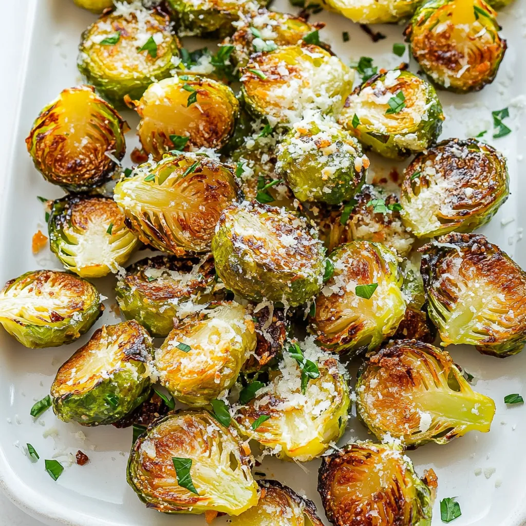 - 450 g Rosenkohl - 4 Knoblauchzehen - 30 g geriebener Parmesan - 60 ml Olivenöl - 1 Teelöffel Salz - 1/2 Teelöffel schwarzer Pfeffer - 1/2 Teelöffel rote Pfefferflocken (optional) - Frische Petersilie Die Zutaten sind einfach, aber sie machen einen großen Unterschied. Rosenkohl ist das Herz dieses Gerichts. Wählen Sie frische, grüne Köpfe für den besten Geschmack. Halbieren Sie sie, damit sie gleichmäßig garen. Knoblauch bringt viel Geschmack. Fein gehackter Knoblauch sorgt dafür, dass er gut verteilt ist. Parmesan gibt den Rosenkohl eine salzige, cremige Note. Olivenöl hilft, dass alles schön knusprig wird. Es sorgt auch dafür, dass die Gewürze haften bleiben. Salz und Pfeffer sind die Basisgewürze, die wir brauchen. Rote Pfefferflocken geben eine leichte Schärfe, die optional ist. Frische Petersilie am Ende bringt Farbe und Frische. Diese Zutaten sind nicht nur lecker, sondern auch gesund. Rosenkohl liefert viele Vitamine. Sie sind eine tolle, nahrhafte Beilage. Wenn Sie die Kombination aus Knoblauch und Parmesan mögen, werden Sie diese Rosenkohl-Leckerei lieben. Sie ist einfach zuzubereiten und perfekt für jedes Essen. {{ingredient_image_2}} Heize deinen Ofen auf 200°C vor. Das sorgt für knusprige Rosenkohl. Bereite ein Backblech mit Backpapier vor. Die Backzeit wird so gleichmäßiger. In einer großen Schüssel vermenge die halbierten Rosenkohl, den fein gehackten Knoblauch, das Olivenöl, Salz und schwarzen Pfeffer. Du kannst auch rote Pfefferflocken hinzufügen, wenn du es schärfer magst. Rühre alles gut um, bis die Rosenkohl gleichmäßig bedeckt sind. So fangen sie den Geschmack besser ein. Verteile die Rosenkohl gleichmäßig auf dem Backblech. Lege sie mit der Schnittseite nach unten. Röste sie 20 bis 25 Minuten. Wende die Rosenkohl nach der Hälfte der Zeit. So werden sie von allen Seiten knusprig und goldbraun. Nehme das Blech nach dem Rösten aus dem Ofen. Streue sofort den geriebenen Parmesan über die heißen Rosenkohl. Der Käse schmilzt schnell und sorgt für einen tollen Geschmack. Serviere die Rosenkohl auf einer großen weißen Platte. Das hebt die goldene Farbe hervor. Füge noch etwas Parmesan und frisch gehackte Petersilie hinzu. Das sieht nicht nur gut aus, sondern macht die Speise auch leckerer. Um die perfekte Knusprigkeit zu erzielen, gibt es einige Techniken, die ich empfehle. Erstens, schneide die Rosenkohl in zwei Hälften. So kann die Hitze besser eindringen. Zweitens, benutze ein Backblech mit Backpapier. Dies hilft, ein Ankleben zu vermeiden und sorgt für gleichmäßiges Rösten. Drittens, röste die Rosenkohl bei hoher Temperatur. 200°C sind ideal. Vierte, wende die Rosenkohl zur Hälfte der Garzeit. So werden sie gleichmäßig knusprig. Die Lagerung von Resten ist einfach. Lass die Rosenkohl zuerst abkühlen. Dann lege sie in einen luftdichten Behälter. So bleiben sie frisch. Du kannst sie bis zu drei Tage im Kühlschrank aufbewahren. Zum Aufwärmen, lege sie auf ein Backblech und röste sie kurz. Das macht sie wieder knusprig und lecker. Ein häufiger Fehler ist, zu viele Rosenkohl auf das Blech zu legen. Sie müssen Platz haben, um zu rösten. Ein anderer Fehler ist, die Rosenkohl nicht zu wenden. Das Wenden sorgt für eine gleichmäßige Bräunung. Achte darauf, den Parmesan sofort nach dem Rösten hinzuzufügen. So schmilzt er besser. Vermeide auch, die Rosenkohl zu lange zu rösten. Sie werden dann zu weich und verlieren ihre Knusprigkeit. Pro Tipps Vorbereitung der Rosenkohl: Wählen Sie frische, feste Rosenkohl aus. Kleinere Exemplare sind oft zarter und geschmackvoller. Knoblauch hinzufügen: Fügen Sie den gehackten Knoblauch etwa 10 Minuten vor Ende der Backzeit hinzu, um ein Verbrennen zu vermeiden. Parmesan variieren: Experimentieren Sie mit verschiedenen Käsesorten wie Pecorino oder Grana Padano für unterschiedliche Geschmäcker. Rösten für extra Knusprigkeit: Verteilen Sie die Rosenkohl in einer einzigen Schicht auf dem Backblech, um eine gleichmäßige Röstung zu gewährleisten. {{image_4}} Wenn Sie keinen Parmesan verwenden möchten, gibt es Alternativen. Ich empfehle, Nusskäse zu probieren. Dieser Käse ist aus Nüssen gemacht und hat einen tollen Geschmack. Eine andere Option ist, Hefeflocken zu nutzen. Diese Flocken geben einen käsigen Geschmack ohne Milchprodukte. So bleibt das Gericht vegan und lecker. Um den Geschmack Ihrer knusprigen Knoblauch-Parmesan-Rosenkohl zu ändern, können Sie neue Gewürze hinzufügen. Zum Beispiel passt Paprika gut dazu. Fügen Sie eine Prise Zimt hinzu für eine süße Note. Auch italienische Kräuter wie Oregano oder Thymian sind tolle Ergänzungen. Sie geben den Rosenkohl ein frisches Aroma. Experimentieren Sie mit Gewürzen, die Sie mögen. Die Rosenkohl können Sie auch mit anderen Zutaten kombinieren. Fügen Sie gebratene Mandeln oder Walnüsse hinzu. Diese bringen Crunch und Nussgeschmack. Für eine süße Note können Sie getrocknete Cranberries oder Granatapfelkerne verwenden. Diese Zutaten passen gut zu den herzhaften Rosenkohl. Servieren Sie die Rosenkohl als Beilage zu Hähnchen oder Lachs. Sie sind auch lecker in einem Salat mit Quinoa oder Reis. - Eine Portion enthält etwa 150 Kalorien. - 10 g Fett, 5 g Kohlenhydrate und 5 g Eiweiß. - Die Kombination aus Rosenkohl, Olivenöl und Parmesan liefert gesunde Fette und Ballaststoffe. Rosenkohl ist nicht nur lecker, sondern auch sehr nahrhaft. - Sie sind reich an Vitamin C, das das Immunsystem stärkt. - Rosenkohl liefert auch Vitamin K, wichtig für die Knochengesundheit. - Antioxidantien in diesen kleinen Röschen helfen, Entzündungen zu reduzieren. - Ballaststoffe fördern die Verdauung und halten uns länger satt. Rosenkohl sind eine großartige Wahl im Vergleich zu anderen Gemüsesorten. - Brokkoli hat weniger Kalorien, bietet aber weniger Ballaststoffe. - Karotten sind süß, aber enthalten mehr Zucker. - Spinat ist gesund, hat jedoch weniger Eiweiß als Rosenkohl. - Rosenkohl sind also eine nahrhafte und sättigende Option für jede Mahlzeit. Rosenkohl sind frisch am besten. Lagern Sie sie im Kühlschrank. Dort bleiben sie etwa eine Woche frisch. Wenn sie gekocht sind, lagern Sie die Reste in einem luftdichten Behälter. So halten sie sich 3 bis 4 Tage. Vor dem Verzehr sollten Sie einen Blick darauf werfen. Wenn sie schlaff oder braun sind, entsorgen Sie sie. Ja, gefrorene Rosenkohl sind eine gute Option. Sie sind oft frisch gefroren und behalten viele Nährstoffe. Verwenden Sie sie direkt aus dem Gefrierfach. Lassen Sie sie nicht auftauen, um die Knusprigkeit zu bewahren. Rösten Sie sie einfach etwas länger, bis sie goldbraun sind. Um die Knusprigkeit zu verbessern, erhöhen Sie die Ofentemperatur kurz vor dem Ende. Stellen Sie den Ofen auf 220°C ein. Wenden Sie die Rosenkohl in der Mitte des Garens. Wenn Sie ein wenig Maisstärke hinzufügen, wird die Textur noch besser. Achten Sie darauf, sie nicht zu überladen. So können sie gleichmäßig rösten. Rosenkohl passen gut zu vielen Gerichten. Sie sind toll zu gebratenem Hähnchen oder Lachs. Auch zu einem herzhaften Risotto oder Pasta sind sie lecker. Servieren Sie sie mit einem frischen Salat oder knusprigem Brot. Diese Kombinationen machen Ihr Menü komplett und köstlich. Rosenkohl kann einfach und lecker sein. Du hast die Hauptzutaten und Tipps gelernt. Das Rösten bringt den besten Geschmack heraus. Denk daran, die Knusprigkeit zu erreichen und Fehler zu vermeiden. Variationen machen deine Gerichte spannend. Nutze die Gesundheitsvorteile und die Nährwertinfos, um fundierte Entscheidungen zu treffen. Kreiere dein eigenes Rezept, das zu dir passt. Lass deinen Rosenkohl leuchten! Das wird jedem Gericht das gewisse Etwas geben.