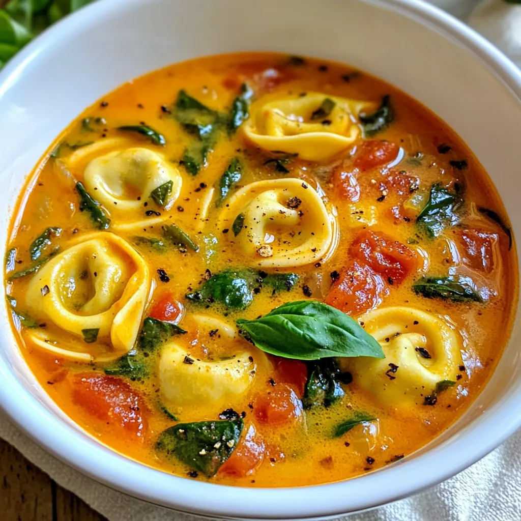 Um die cremige Tomaten-Basilikum-Tortellini-Suppe zu machen, brauchst du: - 1 Esslöffel Olivenöl - 1 kleine Zwiebel, gewürfelt - 3 Knoblauchzehen, fein gehackt - 1 Dose (28-Unzen) zerdrückte Tomaten - 4 Tassen Gemüsebrühe - 1 Teelöffel getrocknetes Basilikum - 1 Teelöffel getrockneter Oregano - 1 Tasse Schlagsahne - 1 Packung (9-Unzen) Käse-Tortellini - 1 Tasse frischer Spinat, grob gehackt - Salz und Pfeffer nach Geschmack - Frische Basilikumblätter zur Garnitur Wenn du die Suppe machst, achte darauf, die Zwiebel klein zu würfeln. So wird sie gleichmäßig weich. Hacke den Knoblauch fein. Er gibt viel Geschmack. Bereite die Gemüsebrühe vor, bevor du anfängst. Das spart Zeit beim Kochen. Stelle sicher, dass die Tortellini frisch oder gefroren sind. Die Kochzeit kann variieren. Wähle hochwertige Zutaten für den besten Geschmack. Nutze frische Zwiebeln und Knoblauch. Sie geben mehr Aroma. Für die Tomaten wähle eine gute Marke. Zerdrückte Tomaten sollten fruchtig und süß sein. Achte darauf, frischen Spinat zu kaufen. Er sollte knackig und grün sein. Beim Kauf von Tortellini achte auf die Füllung. Käse-Tortellini sind großartig für diese Suppe. {{ingredient_image_2}} Um die Suppe zu starten, benötigen Sie frisches Gemüse. Zuerst würfeln Sie eine kleine Zwiebel. Eine scharfe Klinge hilft, gleichmäßige Stücke zu schneiden. Dann hacken Sie drei Knoblauchzehen fein. Der Knoblauch gibt der Suppe viel Geschmack. Achten Sie darauf, dass alle Stücke gleich groß sind. So garen sie gleichmäßig in der Suppe. Erhitzen Sie einen Esslöffel Olivenöl in einem großen Topf bei mittlerer Hitze. Geben Sie die gewürfelte Zwiebel in den Topf und braten Sie sie an. Nach etwa fünf Minuten wird sie glasig. Fügen Sie dann den gehackten Knoblauch hinzu. Braten Sie ihn ein bis zwei Minuten lang an, bis er duftet. Gießen Sie jetzt eine Dose zerdrückte Tomaten und vier Tassen Gemüsebrühe in den Topf. Rühren Sie alles gut um. Fügen Sie einen Teelöffel getrocknetes Basilikum und Oregano hinzu. Bringen Sie die Mischung zum Köcheln. Lassen Sie die Suppe zehn Minuten lang köcheln, damit die Aromen sich verbinden. Rühren Sie die Schlagsahne in die Suppe ein. Erhöhen Sie die Hitze leicht, um die Suppe wieder sanft zu kochen. Geben Sie die Käse-Tortellini dazu. Kochen Sie sie gemäß der Packungsanweisung, meist drei bis fünf Minuten. In der letzten Minute fügen Sie den grob gehackten Spinat hinzu. Rühren Sie ihn ein, bis er zusammenfällt. Schmecken Sie die Suppe mit Salz und Pfeffer ab. Servieren Sie die heiße Suppe und garnieren Sie sie mit frischen Basilikumblättern. Um die Suppe gut zu würzen, beginne mit frischen Kräutern. Ich empfehle, frisches Basilikum zu verwenden. Das bringt einen tollen Geschmack. Getrocknete Kräuter sind auch gut, aber frisch ist immer besser. Füge Salz und Pfeffer nach Geschmack hinzu. Das macht die Aromen lebendig. Du kannst auch eine Prise Zucker hinzufügen. Das hilft, die Säure der Tomaten auszugleichen. Die Konsistenz ist wichtig für das Esserlebnis. Wenn du eine dickere Suppe magst, lass sie länger köcheln. So verdampft mehr Flüssigkeit. Für eine dünnere Suppe fügst du einfach mehr Gemüsebrühe hinzu. Achte darauf, die Schlagsahne gut einzurühren. Sie macht die Suppe schön cremig. Die Tortellini dickt die Suppe auch etwas ein. Sie nehmen beim Kochen Flüssigkeit auf. Für mehr Aromen kannst du geröstete Paprika hinzufügen. Diese bringen eine süße Note. Auch ein Spritzer Zitronensaft kann helfen. Er bringt Frische und hebt die Aromen. Ein paar Chiliflocken bringen etwas Schärfe. Das passt gut zu den Tomaten. Wenn du noch mehr Geschmack willst, probiere Parmesan. Füge ihn am Ende hinzu. Er schmilzt und macht die Suppe noch leckerer. Pro Tips Frischer Geschmack: Für ein besonders frisches Aroma verwenden Sie frische Tomaten anstelle von Konserven. Blanchieren und pürieren Sie sie für eine reichhaltige Basis. Würzen anpassen: Experimentieren Sie mit zusätzlichen Kräutern wie Thymian oder Rosmarin, um der Suppe eine persönliche Note zu verleihen. Sahne-Alternative: Wenn Sie eine leichtere Option bevorzugen, können Sie die Schlagsahne durch Kokosmilch oder ungesüßte Mandelmilch ersetzen. Serviervorschlag: Servieren Sie die Suppe mit frischem Brot oder Croutons, um eine knusprige Textur hinzuzufügen und das Gericht abzurunden. {{image_4}} Für eine vegane Version der cremigen Tomaten-Basilikum-Tortellini-Suppe, tauschen Sie die Schlagsahne gegen Kokosmilch oder eine pflanzliche Sahne. Diese Alternativen geben der Suppe eine schöne Cremigkeit. Verwenden Sie auch vegane Tortellini, die in vielen Supermärkten erhältlich sind. So bleibt der Geschmack voll, und die Suppe bleibt ganz ohne tierische Produkte. Möchten Sie Ihrer Suppe etwas Würze hinzufügen? Fügen Sie einfach eine Prise rote Paprikaflocken oder frische, gehackte Chilischoten hinzu. Diese Zutaten bringen eine angenehme Schärfe. Ein Spritzer Zitronensaft am Ende macht die Aromen noch lebendiger. Experimentieren Sie mit verschiedenen Schärfegraden, um die perfekte Balance für Ihren Geschmack zu finden. Sie können das Gemüse in Ihrer Suppe ganz nach Ihrem Geschmack anpassen. Zucchini, Karotten oder sogar rote Paprika machen die Suppe bunter und gesünder. Einfach das Gemüse klein schneiden und zusammen mit der Zwiebel anbraten. Für mehr Nährstoffe fügen Sie auch Erbsen oder Brokkoli hinzu. So wird jede Schüssel noch schmackhafter! Die cremige Tomaten-Basilikum-Tortellini-Suppe bleibt frisch, wenn Sie sie richtig lagern. Warten Sie, bis die Suppe abgekühlt ist. Füllen Sie sie dann in einen luftdichten Behälter. Stellen Sie sicher, dass der Behälter sauber ist. Lagern Sie die Suppe im Kühlschrank. So bleibt sie bis zu drei Tage frisch. Um die Suppe wieder zu erwärmen, geben Sie sie in einen Topf. Erhitzen Sie die Suppe bei mittlerer Hitze. Rühren Sie die Suppe regelmäßig um, damit sie gleichmäßig warm wird. Sie können etwas Wasser oder Brühe hinzufügen, um die Konsistenz anzupassen. Achten Sie darauf, die Suppe nicht zu stark zu erhitzen. So bleibt die Cremigkeit erhalten. Die Suppe kann auch eingefroren werden. Füllen Sie sie in gefrierfreundliche Behälter. Lassen Sie etwas Platz oben, da die Suppe beim Einfrieren expandiert. Im Gefrierfach hält sie bis zu drei Monate. Zum Auftauen stellen Sie die gefrorene Suppe einfach über Nacht in den Kühlschrank. So bleibt der Geschmack frisch und lecker. Die Zubereitung dieser Suppe dauert insgesamt etwa 30 Minuten. In nur 10 Minuten können Sie die Zutaten vorbereiten. Das Kochen selbst nimmt etwa 20 Minuten in Anspruch. Diese Zeit ist perfekt für ein schnelles, leckeres Abendessen. Ja, Sie können frische Tortellini verwenden. Diese brauchen oft weniger Zeit zum Kochen. Achten Sie darauf, die Kochzeit gemäß der Packungsanweisung zu reduzieren. Frische Tortellini bringen einen tollen Geschmack und eine zarte Textur in die Suppe. Zu dieser cremigen Suppe passen viele Beilagen. Ein einfaches Brot ist immer eine gute Wahl. Knuspriges Baguette oder Focaccia passen hervorragend dazu. Ein frischer Salat kann die Mahlzeit leicht machen. Probieren Sie einen kleinen grünen Salat mit Vinaigrette für den perfekten Ausgleich. Diese Anleitung hat dir gezeigt, wie du eine leckere Tortellini-Suppe machst. Wir haben die besten Zutaten, die Zubereitung und Tipps für den perfekten Geschmack besprochen. Denke daran, dass du die Suppe nach deinem Geschmack anpassen kannst. Lagere sie richtig, um sie länger frisch zu halten. Probiere verschiedene Variationen aus, um neue Aromen zu entdecken. So wird jede Suppe ein neues Erlebnis. Viel Spaß beim Kochen!