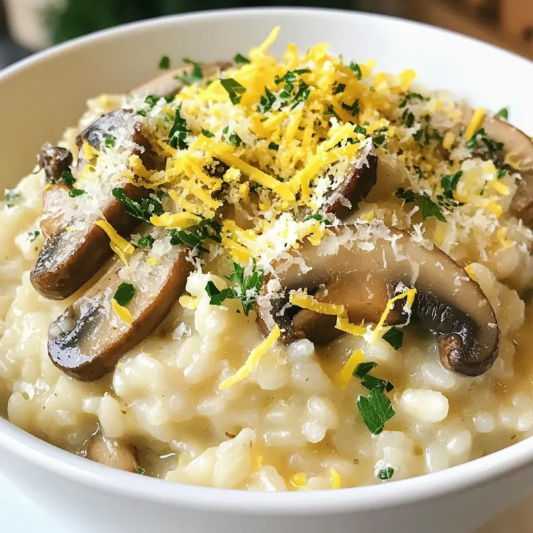 Für dein köstliches Knoblauchbutter-Pilzrisotto benötigst du: - 1 Tasse Arborio-Reis - 4 Tassen Gemüsebrühe - 1 Tasse Pilze, in Scheiben geschnitten (zum Beispiel Cremini oder Champignons) - 1 mittelgroße Zwiebel, fein gehackt - 3 Knoblauchzehen, gehackt - 1/3 Tasse geriebener Parmesan - 4 Esslöffel ungesalzene Butter, geteilt - 2 Esslöffel Olivenöl - 1/4 Tasse frische Petersilie, gehackt - Salz und Pfeffer nach Geschmack - Abrieb von 1 Zitrone Diese Zutaten sorgen für den vollen Geschmack deines Risottos. Ich empfehle, Cremini oder Champignons zu verwenden. Diese Pilze haben einen milden, aber herzhaften Geschmack. Sie sind leicht zu finden und passen gut zu den anderen Zutaten. Wenn du mutiger bist, probiere auch Shiitake oder Pfifferlinge. Diese Pilze bringen mehr Tiefe und einen einzigartigen Geschmack. Achte darauf, dass du echten Arborio-Reis wählst. Er hat einen hohen Stärkegehalt. Diese Stärke gibt dem Risotto seine cremige Konsistenz. Fühle die Körner. Sie sollten fest und nicht gebrochen sein. Vermeide Reis, der zu trocken aussieht. Frischer Arborio-Reis hat einen leichten Glanz. Das zeigt, dass er gut gelagert wurde. {{ingredient_image_2}} Zuerst erhitzt du die Gemüsebrühe. Nimm einen kleinen Topf und fülle ihn mit 4 Tassen Brühe. Stelle die Hitze auf niedrig, damit die Brühe warm bleibt. So bleibt das Risotto gleichmäßig und gut. Jetzt nimm eine große Pfanne. Erhitze 2 Esslöffel Butter und 2 Esslöffel Olivenöl bei mittlerer Hitze. Füge die fein gehackte Zwiebel hinzu. Dünste sie etwa 4 bis 5 Minuten, bis sie glasig wird. Danach kommen die gehackten Knoblauchzehen und die geschnittenen Pilze dazu. Koche alles für 5 bis 7 Minuten. Die Pilze sollten zart und leicht gebräunt sein. Jetzt ist es Zeit für den Arborio-Reis. Gib 1 Tasse Reis in die Pfanne und rühre gut um. Der Reis sollte mit der Butter- und Ölmixtur überzogen sein. Röste den Reis etwa 2 Minuten, bis er leicht durchsichtig ist. Beginne dann, die warme Brühe kellenweise hinzuzufügen. Rühre vorsichtig und lasse den Reis fast die gesamte Flüssigkeit aufnehmen, bevor du mehr hinzufügst. Wiederhole dies für etwa 18 bis 20 Minuten, bis der Reis cremig und al dente ist. Sobald der Reis gekocht ist, mische die restliche Butter, den Parmesan, die Petersilie, den Zitronenabrieb, Salz und Pfeffer unter. Rühre alles gut, bis es cremig ist. Beim Kochen von Risotto sind einige Fehler häufig. Ein häufiger Fehler ist, die Brühe zu kalt hinzuzufügen. Dies stoppt den Garprozess. Halte die Brühe immer warm. Ein weiterer Fehler ist, den Reis zu wenig zu rühren. Rühre regelmäßig, damit der Reis gleichmäßig gart. Wenn du zu viel Brühe auf einmal hinzufügst, wird das Risotto wässrig. Füge die Brühe schrittweise hinzu. Die perfekte Konsistenz von Risotto ist cremig, aber nicht matschig. Du solltest den Reis al dente kochen. Das bedeutet, er sollte bissfest sein. Wenn du die Brühe hinzufügst, achte darauf, dass der Reis die Flüssigkeit gut aufnimmt. Rühre oft und achte auf die Textur. Wenn das Risotto zu dick wird, füge einen Schuss Brühe hinzu. Timing ist wichtig für ein gelungenes Risotto. Die gesamte Kochzeit beträgt etwa 18-20 Minuten. Wenn du mehr oder weniger Reis verwendest, passe die Brühe an. Eine Tasse Reis benötigt ungefähr vier Tassen Brühe. Wenn du mehr Pilze hinzufügst, koche sie vorher, um die Flüssigkeit zu kontrollieren. Achte darauf, das Risotto kurz vor dem Servieren zu würzen. So bleibt der Geschmack frisch. Pro Tipps Verwende frische Pilze: Frische Pilze schmecken intensiver als getrocknete. Achte darauf, sie gut zu reinigen und in gleichmäßige Scheiben zu schneiden, um ein gleichmäßiges Garen zu gewährleisten. Rühre regelmäßig: Um ein Anbrennen des Risottos zu vermeiden und eine cremige Konsistenz zu erreichen, rühre das Risotto kontinuierlich während des Kochens. Brühe nach Geschmack: Du kannst die Gemüsebrühe nach Belieben würzen oder sogar einen Schuss Weißwein hinzufügen, um zusätzlichen Geschmack zu verleihen. Petersilie frisch hinzufügen: Füge die Petersilie kurz vor dem Servieren hinzu, um die frische Farbe und den Geschmack zu bewahren. {{image_4}} Für eine vegetarische Variante kannst du die Butter durch pflanzliche Margarine ersetzen. Der Parmesan kann durch Hefeflocken ersetzt werden, um einen ähnlichen Geschmack zu erzielen. Diese Optionen machen dein Risotto leicht und vegan. Du kannst auch verschiedene Zutaten hinzufügen. Probiere Spinat, Erbsen oder getrocknete Tomaten. Diese Zutaten bringen Farbe und Geschmack in dein Gericht. Für einen herzhaften Kick füge geräucherte Paprika oder frische Kräuter wie Thymian oder Rosmarin hinzu. Im Frühling sind Spargel und frische Erbsen großartig. Im Herbst kannst du Kürbis oder Pilze verwenden. Diese saisonalen Zutaten machen dein Risotto noch interessanter. So bleibt das Gericht frisch und lecker das ganze Jahr über. Wenn du Risotto übrig hast, lass es zuerst auf Raumtemperatur abkühlen. Danach fülle es in einen luftdichten Behälter. So bleibt der Geschmack frisch. Du kannst es bis zu drei Tage im Kühlschrank aufbewahren. Achte darauf, es gut zu verschließen, um Gerüche zu vermeiden. Übrig gebliebenes Risotto ist sehr vielseitig. Du kannst es zum Beispiel in Form von Risottobällchen frittieren. Diese sind außen knusprig und innen cremig. Oder verwende es als Füllung für Paprika oder Zucchini. So zauberst du ein neues Gericht aus dem Restessen. Um Risotto einzufrieren, teile es in Portionen auf. Nutze dafür gefriergeeignete Behälter oder Beutel. Achte darauf, die Luft so gut wie möglich herauszudrücken. So bleibt das Risotto bis zu zwei Monate haltbar. Zum Auftauen einfach über Nacht im Kühlschrank lassen und dann kurz in der Mikrowelle oder in einer Pfanne erwärmen. Füge bei Bedarf etwas Brühe hinzu, um die Cremigkeit wiederherzustellen. Risotto braucht etwa 18 bis 20 Minuten, um perfekt zu kochen. Du solltest ständig rühren. So wird es schön cremig. Der Reis soll al dente sein, also leicht bissfest. Diese Zeit hängt auch von der Hitze ab. Wenn du die Brühe schrittweise hinzufügst, wird das Risotto gleichmäßig gar. Ja, du kannst Risotto im Voraus machen. Koche es einfach bis zur Hälfte. Lass es dann abkühlen und stelle es in den Kühlschrank. Wenn du es servieren willst, erhitze es mit etwas Brühe. So bleibt die Cremigkeit erhalten. Es ist wichtig, ständig zu rühren, wenn du es aufwärmst. So wird es wieder gut. Der beste Käse für Risotto ist Parmesan. Er hat einen tollen Geschmack und schmilzt gut. Du kannst auch Grana Padano verwenden. Beide geben dem Gericht eine schöne Tiefe. Frisch geriebener Käse ist am besten. Er schmilzt besser und macht das Risotto cremiger. Dieses Blog-Post gibt dir die besten Tipps für ein perfektes Risotto. Wir haben die passenden Zutaten, die richtige Zubereitung und wichtige Tricks besprochen. Du solltest auch Variationen ausprobieren, um neue Geschmäcker zu entdecken. Denk daran, übrig gebliebenes Risotto gut zu lagern und kreativ wiederzuverwenden. Mit diesen Ratschlägen wirst du ein Risotto meistern, das alle begeistert. Jetzt bist du bereit, in der Küche kreativ zu werden!