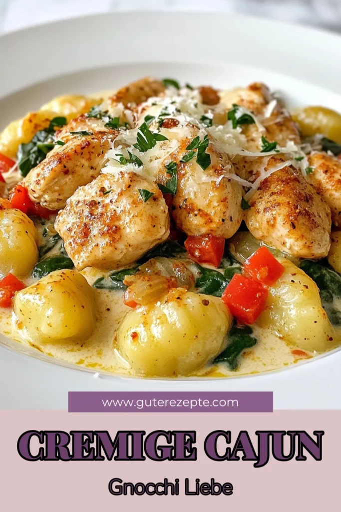 Entdecke das Rezept für Cremige Cajun-Hühnchen-Gnocchi, das deine Abendessen revolutionieren wird! Dieses einfache Gnocchi-Gericht kombiniert zartes Hähnchen mit einer köstlichen Sahnesoße und würzigem Cajun-Gewürz. Perfekt für schnelle Abendessen und ein Hit für die ganze Familie! Probiere es noch heute aus und bringe neuen Schwung in deine Cajun-Gewürzrezepte! Speichere dir dieses Rezept! #CajunHühnchen #GnocchiRezepte #SchnelleGerichte #EinfacheRezepte