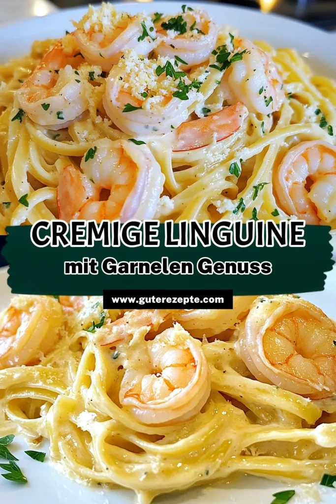 Entdecke unser Rezept für cremige Knoblauch-Garnelen-Linguine, das schnelle Pasta mit Garnelen zu einem wahren Genuss macht! Diese köstliche Linguine mit Garnelen Rezept kombiniert saftige Garnelen, aromatischen Knoblauch und eine traumhaft cremige Sauce. Perfekt für ein einfaches Abendessen! Lass dir diese cremige Pasta Gerichte nicht entgehen – du wirst sie lieben! Probiere es jetzt aus! #PastaLovers #ShrimpRecipes #Foodie #QuickRecipes