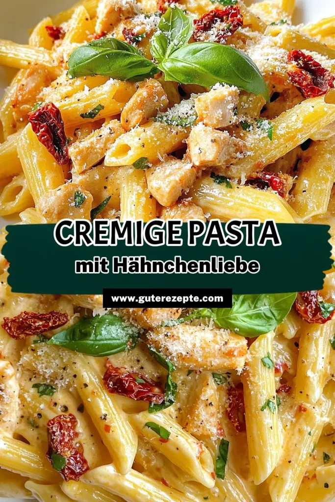Entdecken Sie das perfekte Rezept für cremige Pasta mit Hähnchen und getrockneten Tomaten! Diese schnelle Pasta mit Penne ist ein echtes italienisches Highlight. In nur 30 Minuten zubereitet, wird diese cremige Pasta mit Hähnchen und getrockneten Tomaten Ihre Familie begeistern. Ideal für schnelles Kochen! Jetzt ausprobieren und genießen! #CremigePasta #SchnelleGerichte #PennePasta #ItalienischeRezepte