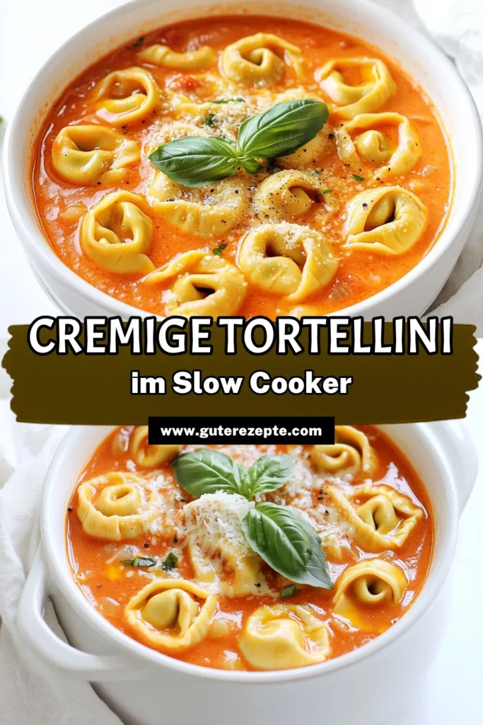 Entdecken Sie das Rezept für Langsame Kocher Cremige Tomaten Tortellini, das perfekt für gemütliche Abende ist! Mit frischen Tortellini, einer herzhaften Tomatensauce und einer cremigen Mischung aus Schlagsahne und Parmesan ist dieses Gericht einfach zuzubereiten. Lassen Sie Ihren Slow Cooker die Arbeit machen und genießen Sie ein leckeres, sättigendes Essen! Klicken Sie hier, um das vollständige Rezept zu erkunden! #LangsameKocher #CremigeTortellini #Tomatensauce #EinfacheRezepte