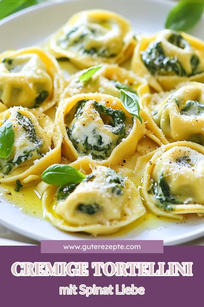 Genießen Sie dieses köstliche Rezept für cremig gefüllte Tortellini mit Spinat! Diese Tortellini mit Spinat und einer reichhaltigen Ricotta-Spinat-Füllung sind das perfekte italienische Pasta Gericht für jeden Anlass. Einfach zuzubereiten und unwiderstehlich lecker, wird Ihr Dinner-Tisch mit diesem Käsetortellini Rezept zum Highlight. Probieren Sie es aus und lassen Sie sich von den Aromen verzaubern! Speichern Sie es jetzt! #Tortellini #PastaLovers #ItalienischesEssen #Käsetortellini