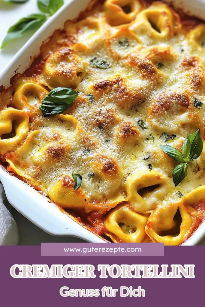 Entdecken Sie unseren cremigen Tortellini Auflauf! Dieses köstliche Tomaten Käsetortellini Rezept ist der perfekte einfache Auflauf mit Tortellini für geschäftige Abende. Mit italienischer Tortellini und einer unwiderstehlichen Marinara Sauce wird jeder Bissen zum Genuss. Ideal für die ganze Familie! Speichern Sie das Rezept und bringen Sie italienisches Flair in Ihre Küche! #TortelliniAuflauf #Käsetortellini #einfachesRezept #italienischeKüche