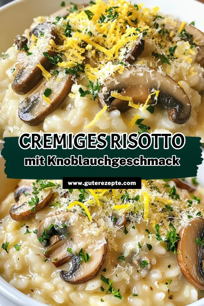 Entdecke dieses köstliche Knoblauchbutter Pilzrisotto, das in der italienischen Küche unverzichtbar ist! Mit Arborio Reis zubereitet, bietet dieses cremige Risotto ein perfektes Pilzgericht für jede Gelegenheit. Ideal für Feinschmecker und einfach nachzukochen. Lass dich von diesem Rezept inspirieren und verwöhne deine Gäste mit einem Hauch Italiens. Speichere dieses Rezept für dein nächstes Dinner! #KnoblauchbutterPilzrisotto #ArborioReisRezept #CremigesRisotto #Pilzgerichte