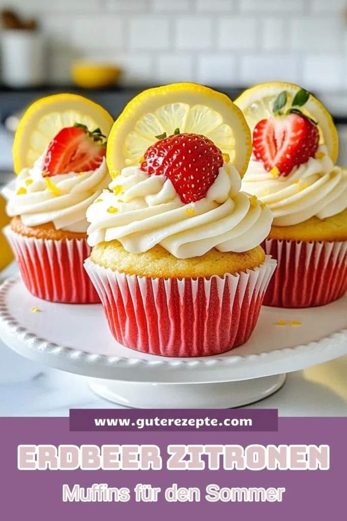 Entdecke das köstliche Rezept für Erdbeer-Zitronen-Muffins! Diese einfachen Muffins mit Frischkäse sind perfekt für jeden Anlass. Mit saftigen Erdbeeren und erfrischender Zitronen-Limonade bringen sie Freude in jeden Biss. Ideal für die Frühlings- oder Sommerfeste. Probiere jetzt dieses Muffin-Rezept mit Erdbeeren und überrasche deine Familie und Freunde! Speichere dir das Rezept und backe fruchtige Muffins! #ErdbeerZitronenMuffins #MuffinRezeptMitErdbeeren #ZitronenLimonadeMuffins #FruchtigeMuffinsBacken