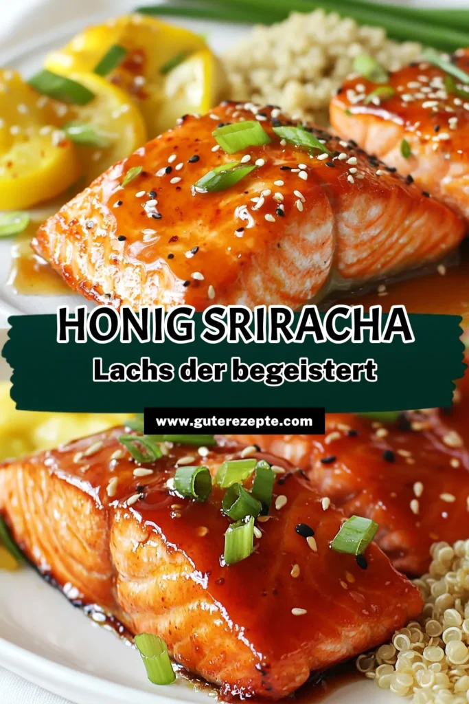 Entdecke dieses köstliche Honig-Sriracha Lachs Rezept, das gesunden Lachs grillen auf ein neues Level hebt! Die Sriracha Sauce Marinade sorgt für eine perfekte Balance aus Süße und Schärfe. Ideal für ein schnelles Abendessen oder Grillpartys, dieser asiatisch inspirierte Lachs wird deine Gäste beeindrucken. Probiere es jetzt aus und genieße den Geschmack! #HonigSrirachaLachs #glasierterLachsRezept #SrirachaMarinade #asiatischInspiriert