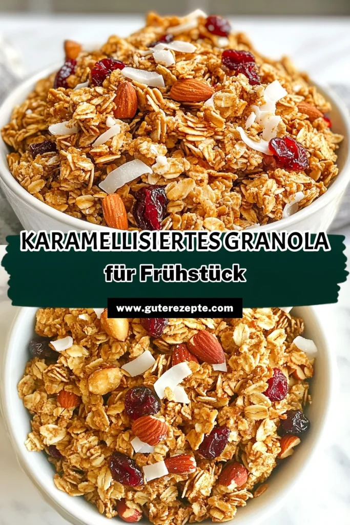 Entdecke unser leckeres Ahorn-Brauner Zucker-Granola, das perfekte gesunde Granola Rezept für dein glutenfreies Frühstück! Diese selbstgemachte Granola ist einfach zuzubereiten und enthält gesunde Zutaten wie Haferflocken, Nüsse und getrocknete Früchte. Ideal für einen energiereichen Start in den Tag oder als Snack zwischendurch. Probiere es aus und genieße den herrlichen Geschmack! #Granola #gesundessen #frühstücksideen #glutenfrei