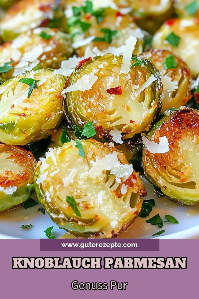 Entdecken Sie dieses leckere Rezept für Knoblauch Parmesan Rosenkohl! Dieser geröstete Rosenkohl mit Käse ist nicht nur einfach zuzubereiten, sondern auch eine gesunde Beilage, die perfekt zu jedem Gericht passt. Ideal für Vegetarier, die nach gesunden Rosenkohlrezepte suchen. Verpassen Sie nicht die Chance, diesen köstlichen Gaumenschmaus zu probieren! Speichern Sie das Rezept und lassen Sie sich inspirieren. #KnoblauchParmesanRosenkohl #vegetarischeRezepte #einfachBeilagen #gesundeRezepte