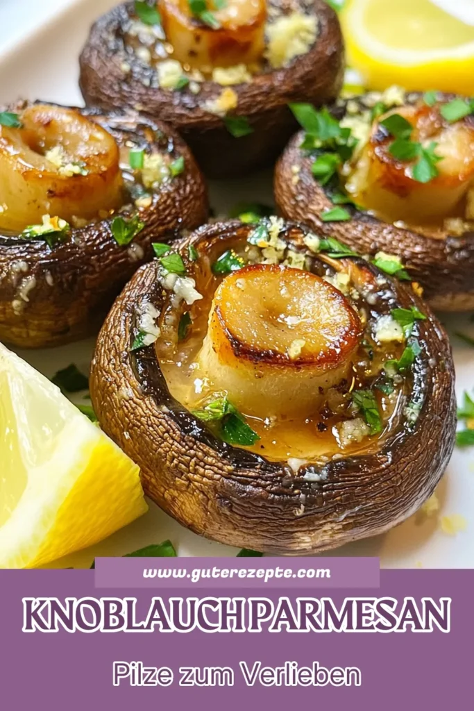 Entdecken Sie das köstliche Rezept für herzhafte Knoblauch Parmesan Pilze! Diese Röstpilze sind perfekt als vegetarische Vorspeise und einfach zuzubereiten. Mit zarten Baby-Portobello-Röstungen, die in Olivenöl, Knoblauch und Parmesan gebettet sind, bieten sie ein perfektes Geschmackserlebnis. Ideal für Ihre nächste Feier! Probieren Sie es aus und lassen Sie sich begeistern! Speichern Sie dieses herzhafte Pilzgerichte Rezept! #vegetarisch #RöstpilzeRezept #KnoblauchParmesanPilze #Pilzliebe