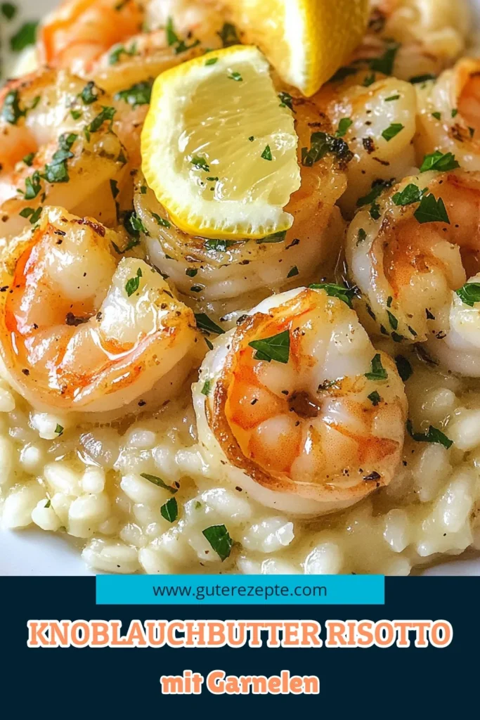 Entdecken Sie ein köstliches Rezept für Knoblauchbutter Garnelen Risotto, das Ihre Geschmacksknospen verzaubern wird! Dieses cremige Garnelenrisotto ist einfach zuzubereiten und perfekt für ein italienisches Garnelen Gericht. Mit hochwertigen Zutaten, darunter Arborio-Reis und frische Garnelen, wird Ihr Abendessen unvergesslich. Probieren Sie dieses einfache Risotto Rezept aus und lassen Sie sich von dem Geschmack begeistern! Speichern Sie es jetzt! #GarnelenRisotto #ItalienischesEssen #Kochrezepte #LeckereRezepte