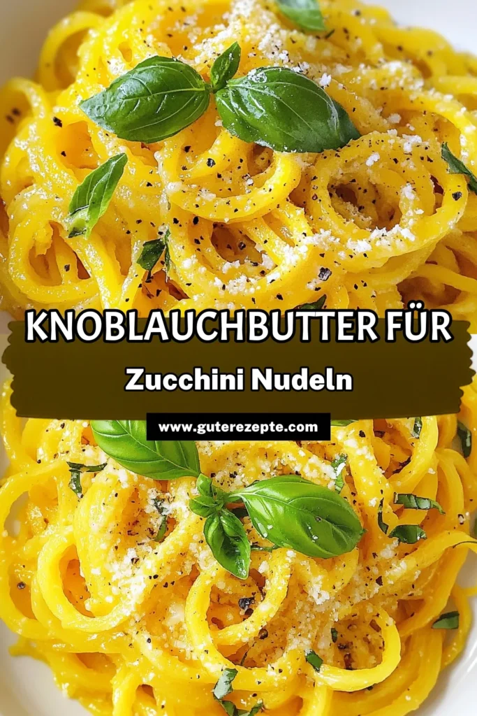Entdecke das köstliche Rezept für Knoblauchbutter Zucchini Nudeln! Dieses schnelle Pasta Gericht ist perfekt für gesunde Zucchini Nudeln-Liebhaber. Mit nur wenigen Zutaten zauberst du ein schmackhaftes Zucchini Pasta Rezept, das vegetarisch und blitzschnell zubereitet ist. Probiere es aus und überrasche deine Familie! Speichere dir dieses einfache und gesunde Rezept fürs nächste Mal! #ZucchiniNudeln #GesundeRezepte #PastaLover #VegetarischKochen