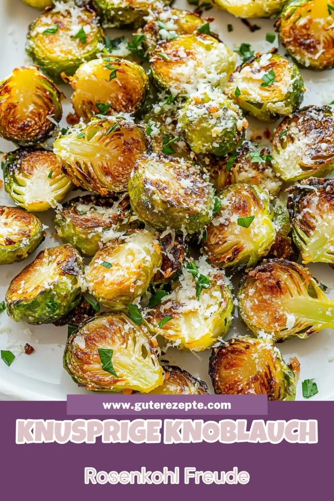 Entdecken Sie unser einfaches und leckeres knusprige Rosenkohl Rezept mit Knoblauch Parmesan! Diese gesunde Beilage Rosenkohl ist perfekt als vegetarisches Rosenkohl Gericht für jeden Anlass. Ofen gebratene Rosenkohl werden goldbraun und herrlich knusprig. Ideal für Ihren nächsten Familienabend! Probieren Sie es aus und überzeugen Sie sich selbst! Jetzt speichern und teilen! #Rosenkohl #Vegetarisch #GesundeRezepte #OfenGerichte