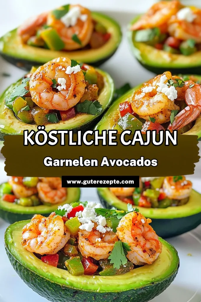Entdecke das Rezept für Cajun Shrimp Stuffed Avocados, eine köstliche Kombination aus zarten Garnelen, frischen Paprika und cremigen Avocados! In nur 25 Minuten zauberst du diese gesunde und schmackhafte Mahlzeit, perfekt für jeden Anlass. Lass dich von den kräftigen Aromen verführen und bring frischen Wind in deine Küche! Klicke jetzt und entdecke das vollständige Rezept! #CajunShrimp #StuffedAvocados #HealthyRecipes #AvocadoLove