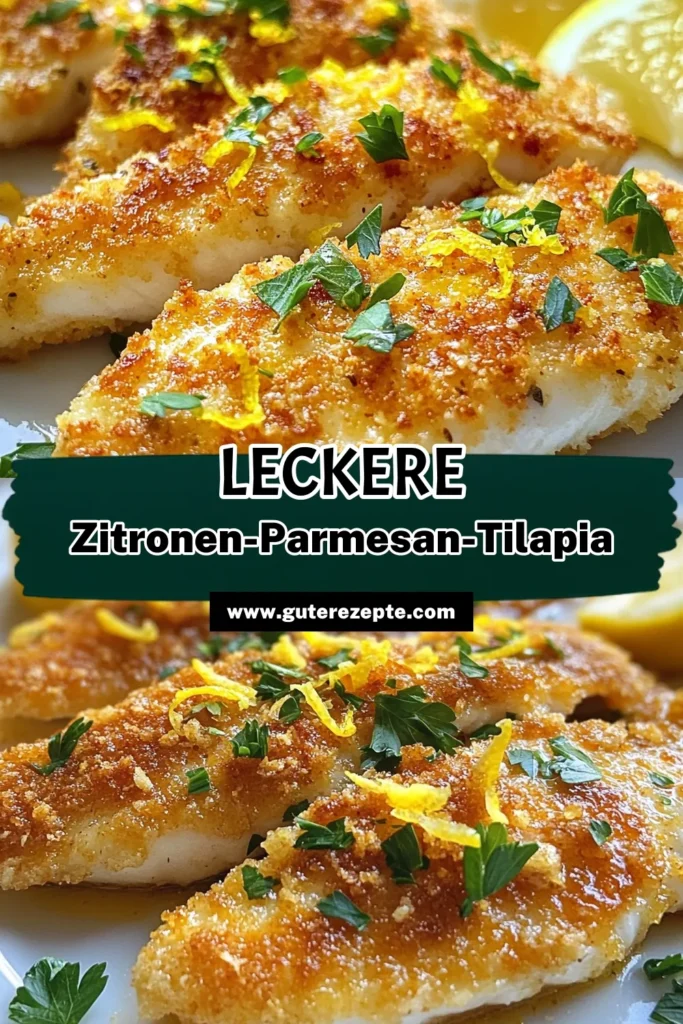 Entdecken Sie unser köstliches Tilapia Rezept mit einer würzigen Zitronen-Parmesan-Kruste. Diese Panko Kruste Tilapia kombiniert frischen Geschmack mit knuspriger Textur und ist perfekt für würzige Fischgerichte. Einfach und schnell zuzubereiten, wird dieses Gericht garantiert zum Favoriten in Ihrer Küche! Probieren Sie es aus und genießen Sie ein gesundes, leckeres Essen! Speichern Sie das Rezept für später! #TilapiaRezept #ParmesanKruste #ZitronenKrusteFisch #PankoKrusteTilapia