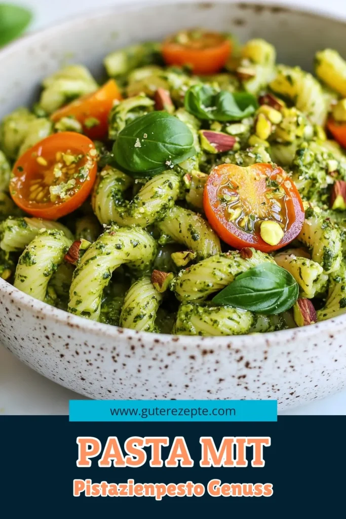 Entdecke dieses köstliche Pistazienpesto Rezept für deine nächste Mahlzeit! In nur 30 Minuten zauberst du eine einfache Pasta mit Pesto, die vegan ist und perfekt für italienische Pasta Gerichte geeignet ist. Schnapp dir frische Basilikumblätter und Pistazien und gönn dir dieses aromatische Gericht. Ideal für alle, die einfache Pasta Rezepte lieben! Probiere es aus und teile deine Kreation! #PastaMitPesto #VeganesPesto #EinfachePastaRezepte #Pistazienpesto
