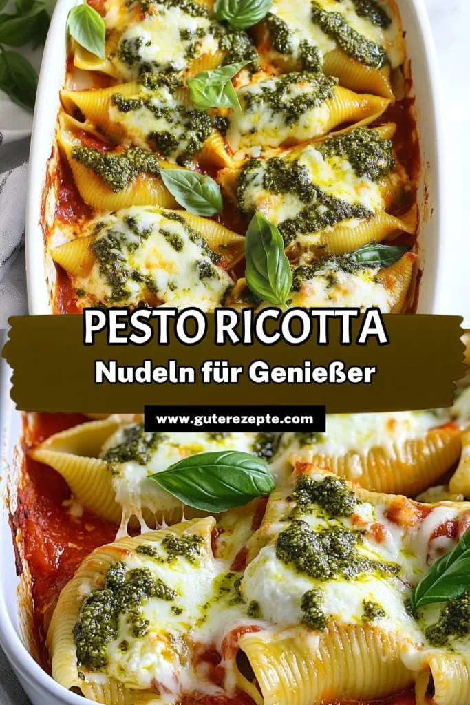 Entdecken Sie dieses köstliche Rezept für Pesto Ricotta gefüllte Nudeln! Perfekt für ein schnelles italienisches Nudelgericht, kombinieren Sie Jumbo-Nudeln mit einer cremigen Ricotta-Pesto Füllung und aromatischer Marinara-Sauce. Ideal für ein leckeres Abendessen oder einen beeindruckenden Ricotta-Pesto Auflauf. Lassen Sie sich von diesem schnellen Pasta-Gericht inspirieren und speichern Sie das Rezept für Ihre nächste Kochsession! #PastaRezept #ItalienischesEssen #Nudelgerichte #Kochinspiration