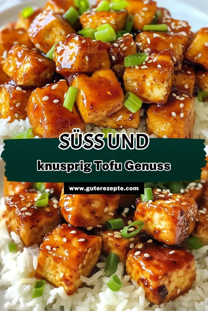 Entdecken Sie unser köstliches Süß-Chili Tofu Rezept! Dieser vegane Tofu ist perfekt zum Marinieren und bringt die Aromen der asiatischen Küche direkt in Ihre Küche. Mit einer knusprigen Textur und einer köstlichen Süß-Chili-Glasur ist es eines der besten gesunden Tofu Rezepte. Probieren Sie es aus und servieren Sie ihn auf Jasminreis. Speichern Sie das Rezept für Ihre nächste Mahlzeit! #veganeKüche #TofuRezept #AsiatischeGerichte #GesundeErnährung