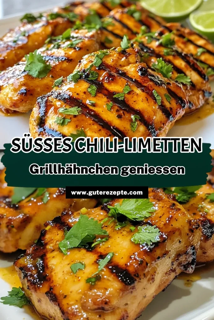 Entdecke das köstliche Rezept für Süßes Chili-Limetten-Grillhähnchen! Dieses asiatisch inspirierte Grillrezept mit Limette ist perfekt, um deine Hähnchenbrust zu marinieren und ein einfaches Grillgericht zuzubereiten. Die Kombination aus süßer Chilisauce und frischem Limettensaft sorgt für ein unvergleichliches Aroma. Probiere es aus und genieße ein Grillfest! Jetzt speichern und nachgrillen! #Grillhähnchen #Grillrezepte #AsiatischKochen #EinfachGrillen