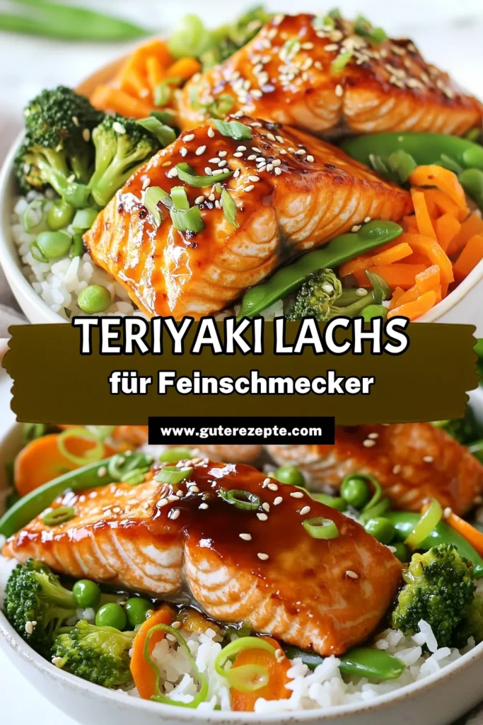 Entdecke unser köstliches Teriyaki Lachs Reisbowl Rezept! Diese gesunde Lachsgerichte sind perfekt für ein schnelles Abendessen. Saftiger Lachs mit Teriyaki-Sauce wird auf einer Basis aus Jasminreis serviert und mit frischem Gemüse wie Brokkoli und Zuckerschoten ergänzt. Perfekt für eine ausgewogene Mahlzeit. Probiere es heute aus! Speichere das Rezept für später und teile deine Kreationen! #TeriyakiLachs #ReisbowlRezept #JasminreisBowls #GesundeLachsgerichte