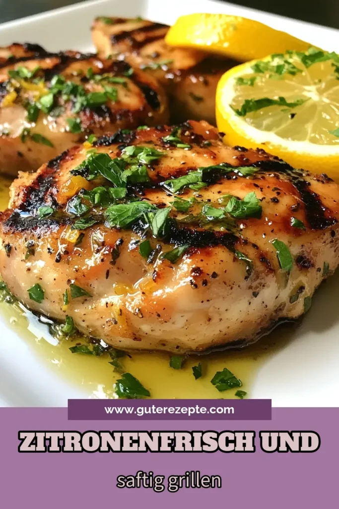 Entdecken Sie unser köstliches Zitronen-Kräuter-Hähnchen Rezept! Dieses gegrillte Hähnchen ist einfach zuzubereiten und vollgepackt mit Aromen. Die aromatische Hähnchen Marinade aus frischem Zitronensaft, Oregano und Thymian macht es zum perfekten gesunden Grillrezept. Ideal für den Sommer! Verpassen Sie nicht die Chance, dieses Rezept auszuprobieren und Ihre Gäste zu beeindrucken. Speichern Sie es jetzt! #ZitronenKräuterHähnchen #GesundeGrillrezepte #GegrilltesHähnchenRezept #HähnchenMarinade