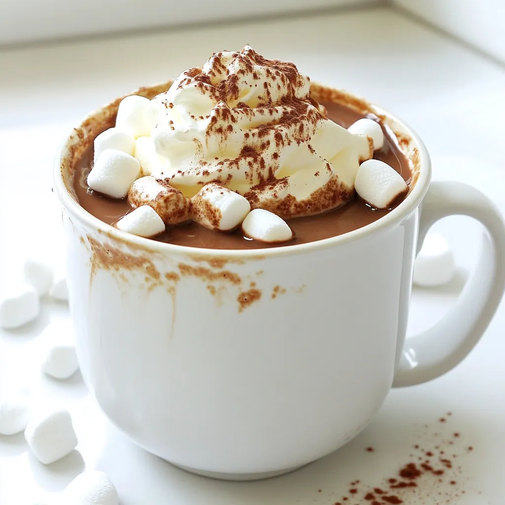 Um die perfekte heiße Schokolade zu machen, benötigen Sie einige einfache Zutaten. Hier sind die Hauptzutaten: - 4 Tassen Vollmilch - 1 Tasse Schlagsahne - 1 Tasse halbherbe Schokoladenstückchen - 1/2 Tasse ungesüßtes Kakaopulver - 1/2 Tasse Zucker - 1 Teelöffel Vanilleextrakt - 1/4 Teelöffel Salz - Schlagsahne und Mini-Marshmallows zum Dekorieren Jede Zutat spielt eine wichtige Rolle. Die Vollmilch sorgt für eine cremige Basis. Schlagsahne macht es noch reichhaltiger. Die Schokoladenstückchen bringen den echten Schokoladengeschmack. Kakaopulver fügt Tiefe hinzu, während Zucker die Süße bringt. Die Wahl der Schokolade ist entscheidend. Halbherbe Schokolade hat den perfekten Geschmack. Sie ist süß, aber nicht zu süß. Diese Schokolade schmilzt gut und sorgt für eine reiche Textur. Achten Sie auf Marken, die echte Zutaten verwenden. Bio-Schokolade ist eine gute Wahl. Sie hat oft einen besseren Geschmack und ist nachhaltiger. Nicht jeder mag Vollmilch oder Schlagsahne. Glücklicherweise gibt es leckere Alternativen. Für eine laktosefreie Option verwenden Sie Sojamilch oder Mandelmilch. Diese Milchsorten sind leicht und haben einen eigenen Geschmack. Anstelle von Schlagsahne können Sie Kokoscreme verwenden. Sie macht die heiße Schokolade gleich lecker und cremig. Die Vorbereitungszeit für unsere heiße Schokolade beträgt nur 10 Minuten. Das ist schnell! Hier sind einige Tipps: - Messen Sie Ihre Zutaten genau ab. So schmeckt es besser. - Verwenden Sie frische Zutaten. Das macht einen großen Unterschied. - Planen Sie genug Zeit ein. Die Mischung muss 2-3 Stunden im Slow Cooker kochen. Jetzt geht es an die Zubereitung! So machen Sie es: 1. Geben Sie die 4 Tassen Vollmilch und 1 Tasse Schlagsahne in den Slow Cooker. 2. Rühren Sie alles gut um, damit es gleichmäßig vermischt ist. 3. Fügen Sie 1 Tasse halbherbe Schokoladenstückchen, 1/2 Tasse ungesüßtes Kakaopulver, 1/2 Tasse Zucker, 1 Teelöffel Vanilleextrakt und 1/4 Teelöffel Salz hinzu. 4. Rühren Sie erneut alles gut durch. 5. Stellen Sie den Slow Cooker auf niedrige Hitze. Decken Sie ihn ab. 6. Lassen Sie die Mischung 2-3 Stunden kochen. Rühren Sie gelegentlich um. Das hilft der Schokolade, gleichmäßig zu schmelzen. Nachdem die heiße Schokolade gut erhitzt ist, probieren Sie sie. Magst du es süßer? - Wenn ja, fügen Sie mehr Zucker hinzu. Rühren Sie gut um. - Denken Sie daran, dass die Schokolade beim Abkühlen etwas süßer schmeckt. - Passen Sie die Süße an, bis es perfekt für Sie ist. So einfach ist es! Genießen Sie die köstliche heiße Schokolade. Ein häufiger Fehler ist, die Schokolade zu schnell zu erhitzen. Das kann dazu führen, dass sie anbrennt. Rühren Sie die Mischung regelmäßig um. So vermeiden Sie, dass die Schokolade am Boden kleben bleibt. Ein weiterer Fehler ist, zu viel Zucker hinzuzufügen. Beginnen Sie mit weniger und passen Sie die Süße später an. Stellen Sie Ihren Slow Cooker auf niedrige Hitze. Dies sorgt dafür, dass die Schokolade sanft schmilzt. Wenn Sie zu hohe Hitze wählen, kann die Mischung anbrennen. Überprüfen Sie die Temperatur nach zwei Stunden. Rühren Sie dann gut um, um sicherzustellen, dass alles gleichmäßig erhitzt ist. Wenn Sie servieren, können Sie die Tassen mit Schlagsahne dekorieren. Fügen Sie Mini-Marshmallows hinzu, um den Genuss zu steigern. Streuen Sie etwas Kakaopulver oder Schokoladenspäne darüber für einen schönen Look. Für einen besonderen Akzent können Sie auch Pfefferminzstangen verwenden. {{image_4}} Wenn Sie eine vegane oder laktosefreie Option möchten, ist das einfach. Ersetzen Sie die Vollmilch durch Mandelmilch oder Hafermilch. Diese Sorten geben einen tollen Geschmack. Nutzen Sie auch Kokoscreme anstelle von Schlagsahne. So bleibt die Creme schön und reichhaltig. Verwenden Sie vegane Schokoladenstückchen oder Kakaopulver. Diese Produkte sind meist ohne Milch. So genießen Sie schokoladigen Genuss ohne tierische Zutaten. Möchten Sie Ihre heiße Schokolade aufpeppen? Fügen Sie etwas Zimt oder Muskatnuss hinzu. Ein Teelöffel reicht oft aus. Es bringt eine warme Note. Sie können auch einen Schuss Espresso für einen Kaffeegeschmack eingeben. Oder wie wäre es mit Pfefferminz-Extrakt? Ein paar Tropfen machen die Mischung frisch und kühl. Denken Sie daran, nach dem Hinzufügen zu probieren. So finden Sie den perfekten Geschmack. Die Wahl der Schokolade macht viel aus. Probieren Sie Zartbitterschokolade für einen intensiveren Geschmack. Oder nutzen Sie weiße Schokolade für eine süßere Version. Eine Mischung aus verschiedenen Schokoladen bringt Tiefe. Experimentieren Sie mit Geschmäckern, die Sie lieben. Denken Sie daran, die Menge anzupassen. Zu viel Zartbitter kann die Süße überdecken. Spielen Sie mit den Mengen, um Ihre ideale Mischung zu finden. Wenn Sie nach einem gemütlichen Abend noch heiße Schokolade übrig haben, bewahren Sie sie sicher auf. Lassen Sie die Schokolade zuerst abkühlen. Füllen Sie sie dann in einen luftdichten Behälter. Im Kühlschrank bleibt sie für bis zu fünf Tage frisch. Achten Sie darauf, den Behälter gut zu verschließen, um den Geschmack zu bewahren. Sie können heiße Schokolade auch einfrieren. Gießen Sie die abgekühlte Schokolade in Eiswürfelschalen oder kleine Behälter. Lassen Sie etwas Platz, denn die Schokolade dehnt sich beim Frieren aus. Nach dem Einfrieren können Sie die Würfel in einen Beutel geben. So bleibt die heiße Schokolade bis zu drei Monate haltbar. Um die gefrorene Schokolade wieder zu genießen, nehmen Sie die Würfel heraus. Lassen Sie sie bei Raumtemperatur für etwa 30 Minuten auftauen. Sie können sie auch in der Mikrowelle vorsichtig erwärmen. Achten Sie darauf, sie in kurzen Intervallen zu erhitzen, um ein Überkochen zu vermeiden. Rühren Sie gut um, damit die Schokolade gleichmäßig warm wird. So genießen Sie Ihre heiße Schokolade wieder wie frisch zubereitet. Die Zubereitung der heißen Schokolade dauert insgesamt 2-3 Stunden. Zuerst mischen wir die Zutaten. Dann lassen wir sie im Slow Cooker langsam erhitzen. Dies sorgt dafür, dass sich die Aromen gut verbinden. Ich empfehle, alle 30 Minuten zu rühren, um ein Anbrennen zu vermeiden. Ja, du kannst die Mischung im Voraus zubereiten. Bereite die heiße Schokolade einfach an einem Tag vorher vor. Stelle den Slow Cooker dann auf die niedrigste Stufe. So bleibt die Mischung warm, bis du bereit bist, sie zu servieren. Du kannst die heiße Schokolade auch im Kühlschrank aufbewahren. Erwärme sie einfach, wenn du sie brauchst. Die besten Toppings für heißen Kakao sind vielseitig. Ich empfehle Schlagsahne und Mini-Marshmallows. Du kannst auch Kakaopulver oder Schokoladenspäne darüber streuen. Andere köstliche Optionen sind zerbröselte Kekse oder sogar eine Prise Zimt. Lass deiner Kreativität freien Lauf und finde deine Lieblingskombination! Hot Chocolate im Slow Cooker ist einfach und macht Spaß. Wir haben die besten Zutaten und Tipps besprochen. Du hast gelernt, wie man die Schokolade auswählt und die Süße anpasst. Achte darauf, häufige Fehler zu vermeiden. Variationen, wie vegane Alternativen und kreative Toppings, bringen Abwechslung. Bewahre deine Reste richtig auf, um später zu genießen. Experimentiere und finde deinen perfekten Geschmack. Du wirst überrascht sein, wie viel Freude heiße Schokolade bringen kann!