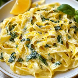 Für dieses Rezept benötigst du folgende Zutaten: - 225 g Fettuccine oder Spaghetti - 240 ml Sahne - 1 Esslöffel Zitronenschale - 60 ml frischer Zitronensaft - 50 g frisch geriebener Parmesan - 2 Esslöffel ungesalzene Butter - 2 Knoblauchzehen, fein gehackt - 150 g frischer Spinat, grob gehackt - 60 g frisches Basilikum, grob gehackt - Salz und Pfeffer nach Geschmack - Optional: zusätzliche Zitronenschnitze zum Garnieren Diese Zutaten ergeben eine cremige, frische Pasta voller Geschmack. Wenn du etwas Abwechslung suchst, probiere diese Alternativen: - Verwende Linguine oder Penne statt Fettuccine. - Ersetze die Sahne durch pflanzliche Milch für eine leichtere Version. - Füge Erbsen oder Brokkoli hinzu, um mehr Gemüse zu integrieren. - Nutze Pecorino anstelle von Parmesan für einen anderen Käsegeschmack. Diese Änderungen geben deinem Gericht eine neue Note und machen es spannend. Frische Kräuter machen einen großen Unterschied. Hier sind einige Tipps: - Wähle Kräuter mit lebendiger Farbe und frischem Duft. - Achte darauf, dass die Blätter nicht welk oder braun sind. - Kaufe Kräuter am besten lokal oder auf dem Markt. - Lagere sie im Kühlschrank in einem feuchten Tuch, um die Frische zu bewahren. Die Auswahl frischer Kräuter erhöht den Geschmack deiner Pasta. {{ingredient_image_2}} Um die perfekte Pasta zu kochen, bringe einen großen Topf mit gesalzenem Wasser zum Kochen. Füge 225 g Fettuccine oder Spaghetti hinzu. Koche die Pasta gemäß der Packungsanleitung, bis sie al dente ist. Das bedeutet, dass sie weich, aber noch bissfest ist. Nach dem Kochen gieße die Pasta ab. Bewahre 120 ml des Nudelwassers auf. Das Wasser hilft später, die Sauce zu binden. Für die Sauce nimm eine große Pfanne und stelle sie bei mittlerer Hitze auf den Herd. Schmelze 2 Esslöffel ungesalzene Butter in der Pfanne. Füge 2 fein gehackte Knoblauchzehen hinzu und brate sie etwa eine Minute an. Der Knoblauch sollte duften, aber nicht braun werden. Dies gibt der Sauce einen tollen Geschmack. Gieße 240 ml Sahne in die Pfanne. Dann füge 1 Esslöffel Zitronenschale und 60 ml frischen Zitronensaft hinzu. Rühre alles gut um und lasse die Mischung etwa 3 Minuten köcheln. Die Sauce sollte leicht eindicken. Wenn sie zu dick ist, kannst du etwas von dem aufbewahrten Nudelwasser hinzufügen. Rühre 50 g frisch geriebenen Parmesan unter die Sauce. Achte darauf, dass der Käse gut schmilzt und sich mit der Sauce verbindet. Um die Sauce perfekt zu machen, achte auf die Sahne. Sie sollte warm, aber nicht kochen. Wenn die Sauce zu dick ist, füge langsam etwas Nudelwasser hinzu. Das Wasser hat Stärke, die die Sauce schön cremig macht. Rühre gut um, bis die gewünschte Konsistenz erreicht ist. Du kannst das Rezept leicht ändern. Füge zum Beispiel getrocknete Tomaten oder Erbsen hinzu. Auch gegrillte Hühnerbrust passt gut. Für einen extra Kick, nimm Chili-Flocken. Wenn du mehr Gemüse magst, probiere Zucchini oder Paprika. Serviere die Pasta heiß in einer großen Schüssel. Garniere sie mit frischem Basilikum und Parmesan. Ein Spritzer frischer Zitronensaft macht das Gericht noch frischer. Du kannst auch Brot dazu reichen, um die Sauce aufzutunken. Pro Tipps Pasta richtig kochen: Achte darauf, dass das Wasser ausreichend gesalzen ist, um den Geschmack der Pasta zu verbessern. Koche die Pasta al dente, damit sie die perfekte Konsistenz hat. Frische Zutaten verwenden: Verwende frische Kräuter und Gemüse, um den Geschmack der Sauce zu intensivieren. Frischer Spinat und Basilikum geben der Pasta ein tolles Aroma. Sahne nicht überhitzen: Lasse die Sahne nur leicht köcheln, um ein Gerinnen zu vermeiden. Zu hohe Temperaturen können die Cremigkeit der Sauce beeinträchtigen. Mit Nudelwasser anpassen: Verwende das aufbewahrte Nudelwasser, um die Sauce nach Bedarf zu verdünnen. Es enthält Stärke, die hilft, die Sauce besser an der Pasta haften zu lassen. {{image_4}} Für die mediterrane Variante nehme ich getrocknete Tomaten. Diese geben der Pasta einen tollen Geschmack. Zuerst weiche die getrockneten Tomaten in warmem Wasser ein. Nach etwa 10 Minuten sind sie weich. Dann schneide sie in kleine Stücke. Mische die Tomaten in die Sauce, bevor du die Pasta hinzufügst. Das sorgt für einen schönen Kontrast zu der cremigen Textur. Möchtest du eine vegane Version? Das ist ganz einfach. Ersetze die Sahne durch Kokosnussmilch oder Cashew-Sahne. Diese Optionen geben der Sauce eine cremige Konsistenz. Lass den Parmesan einfach weg oder verwende Hefeflocken für einen käsigen Geschmack. Achte darauf, dass die Butter durch pflanzliches Öl ersetzt wird. So bleibt das Rezept vegan und lecker. Fettuccine und Spaghetti sind beide großartig. Fettuccine hat eine flache Form, die die Sauce gut hält. Spaghetti sind dünn und nehmen die Aromen anders auf. Ich bevorzuge Fettuccine, weil sie mehr Sauce aufnimmt. Probiere beide aus und finde heraus, was dir besser schmeckt. Es hängt alles von deinem persönlichen Geschmack ab. Um deine cremige Zitronen-Kräuter-Pasta frisch zu halten, lagere sie in einem luftdichten Behälter. Lasse die Pasta abkühlen, bevor du sie verpackst. So vermeidest du Kondensation. Du kannst die Reste bis zu drei Tage im Kühlschrank aufbewahren. Wenn du sie länger aufbewahren willst, friere die Pasta in Portionen ein. Achte darauf, dass die Sauce nicht zu fest wird, wenn sie gefriert. Beim Aufwärmen bleibt die Pasta am besten in einer Pfanne oder in der Mikrowelle. Füge einen kleinen Schuss Wasser oder etwas Sahne hinzu, um die Sauce wieder cremig zu machen. Erhitze die Pasta bei mittlerer Hitze in der Pfanne, bis sie warm ist. In der Mikrowelle, decke die Schüssel ab und erhitze sie in kurzen Intervallen. Rühre zwischendurch um, damit die Wärme gleichmäßig verteilt wird. Ja, du kannst die Sauce im Voraus zubereiten. Koche sie und lasse sie abkühlen. Danach bewahre die Sauce in einem luftdichten Behälter im Kühlschrank auf. Vor dem Servieren einfach wieder erhitzen und die frische Pasta hinzufügen. Dies spart Zeit und sorgt für ein schnelles, leckeres Abendessen. Um die Pasta glutenfrei zu machen, wähle glutenfreie Fettuccine oder Spaghetti. Diese sind oft aus Reis oder Mais. Koche sie wie die normale Pasta. Achte darauf, dass deine anderen Zutaten, wie Sahne und Parmesan, ebenfalls glutenfrei sind. So bleibt das Gericht lecker und für alle geeignet. Zu dieser Pasta passen viele Getränke gut. Ein spritziger Weißwein wie Sauvignon Blanc bringt die Aromen der Zitrone hervor. Ein leichter Rosé oder ein frischer Sprudel sind auch tolle Optionen. Wenn du alkoholfrei bleiben möchtest, probiere Zitronenlimonade oder einen frischen Kräutertee. Diese Getränke ergänzen die Frische des Gerichts perfekt. Ja, du kannst das Rezept leicht anpassen. Verdopple einfach die Zutaten. Achte darauf, dass du genug Platz in deiner Pfanne hast, um alles gut zu vermischen. Für mehr Geschmack kannst du auch zusätzliche Kräuter und Käse hinzufügen. So wird das Gericht für eine größere Gruppe noch besser! Diese Blogpost hat Ihnen gezeigt, wie Sie cremige Zitronen-Kräuter-Pasta zubereiten. Wir haben die wichtigsten Zutaten, Kochschritte und nützliche Tipps besprochen. Sie können frische Kräuter auswählen und die Sauce nach Ihrem Geschmack anpassen. Vergessen Sie nicht, die Variationen auszuprobieren, um neue Aromen zu entdecken. Lagern Sie Reste richtig und wissen, wie Sie sie aufwärmen können. Experimentieren Sie mit anderen Zutaten und genießen Sie Ihre Pasta in vollen Zügen. Viel Spaß beim Kochen und Genießen!