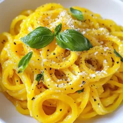 Für die Knoblauchbutter-Zucchini-Nudeln brauchst du: - 2 mittelgroße gelbe Zucchini, spiralisiert - 2 Esslöffel ungesalzene Butter - 4 Knoblauchzehen, fein gehackt - 1/4 Teelöffel rote Pfefferflocken (optional) - 1/2 Teelöffel Salz - 1/4 Teelöffel schwarzer Pfeffer - 1/4 Tasse geriebener Parmesan - Frische Basilikumblätter zur Garnitur Diese einfachen Zutaten bringen viel Geschmack und sind gesund. Die Zucchini sind die Hauptzutat und ersetzen die traditionellen Nudeln. Sie sind leicht und voller Nährstoffe. Für die Zubereitung benötigst du: - Spiralizer oder Gemüseschäler - Große Pfanne - Kochlöffel - Küchenmesser - Schneidebrett Ein Spiralizer macht es leicht, die Zucchini in Nudeln zu verwandeln. Wenn du keinen hast, tut es auch ein Gemüseschäler. Eine große Pfanne ist wichtig, um die Nudeln gleichmäßig zu braten. Zu diesen Nudeln passen viele Beilagen gut. Hier sind einige Vorschläge: - Gegrilltes Hähnchen - Garnelen in Knoblauchbutter - Ein frischer Salat - Geröstetes Gemüse Diese Beilagen bringen zusätzliche Aromen und machen das Gericht noch reichhaltiger. Sie bieten eine tolle Ergänzung zu den leichten Zucchini-Nudeln. {{ingredient_image_2}} Zuerst nehme ich die Zucchini und benutze einen Spiralizer. Er macht lange, dünne Nudeln. Wenn ich keinen Spiralizer habe, kann ich einen Gemüseschäler verwenden. Ich achte darauf, gleichmäßige Streifen zu schneiden. So sehen die Nudeln toll aus und garen gleichmäßig. Ich erhitze eine große Pfanne bei mittlerer Hitze. Dann gebe ich die ungesalzene Butter hinzu. Ich lasse die Butter vollständig schmelzen. Sobald die Butter flüssig ist, füge ich den fein gehackten Knoblauch hinzu. Ich brate ihn für etwa 1-2 Minuten, bis er duftet, aber nicht bräunt. Das gibt den Nudeln viel Geschmack. Ich kann auch rote Pfefferflocken hinzufügen, wenn ich es scharf mag. Jetzt kommen die spiralisierten Zucchini in die Pfanne. Ich wende sie vorsichtig, damit sie die Knoblauchbutter gut aufnehmen. Ich würze die Nudeln mit Salz und schwarzem Pfeffer. Dann brate ich sie für 3-5 Minuten. Die Nudeln sollen zart, aber noch bissfest sein. Wenn sie fertig sind, nehme ich die Pfanne vom Herd. Ich streue geriebenen Parmesan darüber. Der Käse schmilzt leicht und macht die Nudeln cremig. Schließlich richte ich die Nudeln auf Tellern an und garniere sie mit frischen Basilikumblättern. Um perfekte Zucchini-Nudeln zu machen, wähle frische, feste Zucchini. Achte darauf, die Zucchini gleichmäßig zu spiralieren. Ein Spiralizer eignet sich dafür am besten. Wenn du keinen hast, benutze einen Gemüseschäler. Schneide die Zucchini in lange Streifen. So sehen sie aus wie Nudeln und haben eine schöne Textur. Du kannst das Rezept anpassen, um neue Aromen zu entdecken. Füge zum Beispiel frische Kräuter hinzu, wie Thymian oder Oregano. Für mehr Protein kannst du gebratene Garnelen oder Hähnchenstücke einrühren. Eine Prise Zitrone bringt Frische. Wenn du es scharf magst, erhöhe die Menge der roten Pfefferflocken. Ein häufiger Fehler ist, die Zucchini zu lange zu kochen. Sie sollten zart, aber noch bissfest bleiben. Lass die Nudeln nicht zu lange in der Pfanne. Ein weiterer Fehler ist, zu viel Salz zu verwenden. Probiere die Nudeln während des Kochens, um die richtige Würze zu finden. Vermeide auch, die Zucchini vor dem Spiralieren zu schälen. Die Schale gibt Geschmack und Farbe. Pro Tipps Zucchini richtig wählen: Achte darauf, frische, feste Zucchini mit glatter Haut auszuwählen, um die besten Nudeln zu erhalten. Butter nicht überhitzen: Lass die Butter nur schmelzen und achte darauf, dass der Knoblauch nicht verbrannt wird, um einen bitteren Geschmack zu vermeiden. Gewürze anpassen: Experimentiere mit verschiedenen Gewürzen und Kräutern wie Thymian oder Oregano für eine zusätzliche Geschmacksdimension. Parmesan richtig verwenden: Verwende frisch geriebenen Parmesan für einen intensiveren Geschmack und eine bessere Schmelze als vorgeriebenen Käse. {{image_4}} Für glutenfreie Zucchini-Nudeln gibt es gute Optionen. Zucchini selbst ist von Natur aus glutenfrei. Du kannst auch glutenfreie Pasta als Ergänzung nutzen. Diese Kombination gibt dir die Textur, die du magst, ohne Gluten. Schaue nach Marken, die aus Reis oder Quinoa gemacht sind. Diese Nudeln kochen schnell und passen gut zu Knoblauchbutter. Möchtest du eine vegane Version? Du kannst die Butter durch pflanzliche Butter ersetzen. Verwende zum Beispiel Kokosnussöl oder Olivenöl. Diese Öle geben einen tollen Geschmack. Für den Parmesan kannst du Hefeflocken verwenden. Sie verleihen ein käsiges Aroma. So bleibt das Gericht lecker und vegan! Um mehr Geschmack hinzuzufügen, probiere verschiedene Toppings. Röstete Kirschtomaten passen gut zu den Nudeln. Auch geröstete Pinienkerne bringen Crunch. Wenn du magst, füge frische Kräuter wie Petersilie hinzu. Sie steigern den Geschmack und die Farben. Sicher, dass du genug Käse hast! Parmesan bringt die perfekte Salzigkeit. Um übrig gebliebene Zucchini-Nudeln aufzubewahren, lege sie in einen luftdichten Behälter. Dies hält die Nudeln frisch. Achte darauf, dass der Behälter gut verschlossen ist. Wenn du etwas Platz hast, lege ein Papiertuch in den Behälter. Es hilft, die Feuchtigkeit zu absorbieren. So bleiben die Zucchini-Nudeln länger knackig. Um die Reste perfekt aufzuwärmen, benutze eine Pfanne. Erhitze etwas Butter oder Öl bei mittlerer Hitze. Füge die Zucchini-Nudeln hinzu und rühre sie vorsichtig um. So vermeidest du, dass sie matschig werden. Du kannst auch einen Spritzer Wasser hinzufügen, um die Nudeln gleichmäßig zu erwärmen. Achte darauf, sie nicht zu lange zu braten. Nach 3 bis 4 Minuten sind sie warm und bereit zum Servieren. Im Kühlschrank halten sich die übrig gebliebenen Zucchini-Nudeln etwa 2 bis 3 Tage. Achte darauf, sie in einem luftdichten Behälter zu lagern. Überprüfe die Nudeln vor dem Essen. Wenn sie matschig oder unangenehm riechen, solltest du sie wegwerfen. Es ist wichtig, auf Frische zu achten, um sicherzustellen, dass dein Essen gesund bleibt. Zucchini-Nudeln sind am besten frisch. Du kannst sie bis zu drei Tage im Kühlschrank lagern. Bewahre sie in einem luftdichten Behälter auf. Achte darauf, sie nicht zu lange liegen zu lassen. Nach ein paar Tagen verlieren sie ihre Textur und ihren Geschmack. Ja, du kannst andere Gemüsesorten verwenden. Karotten, Süßkartoffeln oder sogar Gurken sind gute Alternativen. Spiralisiere sie genauso wie die Zucchini. Diese Varianten bringen neue Farben und Geschmäcker auf deinen Teller. Experimentiere mit verschiedenen Gemüsesorten, um deine perfekte Mischung zu finden. Zucchini-Nudeln sind sehr gesund. Sie sind kalorienarm und reich an Vitaminen. Zucchini enthält viel Wasser und Ballaststoffe. Das macht sie leicht und sättigend. Außerdem sind sie glutenfrei, was sie ideal für viele Diäten macht. Zusammenfassend haben wir die Zubereitung von Knoblauchbutter-Zucchini-Nudeln besprochen. Wir schauten uns die Zutaten und das notwendige Werkzeug an. Die Schritt-für-Schritt-Anleitung erleichtert die Zubereitung. Ich gab dir Tipps, um Fehler zu vermeiden und Variationen zu entdecken. Das richtige Lagern von Resten ist wichtig. Zucchini-Nudeln sind nicht nur lecker, sondern auch gesund. Probiere sie aus und genieße die Vielfalt dieser einfachen Mahlzeit.