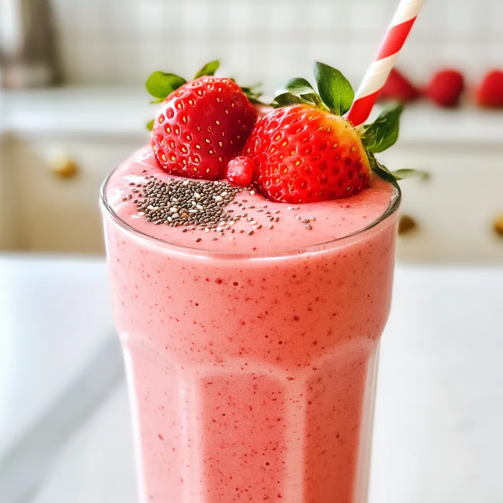 Um einen leckeren Erdbeer-Spinat-Smoothie zuzubereiten, brauchen Sie: - 1 Tasse frische Erdbeeren, entstielt - 1 Tasse frischer Spinat, fest gepackt - 1 Banane, gefroren - 1 Tasse Mandelmilch (oder beliebige Milch nach Wahl) - 1 Esslöffel Chiasamen - 1 Esslöffel Honig oder Ahornsirup (optional) - Eiswürfel (optional, für zusätzliche Kühle) Qualität zählt! Wählen Sie frische Erdbeeren, die rot und fest sind. Diese sind süßer und saftiger. Der Spinat sollte knackig und grün sein. Achten Sie darauf, dass er keine braunen Stellen hat. Verwenden Sie gefrorene Bananen für eine cremige Textur. Mandelmilch bringt einen leichten Nussgeschmack, aber jede Milch funktioniert. Haben Sie keine Erdbeeren? Probieren Sie Kirschen oder Himbeeren. Anstelle von Spinat können Sie Grünkohl verwenden. Für eine nussfreie Option nutzen Sie Hafermilch. Chiasamen sind toll, aber Sie können auch Leinsamen verwenden. Honig ersetzen Sie leicht durch Agavendicksaft oder lassen Sie ihn ganz weg. {{ingredient_image_2}} Zuerst wasche die frischen Erdbeeren und den Spinat gut. Das kalte Wasser hilft, Schmutz und Pestizide zu entfernen. Entferne die grünen Blätter der Erdbeeren und lege sie beiseite. So sind die Zutaten frisch und sauber für den Smoothie. Gib die entstielten Erdbeeren, den frischen Spinat, die gefrorene Banane, die Mandelmilch und die Chiasamen in einen Mixer. Mixe alles auf hoher Stufe. Das dauert etwa 30 bis 60 Sekunden. Wenn der Smoothie zu dick ist, füge langsam mehr Mandelmilch hinzu. So erreichst du die perfekte Konsistenz. Probiere den Smoothie, um sicherzustellen, dass er dir schmeckt. Wenn du mehr Süße magst, füge Honig oder Ahornsirup hinzu. Mixe dann kurz, bis alles gut vermischt ist. Für extra Kühle kannst du Eiswürfel hinzufügen. Mixe weiter, bis die Eiswürfel zerkleinert sind. So wird der Smoothie erfrischend und lecker! Beim Mixen ist die Reihenfolge wichtig. Beginnen Sie mit der Flüssigkeit, wie Mandelmilch. Fügen Sie dann die weichen Zutaten wie Erdbeeren und Banane hinzu. Das hilft dem Mixer, alles gut zu vermengen. Schichten Sie die festen Zutaten, wie den Spinat, obenauf. So verhindern Sie Klumpen. Mixen Sie auf hoher Stufe, bis alles glatt ist. Das dauert etwa 30 bis 60 Sekunden. Geschmack ist wichtig. Wenn der Smoothie nicht süß genug ist, fügen Sie Honig oder Ahornsirup hinzu. Mischen Sie dann kurz, um alles gut zu vermengen. Probieren Sie den Smoothie, bevor Sie mehr Süße hinzufügen. Jeder hat einen anderen Geschmack. Wenn Sie eine süße Note wollen, fügen Sie mehr hinzu. Ein häufiger Fehler ist, zu viele feste Zutaten zu verwenden. Das macht den Smoothie dick und schwer zu mixen. Fügen Sie immer zuerst Flüssigkeit hinzu. Achten Sie darauf, die Zutaten gut zu waschen. Schmutz kann den Geschmack ruinieren. Wenn der Smoothie zu dick ist, fügen Sie mehr Flüssigkeit hinzu. Fühlen Sie sich frei, mit den Zutaten zu experimentieren, aber halten Sie es einfach. Pro Tipps Frische Zutaten wählen: Verwenden Sie möglichst frische Erdbeeren und Spinat, um den besten Geschmack und die größte Nährstoffdichte zu gewährleisten. Gefrorene Banane verwenden: Eine gefrorene Banane sorgt für eine cremige Konsistenz und kühlt den Smoothie gleichzeitig ab, ohne zusätzliche Eiswürfel hinzufügen zu müssen. Variieren Sie die Milch: Experimentieren Sie mit verschiedenen Pflanzenmilchsorten wie Kokos- oder Hafermilch für unterschiedliche Geschmäcker und Texturen. Gesunde Süße: Wenn Sie den Smoothie süßer mögen, fügen Sie nach Bedarf Honig oder Ahornsirup hinzu, aber probieren Sie zuerst den natürlichen Süßungsgrad der Früchte aus. {{image_4}} Wenn Sie auf eine vegane oder glutenfreie Ernährung achten, ist dieser Smoothie perfekt für Sie. Verwenden Sie einfach Pflanzenmilch, wie Mandelmilch oder Hafermilch. Diese Milchsorten sind leicht und lecker. Achten Sie darauf, dass die Chiasamen und andere Zutaten auch glutenfrei sind. So bleibt Ihr Smoothie gesund und passt zu Ihrer Diät. Sie können den Erdbeer-Spinat Smoothie noch gesünder machen. Fügen Sie zum Beispiel einen Löffel Erdnussbutter oder Mandelmus hinzu. Das gibt extra Geschmack und mehr Protein. Auch Haferflocken sind eine tolle Idee, um die Ballaststoffe zu erhöhen. Eine Prise Zimt kann die Süße verstärken. Experimentieren Sie mit verschiedenen Zutaten, um Ihren Lieblingsgeschmack zu finden. Möchten Sie etwas anderes probieren? Machen Sie eine Smoothie Bowl! Mixen Sie die Zutaten wie gewohnt, aber fügen Sie weniger Flüssigkeit hinzu. So wird der Smoothie dicker. Gießen Sie die Mischung in eine Schüssel. Dann dekorieren Sie die Bowl mit frischen Früchten, Nüssen oder Samen. Es sieht toll aus und macht das Essen noch mehr Spaß! Nach der Zubereitung ist es am besten, den Erdbeer-Spinat-Smoothie sofort zu trinken. Wenn du ihn aufbewahren musst, fülle ihn in ein luftdichtes Glas oder eine Flasche. Stelle sicher, dass wenig Luft darin bleibt. Das hilft, die Frische zu bewahren. Im Kühlschrank bleibt der Smoothie bis zu 24 Stunden frisch. Nach dieser Zeit kann er seine Farbe und Textur verändern. Wenn du ihn länger aufbewahren möchtest, friere ihn ein. So bleibt er für bis zu drei Monate haltbar. Zum Auftauen stelle ihn einfach über Nacht in den Kühlschrank. Du kannst die Zutaten im Voraus vorbereiten. Wasche die Erdbeeren und den Spinat am Morgen. Du kannst sie auch in Tüten verpacken und einfrieren. So hast du alles bereit, wenn du einen schnellen Smoothie machen möchtest. Das spart Zeit und sorgt für einen gesunden Snack! Ja, gefrorene Erdbeeren sind eine tolle Wahl. Sie machen den Smoothie kühl und cremig. Sie bieten auch einen süßen Geschmack. Ich empfehle, die Erdbeeren vorher nicht aufzutauen. So bleibt die Konsistenz gut. Wenn du gefrorene Erdbeeren nimmst, benutze weniger Eiswürfel. Um deinen Smoothie dicker zu machen, probiere diese Tipps: - Füge mehr gefrorene Banane hinzu. - Nutze weniger Flüssigkeit, wie Mandelmilch. - Chiasamen sind auch eine gute Option. Sie quellen auf und machen den Smoothie dickflüssiger. - Du könntest auch Haferflocken oder ungesüßtes Joghurt verwenden. Diese Zutaten verleihen zusätzliche Cremigkeit. Die Zutaten in diesem Smoothie bieten viele Vorteile: - Erdbeeren sind reich an Antioxidantien. Sie stärken das Immunsystem und sind gut für die Haut. - Spinat enthält viele Vitamine, wie A und K. Er fördert die Gesundheit der Augen und Knochen. - Bananen geben dir schnelle Energie. Sie sind auch gut für die Verdauung. - Chiasamen sind voll von Ballaststoffen und Omega-3-Fettsäuren. Sie helfen, das Herz gesund zu halten. - Mandelmilch hat weniger Kalorien als normale Milch. Sie ist auch laktosefrei. Diese Kombination macht den Smoothie gesund und nahrhaft. Der Erdbeer-Spinat Glücks-Smoothie ist einfach zu machen und äußerst gesund. Wir haben die besten Zutaten und Tipps betrachtet. Du kannst die Konsistenz gut anpassen und Fehler vermeiden. Auch kreative Variationen sind möglich, um den Geschmack zu verändern. Denke daran, dass die richtige Lagerung die Frische bewahrt. Probiere diesen Smoothie aus und entdecke seine Vorteile. Gesunde Ernährung kann köstlich sein! Du wirst viel Spaß beim Mixen haben und neue Varianten finden.
