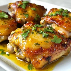 Für dieses köstliche Gericht benötige ich: - 4 Hähnchenschenkel (mit Knochen und Haut) - 4 Knoblauchzehen, gehackt - 60 ml frischer Limettensaft - 30 ml Olivenöl - 15 ml Honig - 1 Teelöffel geräuchertes Paprikapulver - 1 Teelöffel Kreuzkümmel - 1 Teelöffel Salz - 1/2 Teelöffel schwarzer Pfeffer - Frischer Koriander, gehackt (zum Garnieren) Diese Zutaten sorgen für einen tollen Geschmack und eine saftige Textur. Um die Marinade noch besser zu machen, kann ich folgendes hinzufügen: - Eine Prise Chili für etwas Schärfe - Zitronenschale für extra Frische Diese Zutaten bringen mehr Vielfalt und Tiefe in den Geschmack. Zu den Knoblauch-Limetten-Hühnchenschenkeln passen viele Beilagen gut. Ich empfehle: - Reis oder Quinoa für eine nahrhafte Basis - Ein frischer grüner Salat für etwas Knackiges - Gegrilltes Gemüse für ein buntes Gericht Diese Beilagen ergänzen das Hähnchen und machen das Essen rundum lecker. {{ingredient_image_2}} Zuerst bereiten wir die Marinade vor. In einer großen Schüssel mischen wir die gehackten Knoblauchzehen, den frischen Limettensaft, das Olivenöl, den Honig, das geräucherte Paprikapulver, den Kreuzkümmel, das Salz und den schwarzen Pfeffer. Diese Mischung duftet schon jetzt fantastisch. Jetzt kommen die Hähnchenschenkel in die Schüssel. Achte darauf, dass sie gut mit der Marinade bedeckt sind. Das ist wichtig, denn so ziehen die Aromen in das Fleisch ein. Decke die Schüssel ab und lass sie für mindestens 30 Minuten im Kühlschrank ruhen. Wenn du mehr Zeit hast, marinier sie bis zu 2 Stunden. Das gibt einen noch intensiveren Geschmack. Heize deinen Ofen auf 200°C vor. Das ist die perfekte Temperatur, um die Hähnchenschenkel knusprig zu machen. Während der Ofen vorheizt, nimm die marinierten Hähnchenschenkel aus der Schüssel. Lass die Marinade abtropfen, aber behalte sie für später. Lege die Hähnchenschenkel mit der Hautseite nach oben auf ein Backblech, das mit Backpapier ausgelegt ist. Jetzt kommt die magische Zeit. Schiebe das Blech mit den Hähnchenschenkel in den vorgeheizten Ofen. Röste sie für 30-35 Minuten. Das Hähnchen sollte eine innere Temperatur von 75°C erreichen. Wenn die Haut goldbraun und knusprig aussieht, bist du auf dem richtigen Weg. Für einen extra Crunch kannst du die Hähnchenschenkel am Ende der Garzeit für 2-3 Minuten unter den Grill (Broiler) stellen. Das gibt den Schenkeln eine tolle, knusprige Textur. Sobald sie fertig sind, nimm sie aus dem Ofen. Lass sie einige Minuten ruhen, bevor du sie servierst. Garniere sie mit frisch gehacktem Koriander für einen frischen Kick. Die Marinierzeit ist wichtig. Ich empfehle, die Hähnchenschenkel mindestens 30 Minuten zu marinieren. Für mehr Geschmack können Sie sie bis zu 2 Stunden im Kühlschrank lassen. Je länger sie marinieren, desto intensiver wird der Knoblauch- und Limettengeschmack. Wenn Sie Zeit haben, lassen Sie die Schenkel über Nacht marinieren. So ziehen die Aromen richtig ein. Um die Garstufe zu überprüfen, verwenden Sie ein Fleischthermometer. Stecken Sie es in den dicksten Teil des Schenkels. Die Temperatur sollte 75°C erreichen. Wenn Sie kein Thermometer haben, schneiden Sie in die dickste Stelle. Der Saft sollte klar sein, nicht rosa. So stellen Sie sicher, dass das Hähnchen gut durchgegart ist. Es gibt viele Wege, den Geschmack zu ändern. Fügen Sie frische Kräuter wie Thymian oder Rosmarin zur Marinade hinzu. Auch ein Spritzer Sojasauce kann den Geschmack intensivieren. Für eine scharfe Note können Sie Chiliflocken einstreuen. Experimentieren Sie mit verschiedenen Gewürzen und Kräutern, um Ihre perfekte Mischung zu finden. Pro Tipps Marinieren für mehr Geschmack: Lassen Sie die Hähnchenschenkel mindestens 30 Minuten marinieren, aber 2 Stunden im Kühlschrank sorgen für einen intensiveren Geschmack. Die richtige Temperatur: Achten Sie darauf, dass das Hähnchen eine innere Temperatur von 75°C erreicht, um sicherzustellen, dass es vollständig durchgegart ist. Knusprige Haut: Braten Sie die Hähnchenschenkel am Ende der Garzeit für 2-3 Minuten unter dem Grill (Broiler), um die Haut extra knusprig zu machen. Frische Garnierung: Verwenden Sie frischen Koriander und Limettenscheiben zur Garnierung für ein ansprechendes Aussehen und zusätzlichen Geschmack. {{image_4}} Für eine mediterrane Note kann ich frische Kräuter hinzufügen. Verwende Rosmarin, Thymian und Oregano. Diese Kräuter passen gut zu Limette und Knoblauch. Mische sie in die Marinade. Lass die Hähnchenschenkel mit diesen Kräutern mindestens eine Stunde marinieren. Das gibt dem Gericht einen frischen, aromatischen Geschmack. Möchtest du eine asiatische Variante? Ersetze den Limettensaft durch Sojasauce und füge Ingwer hinzu. Ein Esslöffel Sesamöl gibt einen nussigen Geschmack. Diese Mischung sorgt für ein ganz neues Aroma. Lass die Hähnchenschenkel ebenfalls mindestens 30 Minuten marinieren. So entfalten sich die Aromen richtig. Wenn du das Grillen bevorzugst, ist das eine tolle Option. Marinierte Hähnchenschenkel grillen besonders gut. Stelle sicher, dass der Grill heiß ist, bevor du die Schenkel darauf legst. Grill sie etwa 25 bis 30 Minuten, bis sie durchgegart sind. Wende sie regelmäßig für eine gleichmäßige Bräunung. So bekommst du eine leckere, rauchige Note. Egal für welche Variante du dich entscheidest, jede bietet einen einzigartigen Genuss. Experimentiere und finde deinen Favoriten! Wenn Sie Reste von den Knoblauch-Limetten-Hühnchenschenkeln haben, bewahren Sie diese am besten in einem luftdichten Behälter auf. Lassen Sie die Hähnchenschenkel etwas abkühlen, bevor Sie sie einpacken. So vermeiden Sie Kondensation, die das Fleisch trocken machen kann. Diese Reste halten sich bis zu drei Tage im Kühlschrank. Wenn Sie die Hähnchenschenkel länger aufbewahren möchten, frieren Sie sie ein. Wickeln Sie die Hähnchenschenkel gut in Frischhaltefolie und legen Sie sie dann in einen gefrierfesten Beutel. Achten Sie darauf, die Luft herauszudrücken, um Gefrierbrand zu vermeiden. So bleiben die Hühnchenschenkel bis zu drei Monate frisch. Zum Auftauen lassen Sie sie einfach über Nacht im Kühlschrank. Die Knoblauch-Limetten-Hühnchenschenkel sind im Kühlschrank für etwa drei Tage haltbar. Achten Sie darauf, die Reste gut abzudecken, damit sie nicht den Geruch anderer Lebensmittel annehmen. Wenn das Fleisch unangenehm riecht oder eine schleimige Textur hat, entsorgen Sie es besser. Sicherheit ist wichtig! Ich empfehle, die Hähnchenschenkel mindestens 30 Minuten zu marinieren. Dies gibt den Aromen Zeit, in das Fleisch einzudringen. Für einen intensiveren Geschmack kannst du die Schenkel bis zu 2 Stunden ziehen lassen. In diesem Fall empfehle ich, sie im Kühlschrank zu lagern. So bleiben sie frisch und sicher. Ja, du kannst die Hähnchenschenkel auch grillen. Das Grillen verleiht dem Hähnchen einen tollen rauchigen Geschmack. Bereite die Marinade wie gewohnt vor und mariniere die Schenkel. Danach legst du sie auf den Grill. Stelle sicher, dass du die Hautseite nach unten grillst, um eine knusprige Textur zu erzielen. Achte darauf, dass das Hähnchen eine innere Temperatur von 75°C erreicht. Zu Knoblauch-Limetten-Hühnchenschenkel passen viele Beilagen. Hier sind einige meiner Favoriten: - Reis oder Quinoa für eine nahrhafte Basis - Gegrilltes Gemüse für einen frischen Biss - Ein knackiger Salat mit Limetten-Dressing - Tortillas für einen leckeren Wrap Diese Beilagen ergänzen den Geschmack der Hühnchenschenkel perfekt und machen dein Gericht zu einem Hit! In diesem Artikel haben wir die Grundlagen für köstliche Knoblauch-Limetten-Hühnchenschenkel besprochen. Wir haben die Hauptzutaten und einige optionale Zutaten für die Marinade betrachtet. Du hast gelernt, wie man die Schenkel richtig marinieren, den Ofen vorbereiten und für extra Knusprigkeit grillen kann. Zusätzliche Tipps helfen dir, den perfekten Geschmack zu treffen und verschiedene Variationen auszuprobieren. Denk daran, Reste richtig aufzubewahren. Probiere die Beilagen aus, die wir empfohlen haben. Viel Spaß beim Kochen!