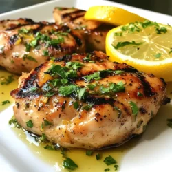 Für dieses leckere Gericht brauchst du folgende Zutaten: - 4 Hähnchenbrustfilets, ohne Haut und Knochen - 60 ml Olivenöl - 45 ml frischer Zitronensaft - Schale von 1 Zitrone - 2 Teelöffel getrockneter Oregano - 2 Teelöffel frische Thymianblätter - 2 Knoblauchzehen, fein gehackt - Salz und Pfeffer nach Geschmack - Frische Petersilie, gehackt (zum Garnieren) Du kannst die Zutaten nach deinem Geschmack anpassen. Für das Hähnchen kannst du auch andere Stücke verwenden, wie Schenkel oder Flügel. Anstelle von Olivenöl kannst du auch Avocadoöl nutzen. Frische Kräuter wie Basilikum oder Rosmarin geben dem Gericht einen besonderen Kick. Wenn du keinen frischen Zitronensaft hast, nutze Zitronen aus der Flasche. Achte darauf, dass sie keinen Zucker oder Zusatzstoffe enthalten. Die Qualität der Zutaten ist entscheidend für den Geschmack. Achte auf frische Hähnchenbrustfilets, die fest und geruchsneutral sind. Frische Kräuter sollten lebendig und grün aussehen. Verwende natives Olivenöl Extra, um den besten Geschmack zu erhalten. Die Zitrone sollte fest und schwer sein, was auf Saftigkeit hinweist. Hochwertige Zutaten machen den Unterschied und bringen mehr Geschmack auf deinen Grill. {{ingredient_image_2}} Um die Marinade für das Zitronen-Kräuter-gegrillte Hähnchen zu machen, nimm eine Schüssel. Mische darin 60 ml Olivenöl, 45 ml frischen Zitronensaft und die Schale von einer Zitrone. Füge zwei Teelöffel getrockneten Oregano und zwei Teelöffel frische Thymianblätter hinzu. Hacke zwei Knoblauchzehen fein und gib sie in die Schüssel. Würze alles mit Salz und Pfeffer nach Geschmack. Rühre gut um, bis sich alle Zutaten verbinden. Lege vier Hähnchenbrustfilets in einen wiederverwendbaren Plastikbeutel oder eine flache Schale. Gieße die Marinade gleichmäßig über das Hähnchen. Achte darauf, dass das Hähnchen gut bedeckt ist. Verschließe den Beutel oder decke die Schale ab. Lass das Hähnchen mindestens 30 Minuten im Kühlschrank marinieren. Für mehr Geschmack kannst du bis zu zwei Stunden warten. Heize den Grill auf mittelhohe Hitze vor, während das Hähnchen mariniert. Nimm das Hähnchen aus der Marinade und lass das überschüssige Öl abtropfen. Werfe die restliche Marinade weg. Lege das Hähnchen auf den Grill und grille es etwa 6-7 Minuten pro Seite. Achte darauf, dass die Innentemperatur 75 °C erreicht. Wenn das Hähnchen fertig ist, nimm es vom Grill und lass es fünf Minuten ruhen. Schneide es dann in Scheiben und garniere es mit frisch gehackter Petersilie. Um den besten Geschmack zu erzielen, marinieren Sie das Hähnchen lange genug. Eine Stunde ist gut, aber zwei Stunden sind besser. Die Marinade aus Olivenöl, Zitronensaft und Kräutern bringt saftiges Fleisch hervor. Achten Sie darauf, frische Kräuter zu verwenden, wenn möglich. Das verstärkt das Aroma. Grillen Sie das Hähnchen bei mittelhoher Hitze. Dies sorgt für schöne Grillstreifen. Wenden Sie das Hähnchen nur einmal. So bleibt es saftig. Nutzen Sie ein Fleischthermometer, um die Temperatur zu prüfen. Das Hähnchen sollte 75 °C erreichen. Lassen Sie das Hähnchen nach dem Grillen ruhen. So setzen sich die Säfte, und es bleibt zart. Ein häufiger Fehler ist, das Hähnchen zu früh zu wenden. Warten Sie, bis es gut angebraten ist. Wenn Sie das Hähnchen übergrillen, wird es trocken. Achten Sie auch darauf, die Marinade nicht zu verwenden, die das Hähnchen berührt hat. Das kann zu Kontamination führen. Vermeiden Sie auch, das Hähnchen direkt nach dem Grillen zu schneiden. Lassen Sie es zuerst ruhen, damit die Säfte bleiben. Pro Tipps Marinierzeit maximieren: Lassen Sie das Hähnchen mindestens 2 Stunden marinieren, um einen intensiveren Geschmack zu erzielen. Grilltemperatur überprüfen: Stellen Sie sicher, dass der Grill auf mittelhohe Hitze vorgeheizt ist, um eine gleichmäßige Garung zu gewährleisten. Ruhen lassen: Lassen Sie das Hähnchen nach dem Grillen 5 Minuten ruhen, damit sich die Säfte setzen und das Fleisch saftiger wird. Serviervorschlag: Garnieren Sie das Hähnchen mit Zitronenscheiben und frischen Kräutern auf einem Holzbrett für eine ansprechende Präsentation. {{image_4}} Für mehr Geschmack können Sie verschiedene Kräuter verwenden. Anstelle von Oregano probieren Sie Basilikum oder Rosmarin. Beide Kräuter bringen eine frische Note. Thymian lässt sich auch durch Estragon ersetzen. Er gibt dem Hähnchen einen feinen, süßlichen Geschmack. Fügen Sie auch etwas Paprika oder Cayennepfeffer für einen Hauch Schärfe hinzu. Diese Alternativen bringen Abwechslung in Ihr Gericht. Wenn Sie eine pflanzliche Option suchen, nutzen Sie Tofu oder Seitan. Marinieren Sie den Tofu genauso wie das Hähnchen. Grillen Sie ihn dann für 5-6 Minuten pro Seite. Seitan hat eine fleischähnliche Konsistenz und nimmt Aromen gut auf. Für eine vegane Option können Sie auch Gemüse wie Zucchini oder Paprika verwenden. Marinieren Sie diese und grillen Sie sie ebenfalls. So haben Sie eine bunte und schmackhafte Mahlzeit. Zu Zitronen-Kräuter-gegrilltem Hähnchen passen viele Beilagen. Ein frischer Salat mit Rucola und Kirschtomaten ist eine ausgezeichnete Wahl. Auch gegrilltes Gemüse, wie Paprika und Zucchini, ergänzt das Hähnchen gut. Reis oder Quinoa sind nahrhafte Beilagen, die das Gericht abrunden. Servieren Sie auch etwas Knoblauchbrot für zusätzlichen Geschmack. Um dein übrig gebliebenes Zitronen-Kräuter-gegrilltes Hähnchen frisch zu halten, lege es in einen luftdichten Behälter. So bleibt das Hähnchen saftig und aromatisch. Du kannst das Hähnchen bis zu drei Tage im Kühlschrank aufbewahren. Stelle sicher, dass es vollständig abgekühlt ist, bevor du es in den Kühlschrank stellst. Wenn du das Hähnchen länger aufbewahren möchtest, friere es ein. Wickele die Hähnchenstücke gut in Frischhaltefolie ein. Danach lege sie in einen Gefrierbeutel oder -behälter. So schützt du das Hähnchen vor Frostbrand. Das gefrorene Hähnchen bleibt bis zu drei Monate frisch. Zum Auftauen lege es über Nacht in den Kühlschrank. Das übrig gebliebene Hähnchen kann vielseitig verwendet werden. Du kannst es in Salaten, Wraps oder Pasta-Gerichten einsetzen. Koche das Hähnchen gut durch, wenn du es wieder erhitzt. Achte darauf, dass es eine Temperatur von 75 °C erreicht. So bleibst du gesund und genießt die leckeren Aromen weiterhin. Das Hähnchen sollte mindestens 30 Minuten marinieren. So nimmt es den Zitronen- und Kräutergeschmack gut auf. Wenn du mehr Geschmack möchtest, lasse es bis zu 2 Stunden im Kühlschrank. Längeres Marinieren macht das Hähnchen zarter und aromatischer. Ja, du kannst das Hähnchen auch im Ofen garen. Heize deinen Ofen auf 200 °C vor. Lege das marinierte Hähnchen auf ein Backblech. Gar es für etwa 20-25 Minuten, bis es eine Innentemperatur von 75 °C erreicht. So bleibt das Hähnchen saftig und lecker. Zu diesem Hähnchen passen viele Beilagen gut. Du kannst einen frischen Salat servieren. Gebratene Gemüse sind auch eine tolle Wahl. Reis oder Quinoa ergänzen das Gericht perfekt. Für etwas mehr Frische sind Zitronenscheiben und frische Kräuter ideal. Das Zitronen-Kräuter-gegrillte Hähnchen bringt frischen Geschmack und Freude in Ihre Küche. Wir haben die wichtigsten Zutaten besprochen, die perfekte Marinade erklärt und Tipps für das Grillen gegeben. Zudem gab es Variationen für jeden Geschmack und hilfreiche Lagerhinweise. Denken Sie daran, dass die Qualität der Zutaten entscheidend ist. Mit diesen einfachen Schritten und Tricks gelingt es Ihnen, köstliches Hähnchen zu zaubern. Viel Spaß beim Ausprobieren und Genießen!