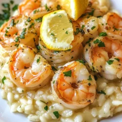 Für das Knoblauchbutter Garnelen Risotto brauchst du folgende Hauptzutaten: - 1 Tasse Arborio-Reis - 450 g große Garnelen, geschält und entdarmt - 1 Liter natriumreduzierte Hühnerbrühe - 1 kleine Zwiebel, fein gehackt - 3 Knoblauchzehen, gehackt - 1/2 Tasse geriebener Parmesan - 3 Esslöffel ungesalzene Butter - 2 Esslöffel Olivenöl Diese Zutaten bilden die Basis für ein cremiges und schmackhaftes Risotto. Arborio-Reis ist wichtig, da er die perfekte Konsistenz für Risotto bietet. Um das Risotto zu würzen, verwende: - Salz und Pfeffer nach Geschmack - Frische Petersilie, gehackt (zum Garnieren) - Saft von 1 Zitrone Die Gewürze und frischen Zutaten bringen den Geschmack hervor. Petersilie sorgt für Farbe und Frische. Der Zitronensaft gibt dem Gericht eine schöne Säure. Das Risotto schmeckt gut mit: - Grüner Salat - Knoblauchbrot - Gegrilltem Gemüse Diese Beilagen ergänzen das Gericht perfekt. Sie bringen frische und Textur auf den Tisch. So wird dein Essen noch leckerer und ansprechender. {{ingredient_image_2}} Erhitze die Hühnerbrühe in einem kleinen Topf. Halte die Hitze niedrig, damit sie warm bleibt. Sie sollte nicht kochen. Diese Brühe gibt deinem Risotto viel Geschmack. Nimm eine große Pfanne und gib 1 Esslöffel Olivenöl und 1 Esslöffel Butter hinein. Erhitze die Mischung bei mittlerer Hitze. Füge die Garnelen hinzu und würze sie mit Salz und Pfeffer. Brate sie 2-3 Minuten lang, bis sie rosa werden. Nimm die Garnelen dann aus der Pfanne und lege sie beiseite. In derselben Pfanne kommt jetzt ein weiterer Esslöffel Olivenöl. Wenn das Öl heiß ist, füge die fein gehackte Zwiebel hinzu. Brate sie etwa 5 Minuten lang an, bis sie weich und durchsichtig ist. Danach gib den gehackten Knoblauch dazu. Brate ihn eine Minute lang, bis er gut riecht. Jetzt ist es Zeit für den Arborio-Reis. Gib ihn in die Pfanne und rühre gut um. Die Körner sollten in den Ölen schwimmen. Brate den Reis etwa 2 Minuten lang, bis er leicht durchsichtig wird. Das bringt den Geschmack zur Geltung. Gieße eine Kelle warme Hühnerbrühe über den Reis. Rühre ständig weiter, bis die Flüssigkeit fast komplett aufgesogen ist. Wiederhole diesen Schritt und füge nach und nach Brühe hinzu. Rühre weiter, bis der Reis cremig ist und al dente kocht. Das dauert etwa 18-20 Minuten. Wenn der Reis fast fertig ist, füge die Garnelen, die restliche Butter und den geriebenen Parmesan hinzu. Mische alles gut, bis es heiß und cremig ist. Presse zum Schluss den Zitronensaft dazu. So wird das Risotto frisch und lecker. Garniere es mit frischer Petersilie und serviere es sofort! Um Risotto perfekt zu machen, ist Rühren wichtig. Das Rühren hilft, die Stärke im Reis freizusetzen. Dadurch wird das Risotto cremig. Achte darauf, die Brühe nach und nach hinzuzufügen. So bleibt der Reis al dente. Wenn du die Brühe zu schnell hinzugibst, wird der Reis klebrig. Halte die Brühe warm, nicht kochend. Dies hilft, die Temperatur des Risottos stabil zu halten. Um die Garnelen gleichmäßig zu garen, erhitze die Pfanne gut. Verwende genug Öl und Butter, damit die Garnelen nicht kleben. Brate sie nur zwei bis drei Minuten auf jeder Seite. Sie sind fertig, wenn sie rosa und fest sind. Wenn du sie zu lange brätst, werden sie gummiartig. Halte die Garnelen warm, während du das Risotto fertigstellst. So bleiben sie zart und lecker. Es gibt viele Wege, den Geschmack zu ändern. Du kannst frische Kräuter wie Basilikum oder Thymian hinzufügen. Diese Kräuter bringen Frische ins Gericht. Füge auch etwas Chili hinzu, wenn du es scharf magst. Für mehr Umami kannst du Pilze oder getrocknete Tomaten einmischen. Experimentiere mit verschiedenen Käsesorten. Feta oder Ziegenkäse bieten einen tollen Kontrast. So bleibt dein Risotto immer spannend und neu. Pro Tips Verwendung von frischen Zutaten: Verwenden Sie frische Garnelen und hochwertige Brühe für den besten Geschmack. Dies hebt das Gericht auf ein neues Niveau. Langsame Brühe hinzufügen: Fügen Sie die Brühe nach und nach hinzu und rühren Sie ständig, um die Cremigkeit des Risottos zu maximieren. Al Dente Reis: Achten Sie darauf, den Reis al dente zu kochen. Es sollte weich, aber mit einem leichten Biss sein, um die perfekte Textur zu erreichen. Würzen nach Belieben: Passen Sie die Würze am Ende des Kochvorgangs an. Zitronensaft und frische Kräuter bringen zusätzliche Frische und Aroma. {{image_4}} Wenn Sie eine vegetarische Option möchten, können Sie die Garnelen durch Pilze ersetzen. Champignons oder Steinpilze geben einen tollen Geschmack. Sie sorgen für eine fleischige Textur. Verwenden Sie auch Gemüsebrühe anstelle von Hühnerbrühe. Das hält das Gericht rein pflanzlich. Sie können auch andere Meeresfrüchte in diesem Rezept nutzen. Tintenfisch oder Muscheln sind gute Optionen. Diese Meeresfrüchte bringen neue Aromen ins Spiel. Achten Sie darauf, die Kochzeiten anzupassen. Muscheln brauchen nur wenige Minuten, bis sie gar sind. Das Hinzufügen von Gemüse macht das Risotto bunter und gesünder. Erbsen, Spinat oder Zucchini passen gut dazu. Braten Sie das Gemüse mit der Zwiebel an. So entfalten sie ihren Geschmack. Dies gibt dem Gericht mehr Farbe und Nährstoffe. Um die Reste von Knoblauchbutter Garnelen Risotto richtig zu lagern, sollten Sie es zuerst abkühlen lassen. Füllen Sie das Risotto in einen luftdichten Behälter. Dies verhindert, dass es austrocknet oder Gerüche aufnimmt. Legen Sie den Behälter dann in den Kühlschrank. So bleibt das Risotto frisch. Zum Aufwärmen nehmen Sie das Risotto aus dem Kühlschrank. Geben Sie das Risotto in einen Topf. Fügen Sie etwas Hühnerbrühe oder Wasser hinzu, um es feucht zu halten. Erhitzen Sie es bei mittlerer Hitze. Rühren Sie oft um, damit es gleichmäßig warm wird. Sie können auch die Mikrowelle benutzen. Stellen Sie sicher, dass Sie das Risotto in einem mikrowellengeeigneten Behälter aufwärmen. Im Kühlschrank hält sich das Risotto etwa 3 bis 4 Tage. Im Gefrierschrank kann es bis zu 2 Monate gelagert werden. Achten Sie darauf, das Risotto gut einzufrieren, um Gefrierbrand zu vermeiden. Verwenden Sie einen luftdichten Behälter oder Gefrierbeutel. So bleibt der Geschmack erhalten und das Risotto bleibt frisch. Um den Reis cremiger zu machen, verwenden Sie mehr Brühe. Fügen Sie die Brühe langsam hinzu. Rühren Sie ständig. So nehmen die Reis-Körner die Flüssigkeit gut auf. Ein weiterer Tipp: Fügen Sie am Ende mehr Butter oder Parmesan hinzu. Beide geben dem Risotto eine satte, cremige Textur. Ja, gefrorene Garnelen sind eine gute Wahl. Sie sparen Zeit und sind oft frisch gefangen. Lassen Sie die Garnelen vor dem Kochen im Kühlschrank auftauen. Dies sorgt für gleichmäßiges Garen. Kochen Sie sie dann wie frische Garnelen. Achten Sie darauf, sie nicht zu lange zu braten, damit sie zart bleiben. Ja, Risotto kann auch ohne Käse lecker sein. Der Geschmack kommt von der Brühe und den Gewürzen. Sie können auch andere Zutaten wie Kräuter oder Zitrone hinzufügen. Diese sorgen für frische Aromen. Experimentieren Sie mit Ihren Lieblingsaromen, um eine tolle Alternative zu finden. Wenn Sie keinen Arborio-Reis haben, probieren Sie Carnaroli oder Vialone Nano. Diese Reissorten sind ebenfalls stärkehaltig und geben eine cremige Konsistenz. Sie können auch Risottoreis verwenden, wenn Sie das haben. Normale Langkornreis ist weniger ideal, da er nicht so viel Flüssigkeit aufnimmt. Dieses Risotto-Rezept mit Knoblauchbutter-Garnelen bietet viele leckere Möglichkeiten. Wir haben die wichtigsten Zutaten, Tipps und Variationen besprochen. Auch die Aufbewahrung von Resten ist einfach. Experimentiere mit neuen Geschmäckern und mach dein Gericht einzigartig. Mit diesen Anleitungen wirst du ein perfektes Risotto zaubern. Egal, ob du Fleisch oder Gemüse liebst, die Möglichkeiten sind endlos. Viel Spaß beim Kochen und Genießen!