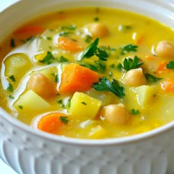 - 2 Tassen gekochte Kichererbsen - 1 mittelgroße Zwiebel - 3 Knoblauchzehen Die Kichererbsen sind die Hauptzutat. Sie geben der Suppe eine tolle Textur. Du kannst sie aus der Dose oder selbst gekocht verwenden. Die Zwiebel und der Knoblauch bringen viel Geschmack in die Suppe. Achte darauf, die Zwiebel fein zu hacken und den Knoblauch gut zu zerdrücken. - 2 mittelgroße Karotten - 2 Stangen Sellerie - 1 große Kartoffel Karotten und Sellerie bringen Farbe und Nährstoffe. Sie haben einen süßen und herzhaften Geschmack. Die Kartoffel macht die Suppe sättigender. Schneide das Gemüse in kleine Stücke, damit sie gleichmäßig garen. Gewürze wie Kreuzkümmel und Thymian sorgen für ein tolles Aroma. Vergiss nicht das Lorbeerblatt, das fügt Tiefe hinzu. - 6 Tassen Gemüsebrühe - 2 Esslöffel Olivenöl - Saft und Schale von 1 Zitrone Die Gemüsebrühe ist die Basis der Suppe. Sie macht sie herzhaft. Verwende hochwertiges Olivenöl zum Anbraten. Zitronensaft und -schale geben der Suppe eine frische Note. Die Säure der Zitrone hebt den Geschmack aller Zutaten hervor. Achte darauf, die Zitrone gut zu reiben, um die Schale zu nutzen. {{ingredient_image_2}} - Gemüse schneiden: Beginne mit der Zwiebel. Hacke sie fein. Dann schneide die Karotten und den Sellerie in kleine Würfel. Würfle auch die Kartoffel. - Kichererbsen abspülen: Wenn du Kichererbsen aus der Dose verwendest, spüle sie gut ab. Das entfernt überschüssiges Salz und Konservierungsstoffe. - Zwiebel und Knoblauch anbraten: Erhitze das Olivenöl in einem großen Topf. Füge die gehackte Zwiebel und den Knoblauch hinzu. Brate sie etwa fünf Minuten lang, bis die Zwiebeln glasig und aromatisch sind. - Gemüse hinzufügen und anschwitzen: Gib nun die Karotten und den Sellerie in den Topf. Sautiere das Gemüse für weitere drei bis vier Minuten. Rühre häufig um, damit nichts anbrennt. - Brühe einfüllen und köcheln lassen: Jetzt kommen die gewürfelte Kartoffel und die Kichererbsen dazu. Füge auch Kreuzkümmel, Thymian und das Lorbeerblatt hinzu. Gieße die Gemüsebrühe in den Topf und bringe alles zum Kochen. Reduziere dann die Hitze und lasse es 20 Minuten köcheln. - Lorbeerblatt entfernen: Nimm das Lorbeerblatt aus der Suppe, bevor du pürierst. Das Blatt gibt Geschmack, aber wird nicht gegessen. - Suppe pürieren: Nutze einen Stabmixer, um die Suppe zu pürieren. Lasse einige Kichererbsen und Gemüsestücke ganz, damit die Suppe mehr Textur hat. Alternativ kannst du einen Standmixer benutzen und einen Teil der Suppe glatt pürieren. - Zitronensaft und -schale hinzufügen: Rühre den frisch gepressten Zitronensaft und die Schale in die Suppe ein. Schmecke mit Salz und Pfeffer ab und koche die Suppe noch fünf Minuten, um die Aromen zu verbinden. Um die Konsistenz der Suppe zu verbessern, püriere die Mischung teilweise. Das gibt dir eine cremige Textur, während einige Kichererbsen und Gemüsestücke erhalten bleiben. Wenn du eine ganz glatte Suppe magst, püriere alles komplett. Achte darauf, die Brühe anzupassen. Wenn die Suppe zu dick ist, füge mehr Brühe hinzu. Für eine dickere Konsistenz kannst du weniger Brühe verwenden. Frische Kräuter bringen den Geschmack auf ein neues Level. Füge zum Beispiel frische Petersilie oder Koriander hinzu. Diese Kräuter verleihen der Suppe Frische und Farbe. Du kannst auch die Gewürze anpassen. Wenn du es schärfer magst, füge eine Prise Chili hinzu. Experimentiere mit verschiedenen Gewürzen, um deine perfekte Mischung zu finden. Serviere die Suppe mit frischem Brot oder einem knackigen Salat. Das ergänzt den Geschmack und die Textur. Achte darauf, die Portionen gut zu gestalten. Eine Portion von 1 bis 1,5 Tassen ist ideal. So bleibt der Teller ansprechend und macht Lust auf mehr. Pro Tipps Frische Kichererbsen verwenden: Wenn möglich, verwenden Sie getrocknete Kichererbsen, die über Nacht eingeweicht wurden, um einen intensiveren Geschmack zu erzielen. Variationen bei Gewürzen: Experimentieren Sie mit verschiedenen Gewürzen wie Paprika oder Kurkuma, um der Suppe eine individuelle Note zu verleihen. Lieblingsgemüse hinzufügen: Fügen Sie saisonales Gemüse wie Spinat oder Grünkohl hinzu, um die Nährstoffe zu erhöhen und die Suppe noch schmackhafter zu machen. Servieren mit einem Kick: Ein Spritzer scharfer Soße oder ein paar Chiliflocken obendrauf verleihen der Suppe eine angenehme Schärfe. {{image_4}} Du kannst diese Suppe leicht anpassen. Füge einfach Blattgemüse hinzu, wie Spinat oder Grünkohl. Diese Gemüse bringen mehr Farbe und Nährstoffe. Du kannst auch Proteinquellen wie Hähnchen oder Tofu hinzufügen. Das macht die Suppe sättigender und nährstoffreicher. Für eine vegane Version lasse das Hähnchen oder den Tofu weg und konzentriere dich auf die Kichererbsen. Sie sind eine großartige Proteinquelle. Wenn du glutenfrei kochen möchtest, achte darauf, glutenfreie Brühe zu verwenden. Alle Zutaten in diesem Rezept sind leicht anpassbar, um verschiedenen diätetischen Bedürfnissen gerecht zu werden. Um den Geschmack zu ändern, kannst du die Gewürze austauschen. Versuche Paprika oder Chili für mehr Schärfe. Wenn du einen anderen Zitrusgeschmack magst, verwende Limette statt Zitrone. Das gibt der Suppe eine frische Note und einen neuen Twist. Experimentiere mit diesen Ideen und finde deine perfekte Mischung! Wie lange kann die Suppe aufbewahrt werden? Du kannst die Zitronen-Knoblauch-Kichererbsensuppe bis zu fünf Tage im Kühlschrank lagern. Stelle sicher, dass sie gut abgedeckt ist. Beste Aufbewahrungsbehälter sind luftdichte Behälter oder Glasbehälter mit Deckel. Diese halten die Suppe frisch und verhindern Gerüche aus dem Kühlschrank. Tipps für das Einfrieren: Lass die Suppe zuerst abkühlen, bevor du sie einfrierst. Fülle sie in gefriergeeignete Behälter oder Beutel. Achte darauf, etwas Platz zu lassen, da die Suppe beim Gefrieren expandiert. Auftauen und Wiedererwärmen: Du kannst die gefrorene Suppe im Kühlschrank über Nacht auftauen. Erwärme sie dann in einem Topf bei mittlerer Hitze. Füge eventuell etwas Brühe hinzu, falls die Suppe zu dick ist. Die Suppe ist sehr gesund. Sie enthält viele Nährstoffe. - Kichererbsen: Diese Hülsenfrüchte sind reich an Eiweiß und Ballaststoffen. Sie fördern die Verdauung und halten lange satt. - Zwiebeln: Sie sind voller Antioxidantien und stärken das Immunsystem. - Knoblauch: Er hat antibakterielle und entzündungshemmende Eigenschaften. - Karotten: Diese Wurzelgemüse sind reich an Vitamin A. Sie unterstützen die Augen und die Haut. - Sellerie: Er hat wenig Kalorien und viel Wasser. Das hilft beim Hydrieren. - Kartoffeln: Sie liefern Energie und sind eine gute Quelle für Vitamine. Die Kombination dieser Zutaten macht die Suppe nahrhaft und lecker. Ja, Sie können die Suppe im Voraus machen. Das spart Zeit an hektischen Tagen. - Beste Praktiken: Kochen Sie die Suppe und lassen Sie sie abkühlen. Füllen Sie sie in Behälter. - Lagern Sie die Suppe im Kühlschrank für bis zu drei Tage. - Für eine längere Lagerung frieren Sie die Suppe ein. So bleibt sie frisch für bis zu drei Monate. Auftauen können Sie die Suppe einfach im Kühlschrank über Nacht. Erhitzen Sie sie dann in einem Topf oder in der Mikrowelle. Die Suppe ist vielseitig und passt gut zu verschiedenen Beilagen. - Salate: Ein frischer grüner Salat ergänzt die Suppe perfekt. - Brot: Ein knuspriges Brot oder Baguette ist ideal zum Dippen. - Kräuter: Frische Kräuter wie Petersilie oder Schnittlauch bringen zusätzlichen Geschmack. Diese Beilagen machen die Mahlzeit noch schmackhafter. Ja, die Zitronen-Knoblauch-Kichererbsensuppe ist vegan. - Zutaten: Alle Zutaten sind pflanzlich. - Es gibt keine tierischen Produkte in diesem Rezept. Das macht die Suppe ideal für Veganer und Vegetarier. Sie ist gesund und sättigend. Die Zitronen-Knoblauch-Kichererbsensuppe ist einfach und lecker. Du hast gelernt, welche Zutaten du brauchst und wie du sie zubereitest. Der Kochprozess ist leicht verständlich. Mit unseren Tipps kannst du die Konsistenz und den Geschmack anpassen. Du kannst auch Varianten wie vegane Versionen und weitere Zutaten ausprobieren. Denke daran, richtig zu lagern und die Suppe frisch zu halten. Diese Suppe ist nicht nur gesund, sondern auch vielseitig. Probiere sie aus und genieße die verschiedenen Möglichkeiten!