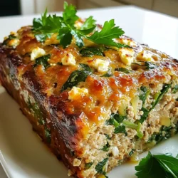 Die Zubereitung dieses köstlichen griechischen Spinats-Feta-Truthahn-Fleischlaibs dauert etwa 15 Minuten. Die Gesamtzeit beträgt 1 Stunde und 10 Minuten. Dieses Rezept ergibt 4 bis 6 Portionen, ideal für eine kleine Familie oder als Meal Prep. Hier sind die Hauptzutaten, die Sie für den Fleischlaib benötigen: - 450 g gemahlenes Truthahnfleisch - 1 Tasse frischen Spinat, grob gehackt - 120 g Feta-Käse, zerbröselt - 120 g Semmelbrösel - 30 g Parmesan, gerieben - 60 g Zwiebel, fein gehackt - 1 Knoblauchzehe, fein gehackt - 2 große Eier - 1 Teelöffel getrockneter Oregano - 1/2 Teelöffel Salz - 1/4 Teelöffel schwarzer Pfeffer - 1 Esslöffel Olivenöl - 1 Esslöffel Zitronensaft - Frische Petersilie, zum Garnieren (optional) Diese Zutaten kombinieren sich, um einen saftigen und geschmackvollen Fleischlaib zu schaffen. Der Spinat bringt frische, während der Feta einen salzigen Kick hinzufügt. Wenn Sie einige Zutaten ersetzen möchten, gibt es viele Optionen. Sie können zum Beispiel: - Rinder- oder Hähnchenfleisch anstelle von Truthahn verwenden. - Griechischen Joghurt anstelle von Feta probieren für eine cremigere Textur. - Glutenfreie Semmelbrösel verwenden, um das Rezept glutenfrei zu gestalten. - Frischen Spinat durch gefrorenen Spinat ersetzen. Achten Sie darauf, ihn gut abzutropfen. Diese Alternativen helfen Ihnen, das Rezept an Ihre Vorlieben oder diätetischen Anforderungen anzupassen. {{ingredient_image_2}} Heize deinen Ofen auf 175°C vor. Nimm eine Kastenform und lege sie mit Backpapier aus oder fette sie leicht ein. Dies hilft, den Fleischlaib nach dem Backen leicht herauszunehmen. Erhitze 1 Esslöffel Olivenöl in einer Pfanne bei mittlerer Hitze. Füge 60 g fein gehackte Zwiebel hinzu. Brate sie für 3-4 Minuten an, bis sie weich und durchscheinend ist. Gib dann 1 fein gehackte Knoblauchzehe dazu und brate sie für 1 weitere Minute. Nimm die Pfanne vom Herd und lass die Mischung abkühlen. In einer großen Schüssel kombiniere 450 g gemahlenes Truthahnfleisch, 1 Tasse grob gehackten frischen Spinat, 120 g zerbröselten Feta-Käse, 120 g Semmelbrösel und 30 g geriebenen Parmesan. Diese Mischung macht den Fleischlaib saftig und voller Geschmack. In einer separaten Schüssel schlage 2 große Eier auf. Füge 1 Teelöffel getrockneten Oregano, 1/2 Teelöffel Salz, 1/4 Teelöffel schwarzen Pfeffer, 1 Esslöffel Olivenöl und 1 Esslöffel Zitronensaft hinzu. Vermische alles gut. Gieße diese Eiermischung in die Schüssel mit der Truthahn- und Gemüsemischung. Mische alles vorsichtig, bis es gerade so vermengt ist. Übermische die Mischung nicht, um einen trockenen Fleischlaib zu vermeiden. Übertrage die Mischung in die vorbereitete Kastenform. Drücke die Mischung leicht an, damit sie gleichmäßig wird. Backe den Fleischlaib im Ofen für 50-60 Minuten. Die Innentemperatur sollte 74°C erreichen, und die Oberfläche sollte goldbraun sein. Lass den Fleischlaib nach dem Backen etwa 10 Minuten ruhen. Dies hilft, die Form zu bewahren. Schneide ihn dann in Scheiben und garniere ihn nach Belieben mit frischer Petersilie. Serviere ihn warm und genieße den köstlichen, griechischen Geschmack. Um den perfekten Fleischlaib zu machen, sind frische Zutaten wichtig. Verwende frischen Spinat statt gefrorenem Spinat. So bleibt der Geschmack besser. Mische das Fleisch mit den anderen Zutaten sorgfältig. Achte darauf, nicht zu lange zu mischen. Das verhindert, dass der Fleischlaib zäh wird. Verwende auch eine gute Kastenform. Das hilft, die Form während des Backens zu halten. Übermischen kann deinen Fleischlaib hart machen. Mische die Zutaten nur so lange, bis sie zusammenkommen. Wenn du die Eier hinzufügst, sei sanft. Die Mischung sollte locker bleiben. Verwende eine Gabel, um die Zutaten zu kombinieren. Das macht es einfacher, die Textur zu bewahren. Frischer Spinat hat mehr Geschmack als gefrorener Spinat. Er gibt dem Fleischlaib eine schöne grüne Farbe. Wenn du gefrorenen Spinat verwenden musst, tau ihn gut auf und drücke das Wasser heraus. So wird der Fleischlaib nicht matschig. Frischer Spinat schmeckt besser und gibt mehr Nährstoffe. Pro Tipps Feta-Käse richtig wählen: Verwenden Sie einen hochwertigen Feta-Käse für den besten Geschmack. Griechischer Feta hat oft eine cremigere Textur und einen intensiveren Geschmack. Spinat vorbereiten: Wenn Sie frischen Spinat verwenden, stellen Sie sicher, dass er gut gewaschen und trocken ist, damit der Fleischlaib nicht zu feucht wird. Variationen ausprobieren: Fügen Sie andere Kräuter wie Dill oder frischen Schnittlauch hinzu, um zusätzliche Aromen zu erhalten. Sie können auch gehackte Oliven für einen mediterranen Touch einarbeiten. Ruhen lassen: Lassen Sie den Fleischlaib nach dem Backen immer ruhen, damit sich die Säfte setzen können. Dies sorgt dafür, dass er beim Schneiden nicht auseinanderfällt. {{image_4}} Wenn du auf Fleisch verzichten möchtest, gibt es tolle Alternativen. Du kannst gemahlenen Tofu oder Kichererbsen verwenden. Diese Optionen sind gesund und lecker. Achte darauf, die Kichererbsen vorher zu pürieren. So wird die Textur besser. Tofu sollte gut abgetropft und zerdrückt sein. Der Feta-Käse bleibt eine hervorragende Zutat. Er bringt viel Geschmack. Du kannst mit Gewürzen spielen, um neue Aromen zu entdecken. Statt Oregano kannst du Thymian oder Basilikum verwenden. Diese Kräuter passen gut zu Spinat und Feta. Für einen scharfen Kick füge etwas rote Paprika oder Cayennepfeffer hinzu. Möchtest du es süßer? Dann probiere eine Prise Zimt. Damit gibst du deinem Fleischlaib eine besondere Note. Füllungen machen den Fleischlaib noch spannender. Du kannst gehackte Oliven oder getrocknete Tomaten hinzufügen. Diese Zutaten verleihen einen mediterranen Touch. Auch eine Schicht von zusätzlichem Feta oben drauf ist eine gute Idee. Für Toppings verwende frische Kräuter oder eine Zitronenscheibe. Das sieht schön aus und bringt frische Aromen. Experimentiere mit deinen Lieblingszutaten! Sie können die Reste des Fleischlaibs einfach aufbewahren. Lassen Sie ihn zuerst abkühlen. Wickeln Sie ihn dann fest in Frischhaltefolie oder legen Sie ihn in einen luftdichten Behälter. Im Kühlschrank bleibt er 3 bis 4 Tage frisch. Achten Sie darauf, dass er gut verpackt ist, um das Austrocknen zu vermeiden. Das Einfrieren ist eine tolle Option. Schneiden Sie den Fleischlaib in Portionen. Wickeln Sie jede Portion in Frischhaltefolie ein. Legen Sie die eingewickelten Portionen in einen Gefrierbeutel. So bleiben sie bis zu 3 Monate haltbar. Vergessen Sie nicht, das Datum auf den Beutel zu schreiben. Um den Fleischlaib aufzuwärmen, heizen Sie den Ofen auf 175°C vor. Legen Sie die Portionen in eine Auflaufform. Decken Sie die Form mit Alufolie ab, damit der Fleischlaib nicht austrocknet. Backen Sie ihn etwa 20 Minuten oder bis er heiß ist. Alternativ können Sie die Portionen auch in der Mikrowelle aufwärmen. Erwärmen Sie sie in kurzen Intervallen und überprüfen Sie die Temperatur. Zu diesem Fleischlaib passen viele Beilagen gut. Ich empfehle einen frischen Salat mit Tomaten und Gurken. Auch gebratene Zucchini oder griechische Oliven sind tolle Optionen. Servieren Sie das Ganze mit einem Stück knusprigem Brot. So wird das Essen noch leckerer. Ja, Sie können andere Käsesorten nutzen. Mozzarella oder Gouda sind gute Alternativen zum Feta-Käse. Diese Käse geben dem Gericht einen anderen Geschmack. Experimentieren Sie mit verschiedenen Sorten, um Ihre Lieblingskombination zu finden. Um die Temperatur zu überprüfen, nutzen Sie ein Fleischthermometer. Stecken Sie es in die Mitte des Fleischlaibs. Die Innentemperatur sollte 74°C (165°F) erreichen. So stellen Sie sicher, dass das Fleisch gut durchgegart ist. Ja, dieser Fleischlaib ist gesund. Er enthält mageres Truthahnfleisch und frisches Gemüse. Spinat liefert viele Vitamine und Feta-Käse hat weniger Fett als andere Käsesorten. Die Kombination macht es zu einer nahrhaften Mahlzeit. Im Kühlschrank hält sich der Fleischlaib etwa 3 bis 4 Tage. Bewahren Sie ihn in einem luftdichten Behälter auf. So bleibt er frisch und lecker. Wenn Sie ihn länger lagern wollen, können Sie ihn auch einfrieren. Der Blogbeitrag hat die besten Zutaten für einen leckeren Fleischlaib behandelt. Wir haben die Hauptzutaten, Alternativen und wichtige Schritte zur Zubereitung besprochen. Tipps und Tricks helfen, auch deinen Fleischlaib zu perfektionieren. Du kannst sogar vegetarische Optionen ausprobieren und die Lagerung von Resten beachten. Halte deine Fragen bereit, denn wir haben Antworten darauf. Ein gut gemachter Fleischlaib ist ein echter Genuss! Jetzt bist du bereit, ihn selbst zu machen.