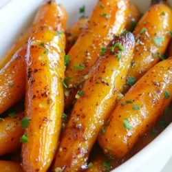 Für dieses Rezept brauchen Sie: - 450 g Babykarotten (oder normale Karotten, geschält und in Stifte geschnitten) - 3 Esslöffel Honig - 2 Esslöffel Olivenöl - 3 Knoblauchzehen, fein gehackt - 1 Teelöffel frische Thymianblätter (oder ½ Teelöffel getrockneter Thymian) - Salz und Pfeffer nach Geschmack Diese Zutaten sind einfach zu finden. Die Karotten bieten eine süße Basis. Honig bringt eine tolle Süße. Olivenöl sorgt für einen guten Geschmack und hilft beim Rösten. Zusätzlich zu den Hauptzutaten verwenden wir: - 1 Esslöffel Balsamico-Essig (optional, für einen Hauch von Säure) Balsamico-Essig gibt den Karotten eine schöne Tiefe. Er passt gut zu Honig und Knoblauch. Die Kombination macht das Gericht einzigartig und lecker. Um das Gericht zu verfeinern, können Sie frische Kräuter verwenden. Ich empfehle: - Frische Petersilie, gehackt (zum Garnieren) Die Petersilie bringt Farbe und Frische. Sie schmeckt gut und sieht schön aus. Optional können Sie auch andere Kräuter ausprobieren, um den Geschmack zu variieren. {{ingredient_image_2}} Heizen Sie Ihren Ofen auf 220°C vor. Dies sorgt für eine perfekte Röstung. In einer großen Schüssel mischen Sie die Marinade. Geben Sie 3 Esslöffel Honig, 2 Esslöffel Olivenöl, die fein gehackten 3 Knoblauchzehen, 1 Teelöffel frische Thymianblätter sowie Salz und Pfeffer nach Geschmack hinein. Rühren Sie alles gut um, bis eine gleichmäßige Mischung entsteht. Diese einfache Marinade gibt den Karotten einen tollen Geschmack. Nehmen Sie 450 g Babykarotten oder normale Karotten, die Sie vorher schälen und in Stifte schneiden. Geben Sie die Karotten in die Schüssel mit der Marinade. Wenden Sie die Karotten, bis sie gleichmäßig mit der Mischung bedeckt sind. Das sorgt für ein leckeres Aroma in jedem Bissen. Legen Sie die marinierten Karotten auf ein Backblech, das Sie mit Backpapier ausgelegt haben. Achten Sie darauf, dass sie in einer einzigen Schicht liegen. Schieben Sie das Backblech in den vorgeheizten Ofen. Rösten Sie die Karotten für 25 bis 30 Minuten. Nach der Hälfte der Zeit sollten Sie die Karotten einmal umdrehen. So werden sie gleichmäßig gar und bekommen eine schöne Karamellisierung. Die Karotten sind fertig, wenn sie zart sind. Nehmen Sie sie aus dem Ofen und lassen Sie sie kurz abkühlen. Garnieren Sie die Karotten mit gehackter Petersilie. Servieren Sie sie warm als köstliche Beilage! Um die Röstkarotten noch besser zu machen, schau dir die Marinade an. Füge einen Spritzer Zitronensaft hinzu. Das bringt Frische. Du kannst auch ein wenig geriebenen Ingwer für einen scharfen Kick hinzufügen. Ein weiterer Tipp ist, die Karotten vor dem Rösten zu blanchieren. Das macht sie noch zarter. Achte darauf, frische Kräuter wie Rosmarin oder Oregano zu verwenden. Diese geben einen besonderen Geschmack. Ein häufiger Fehler ist, die Karotten zu überfüllen. Achte darauf, dass sie gleichmäßig liegen. So garen sie besser. Ein anderer Fehler ist, die Karotten nicht genug zu würzen. Salz und Pfeffer sind wichtig. Vergiss nicht, die Karotten während des Röstens umzurühren. So werden sie gleichmäßig braun und knusprig. Wenn du die Röstzeit nicht beachtest, können sie anbrennen. Halte die Zeit im Auge! Die Röstkarotten sind eine tolle Beilage zu Fleisch oder Fisch. Sie passen gut zu Hähnchen oder Lachs. Du kannst sie auch in einen Salat geben. Mische sie mit frischem Spinat und Feta. Für eine einfache Vorspeise serviere sie mit einem Dip. Hummus oder Joghurt passen perfekt. Garniere die Karotten mit frischer Petersilie für mehr Farbe. So sieht der Teller noch besser aus! Pro Tipps Karotten gleichmäßig schneiden: Um sicherzustellen, dass alle Karotten gleichmäßig garen, achten Sie darauf, dass sie in ähnlicher Größe geschnitten sind. Honigvariationen: Experimentieren Sie mit verschiedenen Honigsorten, wie z.B. Blüten- oder Akazienhonig, um unterschiedliche Geschmacksnuancen zu erzielen. Röstdauer im Auge behalten: Die Röstdauer kann je nach Ofen variieren. Überprüfen Sie die Karotten gegen Ende der Garzeit, um sicherzustellen, dass sie nicht verbrennen. Petersilie frisch halten: Fügen Sie die gehackte Petersilie erst kurz vor dem Servieren hinzu, damit sie frisch und grün bleibt. {{image_4}} Sie können auch andere Gemüsesorten für dieses Rezept verwenden. Süßkartoffeln, Pastinaken oder rote Rüben passen gut. Diese Gemüsesorten bringen neue Aromen und Farben auf den Tisch. Schneiden Sie sie in ähnliche Stücke wie die Karotten. So garen sie gleichmäßig und sehen toll aus. Für eine vegane Version können Sie Agavendicksaft oder Ahornsirup nutzen. Diese Süßstoffe sind pflanzlich und bieten einen ähnlichen Geschmack. Sie haben auch den Vorteil, dass sie den gleichen süßen und herzhaften Geschmack bieten. Achten Sie dabei auf das Verhältnis, um die richtige Süße zu erreichen. Fühlen Sie sich frei, mit Kräutern und Gewürzen zu experimentieren. Rosmarin, Oregano oder sogar Chili-Flocken bringen neue Geschmäcker. Diese Zutaten können den Röstkarotten eine besondere Note geben. Seien Sie kreativ und finden Sie Ihre Lieblingskombination. Lagere die Reste in einem luftdichten Behälter. So bleiben die Karotten frisch. Du kannst sie auch in Alufolie wickeln. Stelle sicher, dass die Karotten abgekühlt sind, bevor du sie lagerst. Um die Karotten wieder warm zu machen, benutze den Ofen oder die Mikrowelle. Im Ofen erhitzt du sie bei 180°C für etwa 10 Minuten. In der Mikrowelle brauchst du nur 1-2 Minuten. Rühre die Karotten um, damit sie gleichmäßig warm werden. Im Kühlschrank halten die Karotten etwa 3-5 Tage. In einem luftdichten Behälter bleiben sie länger frisch. Im Gefrierfach kannst du sie bis zu 3 Monate aufbewahren. Achte darauf, sie gut einzufrieren, um Gefrierbrand zu vermeiden. Die Röstkarotten brauchen 25 bis 30 Minuten im Ofen. Heize deinen Ofen auf 220°C vor. Lege die Karotten auf ein Backblech. Rühre die Karotten nach 15 Minuten um. So garen sie gleichmäßig. Ja, du kannst die Karotten im Voraus zubereiten. Mische die Karotten mit der Marinade. Lass sie in der Schüssel und decke sie ab. Du kannst sie bis zu 24 Stunden im Kühlschrank lassen. Röste sie dann, wenn du bereit bist. Honig-Knoblauch-Röstkarotten passen gut zu vielen Gerichten. Probiere sie mit gebratenem Hähnchen oder Lachs. Sie ergänzen auch Reis oder Quinoa. Salate mit Nüssen und frischen Kräutern passen ebenfalls gut dazu. Honig-Knoblauch-Röstkarotten sind einfach und lecker. Wir haben die besten Zutaten, die Marinade und das Rösten besprochen. Ein paar Tipps helfen dir, Fehler zu vermeiden und den Geschmack zu verbessern. Außerdem kannst du verschiedene Varianten und Aufbewahrungstipps nutzen. Nutze diese Ideen beim nächsten Kochen. Du wirst sicher tolle Karotten zubereiten und Freude daran haben. Viel Spaß beim Ausprobieren!