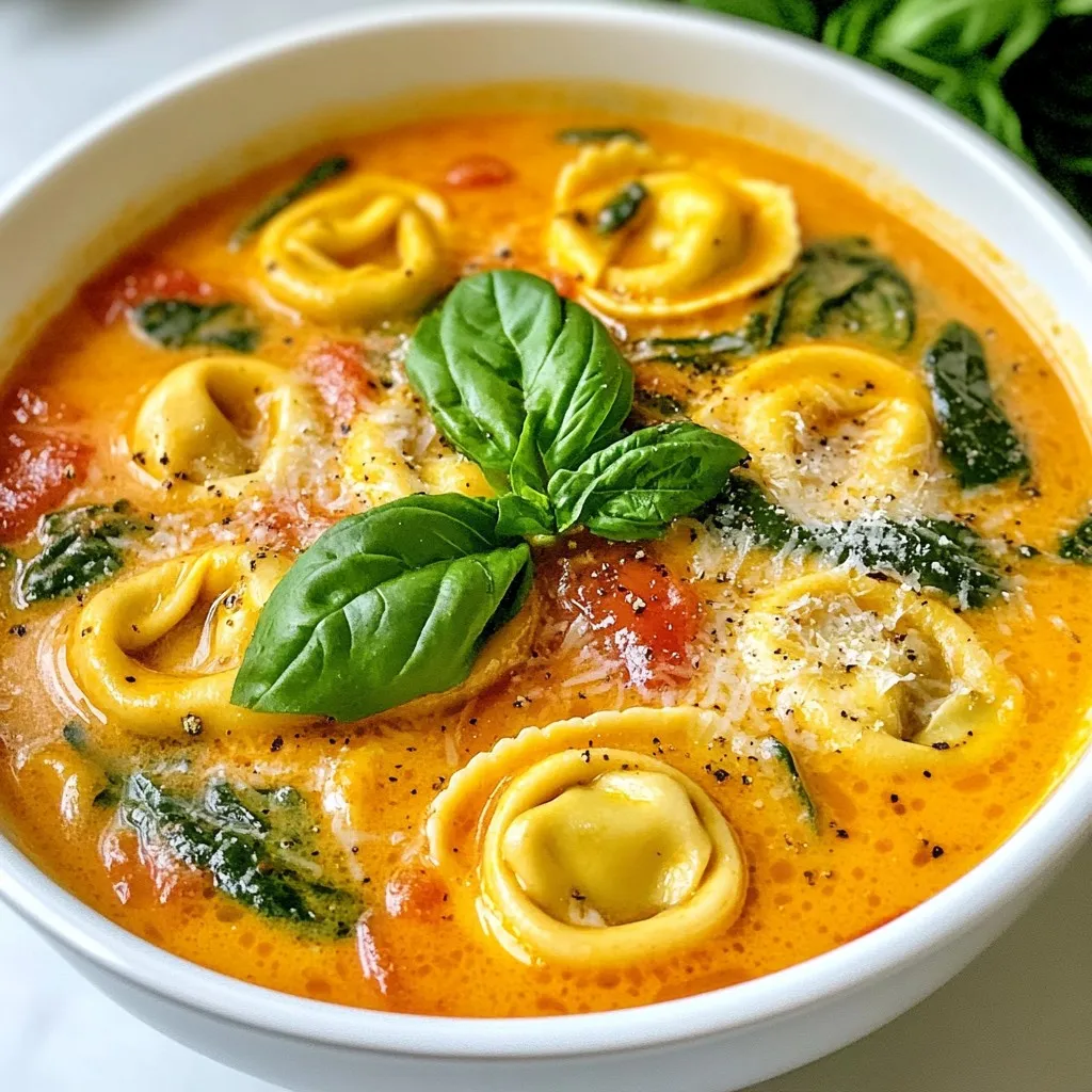 Creamy Tomato Spinach Tortellini Soup Leckere Mahlzeit