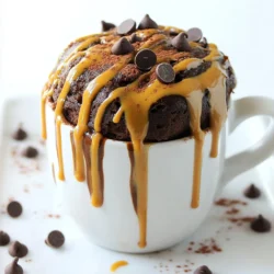 Die Zutaten für diesen schnellen und leckeren Tassenkuchen sind einfach zu finden. Hier ist, was du brauchst: - 4 Esslöffel Allzweckmehl - 4 Esslöffel Zucker - 2 Esslöffel ungesüßtes Kakaopulver - 1/8 Teelöffel Backpulver - 1/8 Teelöffel Salz - 3 Esslöffel Milch (oder eine pflanzliche Alternative) - 2 Esslöffel Erdnussbutter - 1 Esslöffel Pflanzenöl - 1/2 Teelöffel Vanilleextrakt Diese Zutaten machen den Tassenkuchen weich und schokoladig. Der Geschmack von Erdnussbutter bringt eine tolle Note. Um deinen Tassenkuchen noch besser zu machen, füge Schokoladenstückchen hinzu. Du kannst nach Belieben einige hinzufügen. Das wird den Kuchen noch schokoladiger und leckerer machen. Achte darauf, frische Zutaten zu verwenden. Das verbessert den Geschmack. Wähle besonders gutes Kakaopulver für mehr Schokoladengeschmack. Wenn du Pflanzenmilch verwendest, wähle eine Sorte, die dir gefällt. So machst du den Kuchen nach deinem Geschmack. Erdnussbutter sollte cremig sein. So lässt sie sich gut im Teig vermischen. {{ingredient_image_2}} Zuerst nimmst du eine mikrowellengeeignete Tasse. Gib das Allzweckmehl, den Zucker, das Kakaopulver, das Backpulver und das Salz in die Tasse. Rühre gut um, bis alle trockenen Zutaten gleichmäßig vermischt sind. Dies sorgt für einen gleichmäßigen Geschmack im gesamten Kuchen. Achte darauf, keine Klumpen zu lassen. Jetzt kommen die nassen Zutaten. Füge die Milch, die Erdnussbutter, das Pflanzenöl und den Vanilleextrakt in die Tasse hinzu. Benutze einen kleinen Schneebesen oder eine Gabel, um alles gut zu vermischen. Rühre, bis der Teig glatt ist. Es sollten keine Mehlklumpen mehr vorhanden sein. Wenn du magst, streue jetzt einige Schokoladenstückchen in den Teig. Rühre vorsichtig, damit sie gleichmäßig verteilt sind. Stelle die Tasse in die Mikrowelle. Gare den Kuchen bei hoher Leistung für etwa 1 Minute und 10 Sekunden. Die genaue Zeit kann je nach Mikrowelle variieren, also behalte ihn im Auge. Wenn der Kuchen aufgeht, achte darauf, dass er nicht überläuft. Nimm die Tasse vorsichtig aus der Mikrowelle, denn sie wird heiß sein. Lass den Kuchen eine Minute abkühlen. Dann kannst du ihn genießen! Wenn du möchtest, füge einen Klecks Erdnussbutter oder geschlagene Sahne hinzu. Ein häufiger Fehler ist, die Tasse zu voll zu machen. Der Teig kann überlaufen. Verwende eine große Tasse, um das Risiko zu verringern. Achte auch darauf, die trockenen Zutaten gut zu mischen. Klumpen können den Kuchen ungleichmäßig machen. Ein weiterer Fehler ist die Garzeit. Mikrowellen variieren stark. Wenn du den Kuchen zu lange garst, wird er trocken. Überprüfe ihn nach einer Minute und füge bei Bedarf kurze Intervalle hinzu. Die ideale Garzeit ist etwa 1 Minute und 10 Sekunden. Aber teste deinen Kuchen nach einer Minute. Er sollte fest, aber leicht feucht sein. Lass ihn eine Minute abkühlen, bevor du ihn isst. So setzt sich der Geschmack besser. Wenn dein Kuchen nicht ganz durch ist, gare ihn in 10 Sekunden Schritten weiter. So behält er die perfekte Textur. Serviere den Tassenkuchen direkt in der Tasse oder auf einem kleinen Teller. Eine Garnitur macht den Kuchen noch besser. Ein Klecks Erdnussbutter oder etwas Schlagsahne schmeckt toll dazu. Auch Schokoladenstückchen oben drauf sind eine gute Idee. Für einen extra Crunch kannst du zerstoßene Erdnüsse verwenden. Sie geben dem Kuchen eine schöne Note. Experimentiere mit verschiedenen Toppings, um deinen perfekten Genuss zu finden! Pro Tipps Die richtige Tasse wählen: Verwende eine große, mikrowellengeeignete Tasse, um sicherzustellen, dass der Kuchen genügend Platz hat, um aufzugehen, ohne überzulaufen. Variationen ausprobieren: Experimentiere mit verschiedenen Nüssen oder Trockenfrüchten, um deinem Tassenkuchen eine persönliche Note zu verleihen. Gleichmäßiges Garen: Überwache den Kuchen während des Garens, da Mikrowellen unterschiedlich stark sind. Mache eine kleine Pause, um das Überlaufen zu vermeiden. Perfekte Textur: Wenn du einen besonders weichen Kuchen möchtest, reduziere die Garzeit um 10-15 Sekunden und überprüfe regelmäßig, bis die gewünschte Konsistenz erreicht ist. {{image_4}} Wenn du Gluten meiden möchtest, gibt es einfache Alternativen. Nutze glutenfreies Mehl statt Allzweckmehl. Du kannst auch Mandelmehl oder Kokosmehl verwenden. Diese Mehle geben dem Kuchen eine eigene Note. Achte darauf, etwas weniger Flüssigkeit hinzuzufügen, da diese Mehle mehr Feuchtigkeit aufnehmen. Für eine vegane Version ist es leicht, einige Zutaten zu ersetzen. Ersetze die Milch durch eine pflanzliche Alternative wie Mandel- oder Hafermilch. Statt der Erdnussbutter kannst du auch Mandel- oder Cashewbutter wählen. Achte darauf, dass du vegane Schokoladenstückchen verwendest, wenn du sie hinzufügst. So bleibt der Kuchen ganz pflanzlich und lecker. Toppings machen den Tassenkuchen besonders. Du kannst ihn mit Erdnussbutter oder geschlagener Kokoscreme garnieren. Füge frische Früchte wie Bananen oder Beeren hinzu. Sie bringen Frische und Farbe. Auch Nüsse oder Karamellsauce sind tolle Ergänzungen. Experimentiere mit verschiedenen Kombinationen, um deinen perfekten Tassenkuchen zu kreieren. Um deinen Schokoladen-Erdnussbutter-Tassenkuchen frisch zu halten, lass ihn zuerst abkühlen. Danach kannst du ihn in einem luftdichten Behälter aufbewahren. Dies hilft, die Feuchtigkeit zu bewahren. Alternativ kannst du ihn auch mit Frischhaltefolie abdecken. Achte darauf, dass die Tasse nicht in direktem Sonnenlicht steht. So bleibt der Kuchen für bis zu zwei Tage lecker. Wenn du deinen Tassenkuchen wieder aufwärmen möchtest, gibt es einige einfache Schritte. Stelle die Tasse in die Mikrowelle. Erwärme sie für 10 bis 15 Sekunden. Überprüfe, ob er warm genug ist. Sei vorsichtig, die Tasse kann heiß werden. Du kannst auch einen kleinen Klecks Erdnussbutter oder etwas Sahne hinzufügen, um ihn noch besser zu machen. Die Haltbarkeit deines Tassenkuchens hängt von den Zutaten ab. Milch und Erdnussbutter können die Frische beeinflussen. Wenn du pflanzliche Milch benutzt, bleibt der Kuchen länger gut. Lagere ihn im Kühlschrank, wenn du ihn länger aufbewahren möchtest. So bleibt er für bis zu einer Woche frisch. Achte darauf, keine zusätzlichen Zutaten hinzuzufügen, die schnell verderben könnten, wie frische Früchte. Die gesamte Zubereitungszeit beträgt nur etwa 7 Minuten. Das sind 5 Minuten zum Mischen der Zutaten und 2 Minuten zum Kochen in der Mikrowelle. In weniger als 10 Minuten kannst du den leckeren Tassenkuchen genießen. Ja, du kannst Erdnussbutter durch Mandelbutter oder Cashewbutter ersetzen. Jede Nussbutter hat ihren eigenen Geschmack. Das kann das Aroma deines Tassenkuchens leicht verändern. Experimentiere mit verschiedenen Nussbuttern, um deinen Favoriten zu finden. Um ein Überlaufen zu vermeiden, achte auf die Menge der Zutaten. Fülle die Tasse nicht mehr als bis zur Hälfte. Ein weiterer Tipp ist, die Mikrowelle im Auge zu behalten. Wenn der Kuchen anfängt zu steigen, stoppe die Mikrowelle für ein paar Sekunden. So bleibt alles schön in der Tasse. In diesem Blogbeitrag haben wir die wichtigsten Zutaten für den Schokoladen-Erdnussbutter-Tassenkuchen betrachtet. Ich gab Ihnen Tipps zur Zubereitung und häufige Fehler. Sie lernten Variationen und bessere Aufbewahrung. Denken Sie daran, die besten Zutaten auszuwählen und Geduld bei der Garzeit zu zeigen. Genießen Sie kreatives Topping und variieren Sie die Rezepte nach Lust. Mit diesen Tipps wird Ihr Tassenkuchen immer ein Hit.