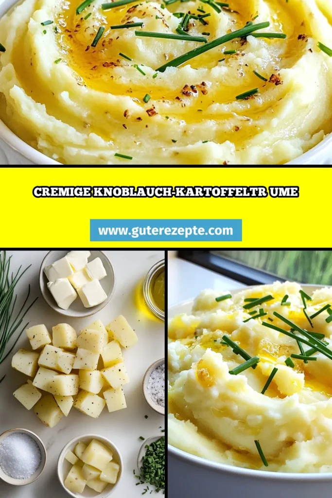 Entdecken Sie unser Rezept für cremige Knoblauch-Stampfkartoffeln! Diese einfachen Beilagenrezepte sind perfekt für jeden Anlass. Verwenden Sie Yukon Gold Kartoffeln für das beste Ergebnis und genießen Sie den köstlichen Geschmack von gerösteten Knoblauch-Kartoffeln. Ideal als Kartoffelbrei mit Knoblauch serviert! Speichern Sie jetzt das Rezept, um es später auszuprobieren! #Stampfkartoffeln #Knoblauch #YukonGold #Beilagenrezepte