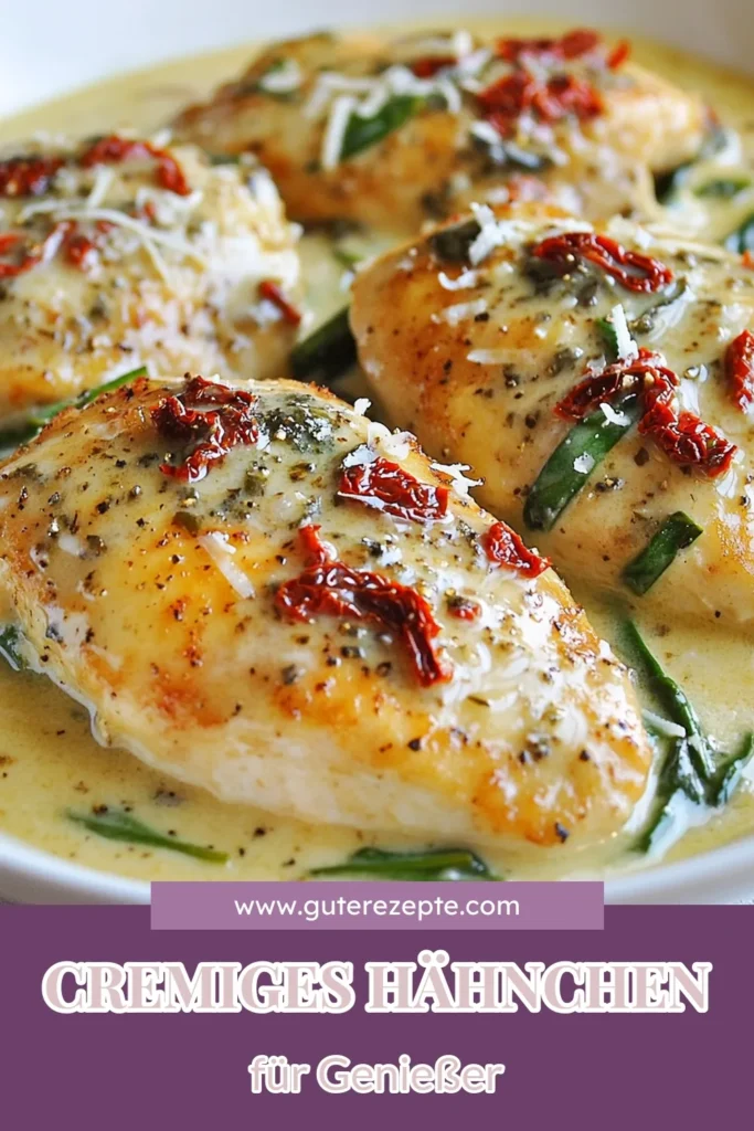 Entdecken Sie dieses cremige Hähnchen Rezept mit getrockneten Tomaten, das perfekt für einfache Hähnchengerichte ist! In nur 30 Minuten zaubern Sie ein leckeres Rezept mit Schlagsahne, das Ihre Familie begeistern wird. Ideal für stressige Tage und perfekt zum Speichern! Bereiten Sie schnell zubereitete Hähnchenrezepte zu und genießen Sie den Geschmack. Jetzt ausprobieren und teilen! #cremigesHähnchenRezept #HähnchenMitGetrocknetenTomaten #einfacheHähnchengerichte #schnellzubereiteteHähnchenrezepte