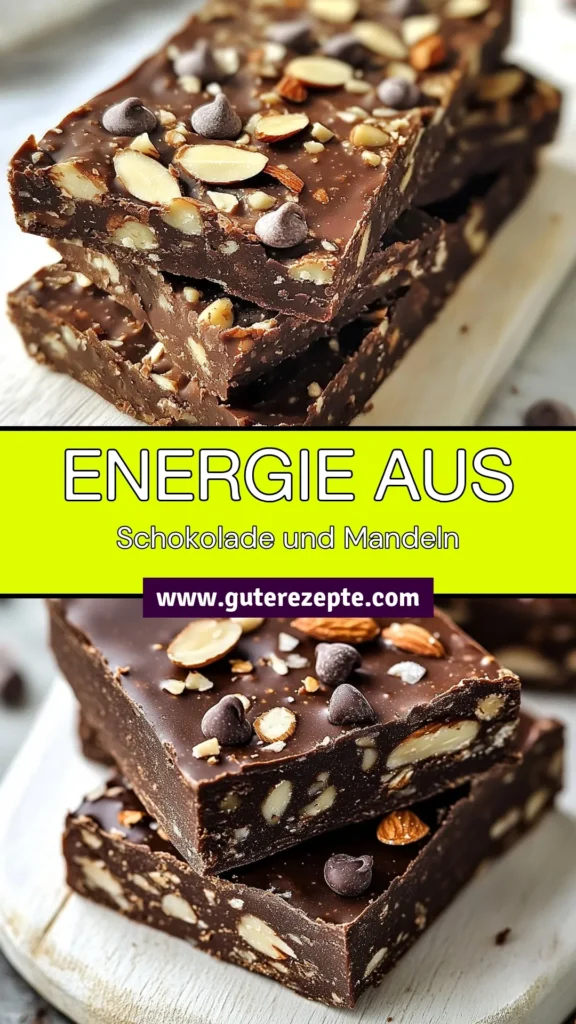 Entdecke die köstlichen Schokoladen-Amandel-Riegel, eine perfekte Wahl aus gesunden Snackrezepte! Diese Energie-Riegel selbstgemacht sind ideal für einen schnellen Energiekick. Mit Haferflocken, Mandelbutter und schokoladigen Überraschungen sind sie nicht nur lecker, sondern auch nahrhaft. Mach deine eigenen Riegel und genieße gesunde Snacks jederzeit. Probiere das Rezept jetzt aus! #SchokoladenAmandelRiegel #Energieriegel #HaferflockenRiegel #MandelbutterRezepte