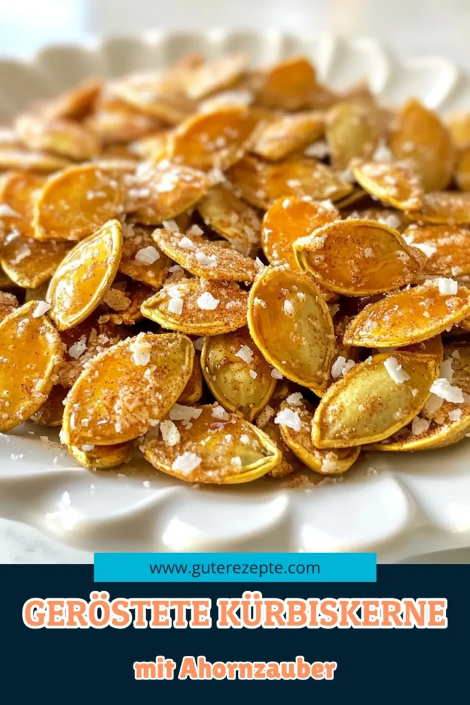 Entdecken Sie das köstliche Rezept für Ahorn-Zimt Kürbiskerne! Diese gerösteten Kürbiskerne sind nicht nur einfach zuzubereiten, sondern auch gesunde Snacks, die Sie lieben werden. Perfekt als Snack oder als Topping für Ihre Lieblingsgerichte. Lernen Sie, Kürbiskerne selber zu machen mit diesem einfachen Snack Rezept. Probieren Sie es aus und bringen Sie mehr Geschmack in Ihren Snack-Alltag! #Kürbiskerne #GesundeSnacks #Snacks #EinfachesRezept