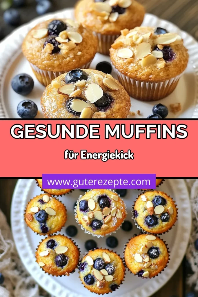Entdecke das perfekte gesunde Muffins Rezept mit unseren köstlichen Blaubeer Muffins. Diese Mandelmehl Muffins sind glutenfrei und voller Energie – ideal für energiegeladene Snacks! Mit frischen Blaubeeren und einer perfekten Kombination aus Zutaten sind sie unwiderstehlich. Probiere es aus und genieße gesunde Leckereien, die einfach zuzubereiten sind. Teile deine Kreation! #BlaubeerMuffins #MandelmehlMuffins #GesundeSnacks #Glutenfrei