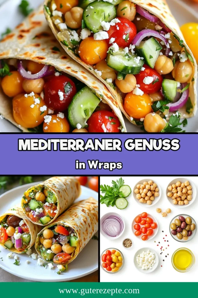 Entdecke dieses köstliche Rezept für mediterrane Kichererbsen-Wraps! Perfect für eine gesunde Mahlzeit, bereite diese veganen Wraps mit frischem Gemüse und einem leckeren Tahini Dressing selbst zu. Diese Kichererbsen Salat Wraps sind nicht nur nahrhaft, sondern auch einfach zuzubereiten. Ideal für unterwegs oder als leichtes Abendessen! Probiere es aus und teile deine Kreation! #KichererbsenWraps #VeganeWrapsRezept #GesundeWraps #Essenliebe