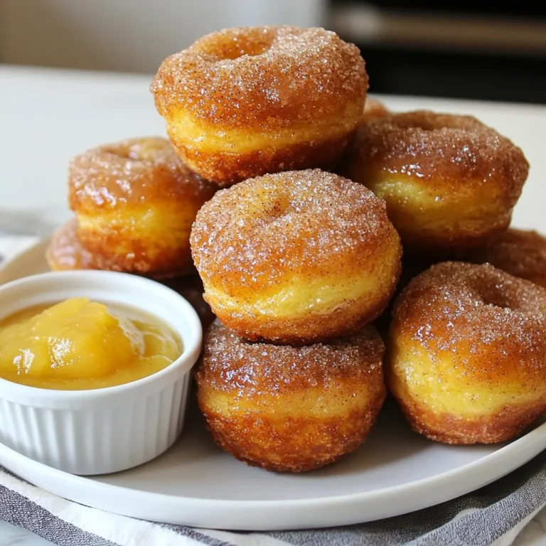 Für die Zimtzucker Donut Muffins brauchst du einige wichtige Zutaten: - 1 ½ Tassen Allzweckmehl - 1 Teelöffel Backpulver - ½ Teelöffel Natron - ½ Teelöffel Salz - 1 Esslöffel gemahlener Zimt (plus extra für das Topping) - ½ Tasse Haushaltszucker - 1 großes Ei - ½ Tasse Milch - ⅓ Tasse ungesalzene Butter, geschmolzen - 1 Teelöffel Vanilleextrakt - ½ Tasse brauner Zucker (für das Topping) Jede Zutat hat eine wichtige Rolle: - Allzweckmehl: Gibt den Muffins Struktur. Es sorgt dafür, dass sie nicht zerfallen. - Backpulver und Natron: Diese helfen den Muffins, aufzugehen und fluffig zu werden. - Zimt: Verleiht den Muffins einen warmen, süßen Geschmack. Es ist der Star des Rezepts. - Zucker: Haushaltszucker süßt den Teig. Brauner Zucker im Topping bringt Karamellgeschmack. - Ei: Bindet die Zutaten und macht die Muffins locker. - Milch: Gibt Feuchtigkeit. Sie sorgt dafür, dass die Muffins schön saftig sind. - Butter: Macht die Muffins reichhaltig und gibt Geschmack. - Vanilleextrakt: Fügt einen feinen, süßen Duft hinzu. Wenn du keine bestimmte Zutat hast, gibt es Alternativen: - Mehl: Verwende Vollkornmehl für einen nussigen Geschmack. - Zucker: Honig oder Ahornsirup können anstelle von Zucker verwendet werden. Achte darauf, die Flüssigkeitsmenge anzupassen. - Milch: Pflanzliche Milch wie Mandel- oder Hafermilch funktioniert gut. - Butter: Kokosöl oder Margarine können Butter ersetzen. Das sind einige tolle Möglichkeiten, die Zimtzucker Donut Muffins zu deinem eigenen zu machen! {{ingredient_image_2}} Zuerst heizen Sie den Ofen auf 175 °C vor. Das ist die ideale Temperatur für Muffins. Legen Sie ein Muffinblech mit Papierförmchen aus oder sprühen Sie es mit Antihaftspray ein. So lösen sich die Muffins später leicht. In einer großen Schüssel vermischen Sie das Mehl, Backpulver, Natron, Salz und Zimt. Mischen Sie alles gut. In einer anderen Schüssel schlagen Sie das Ei auf. Fügen Sie Haushaltszucker, Milch, geschmolzene Butter und Vanilleextrakt hinzu. Rühren Sie die Mischung, bis sie glatt ist. Gießen Sie die feuchten Zutaten in die trockenen. Rühren Sie vorsichtig. Übermixen Sie nicht; ein paar Klümpchen sind okay. Füllen Sie den Teig in die Muffinförmchen. Füllen Sie sie zu zwei Dritteln. So gibt es genug Platz zum Aufgehen. Backen Sie die Muffins 15-18 Minuten. Sie sind fertig, wenn sie goldbraun sind. Stechen Sie mit einem Zahnstocher in die Mitte. Wenn er sauber herauskommt, sind die Muffins fertig. Während die Muffins backen, bereiten Sie das Topping vor. Mischen Sie braunen Zucker und Zimt in einer flachen Schüssel. Nach dem Backen lassen Sie die Muffins 5 Minuten abkühlen. Dann rollen Sie jeden Muffin in der Zimt-Zucker-Mischung. So wird jeder Bissen lecker und süß. Um die besten Zimt Zucker Donut Muffins zu backen, folge diesen Tipps: - Die Zutaten abmessen: Achte darauf, dass du alle Zutaten genau abwiegst. Das macht einen großen Unterschied. - Die Butter schmelzen: Verwende geschmolzene Butter. Sie sorgt für einen feuchten Muffin. - Nicht übermixen: Rühre den Teig nur, bis alles vermischt ist. Klümpchen sind in Ordnung. - Die Backzeit im Auge behalten: Überprüfe die Muffins nach 15 Minuten. Jeder Ofen ist anders. Hier sind einige häufige Fehler und wie du sie vermeiden kannst: - Muffins sind trocken: Das kann passieren, wenn du zu lange backst. Achte auf die goldbraune Farbe. - Muffins gehen nicht auf: Stelle sicher, dass dein Backpulver frisch ist. Altes Backpulver kann die Muffins flach machen. - Zimt-Zucker-Topping bleibt nicht haften: Rolle die Muffins sofort nach dem Backen. Sie sind dann noch warm und nehmen den Zucker besser auf. Du kannst das Rezept leicht anpassen: - Schokoladenstückchen: Füge ½ Tasse Schokoladenstückchen zum Teig hinzu. Das gibt einen süßen Twist. - Früchte: Probiere mit Äpfeln oder Blaubeeren. Sie bringen Frische und Feuchtigkeit. - Nüsse: Hacke einige Walnüsse oder Mandeln und mische sie unter den Teig. Das gibt einen knusprigen Biss. Mit diesen Tipps und Tricks wird dein Backerlebnis sicher ein voller Erfolg! Pro Tipps Die richtigen Zutaten: Verwenden Sie frischen Zimt und hochwertige Zutaten, um den besten Geschmack zu erzielen. Vermeidung von Übermischung: Rühren Sie den Teig nur so lange, bis alles gerade vermischt ist. Klümpchen sind in Ordnung! Backzeit im Auge behalten: Überprüfen Sie die Muffins ein paar Minuten vor Ende der Backzeit, um ein Überbacken zu vermeiden. Warm servieren: Diese Muffins schmecken am besten warm, frisch aus dem Ofen und mit dem Zimt-Zucker überzogen. {{image_4}} Für besondere Anlässe präsentiere ich die Zimt Zucker Donut Muffins auf einem schönen Teller. Stapeln Sie die Muffins übereinander, um einen tollen Blickfang zu schaffen. Streuen Sie etwas extra Zimt-Zucker oben drauf. Das sieht nicht nur gut aus, sondern macht auch Appetit. Ein kleiner Spritzer Schokolade oder ein paar frische Beeren können die Optik noch verbessern. Diese Muffins passen perfekt zu vielen Getränken. Ich empfehle, sie mit einer Tasse frisch gebrühtem Kaffee zu servieren. Alternativ eignet sich auch ein Glas Milch oder ein fruchtiger Smoothie. Für ein besonderes Frühstück können Sie die Muffins auch mit Joghurt und frischen Früchten kombinieren. Ein Löffel Apfelmus neben den Muffins bringt einen tollen Geschmack. Um die Frische der Muffins zu bewahren, lege ich sie in einen luftdichten Behälter. So bleiben sie weich und lecker. Bei Raumtemperatur halten sie sich etwa drei Tage. Wenn Sie sie länger aufbewahren möchten, frieren Sie die Muffins ein. So bleiben sie bis zu drei Monate frisch. Zum Auftauen einfach ein paar Stunden bei Raumtemperatur stehen lassen. Um Zimt Zucker Donut Muffins frisch zu halten, bewahre sie in einem luftdichten Behälter auf. Dies verhindert, dass sie trocken werden. Du kannst sie auch in eine Plastiktüte legen. Stelle sicher, dass die Muffins vollständig abgekühlt sind, bevor du sie lagerst. So bleibt ihre Textur weich und lecker. Wenn du Muffins länger aufbewahren möchtest, friere sie ein. Wickele jeden Muffin in Frischhaltefolie und lege sie in einen Gefrierbeutel. So bleiben sie bis zu drei Monate frisch. Zum Auftauen nimm die Muffins einfach aus dem Gefrierfach. Lass sie bei Raumtemperatur stehen. Du kannst sie auch kurz in der Mikrowelle erwärmen, um sie wieder warm und köstlich zu machen. Im Kühlschrank halten sich die Muffins etwa eine Woche. Sie bleiben frisch, wenn du sie in einem luftdichten Behälter aufbewahrst. Bei Raumtemperatur sind sie zwei bis drei Tage haltbar. Achte darauf, dass sie nicht der Luft ausgesetzt sind, um ihre Frische zu bewahren. Die Muffins bleiben frisch für etwa drei bis fünf Tage. Lagern Sie sie in einem luftdichten Behälter. So behalten sie ihre Feuchtigkeit und ihren Geschmack. Wenn die Muffins länger halten sollen, frieren Sie sie einfach ein. Ja, Sie können die Muffins glutenfrei machen. Verwenden Sie einfach glutenfreies Mehl. Achten Sie darauf, dass das Mehl für Backwaren geeignet ist. Die Textur kann leicht anders sein, aber der Geschmack bleibt großartig. Sie können das Rezept ganz einfach anpassen. Hier sind einige Ideen: - Ersetzen Sie den Vanilleextrakt durch Mandel- oder Zitronenextrakt für einen neuen Geschmack. - Fügen Sie Schokoladenstückchen oder Nüsse hinzu, um mehr Textur zu bieten. - Experimentieren Sie mit verschiedenen Zuckersorten, wie Kokosblütenzucker. - Nutzen Sie Pflanzenmilch für eine vegane Option. Diese Anleitung zeigt dir, wie du Zimtzucker Donut Muffins machst. Wir haben die Hauptzutaten, ihre Bedeutung und Alternativen besprochen. Die Schritt-für-Schritt-Anleitung führt dich durch die Zubereitung und das Backen. Ich teile Tipps, um häufige Fehler zu vermeiden und Variationen zu erstellen. Außerdem erfährst du, wie du die Muffins anrichtest, lagerst und frisch hältst. Mit diesem Wissen wirst du tolle Muffins backen, die jeder mag. Viel Spaß beim Ausprobieren!