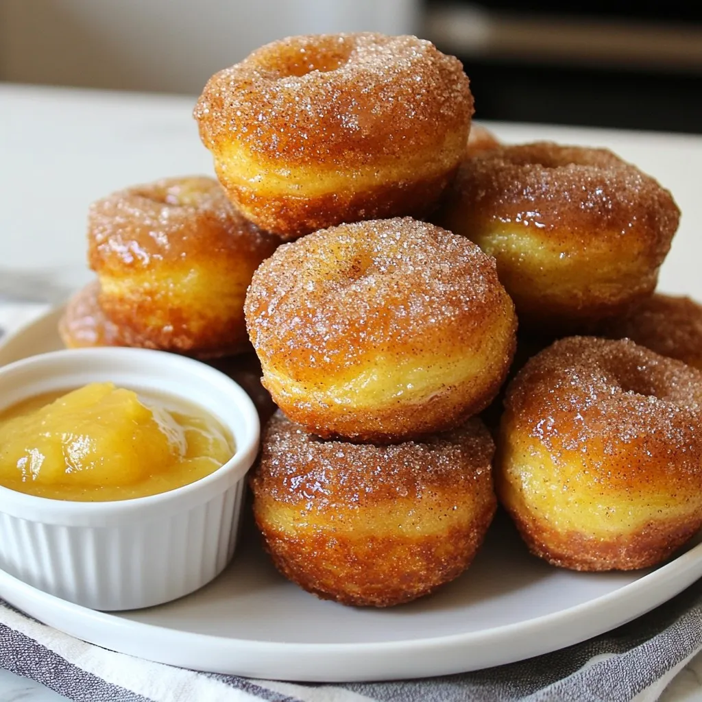 Für die Zimtzucker Donut Muffins brauchst du einige wichtige Zutaten: - 1 ½ Tassen Allzweckmehl - 1 Teelöffel Backpulver - ½ Teelöffel Natron - ½ Teelöffel Salz - 1 Esslöffel gemahlener Zimt (plus extra für das Topping) - ½ Tasse Haushaltszucker - 1 großes Ei - ½ Tasse Milch - ⅓ Tasse ungesalzene Butter, geschmolzen - 1 Teelöffel Vanilleextrakt - ½ Tasse brauner Zucker (für das Topping) Jede Zutat hat eine wichtige Rolle: - Allzweckmehl: Gibt den Muffins Struktur. Es sorgt dafür, dass sie nicht zerfallen. - Backpulver und Natron: Diese helfen den Muffins, aufzugehen und fluffig zu werden. - Zimt: Verleiht den Muffins einen warmen, süßen Geschmack. Es ist der Star des Rezepts. - Zucker: Haushaltszucker süßt den Teig. Brauner Zucker im Topping bringt Karamellgeschmack. - Ei: Bindet die Zutaten und macht die Muffins locker. - Milch: Gibt Feuchtigkeit. Sie sorgt dafür, dass die Muffins schön saftig sind. - Butter: Macht die Muffins reichhaltig und gibt Geschmack. - Vanilleextrakt: Fügt einen feinen, süßen Duft hinzu. Wenn du keine bestimmte Zutat hast, gibt es Alternativen: - Mehl: Verwende Vollkornmehl für einen nussigen Geschmack. - Zucker: Honig oder Ahornsirup können anstelle von Zucker verwendet werden. Achte darauf, die Flüssigkeitsmenge anzupassen. - Milch: Pflanzliche Milch wie Mandel- oder Hafermilch funktioniert gut. - Butter: Kokosöl oder Margarine können Butter ersetzen. Das sind einige tolle Möglichkeiten, die Zimtzucker Donut Muffins zu deinem eigenen zu machen! {{ingredient_image_2}} Zuerst heizen Sie den Ofen auf 175 °C vor. Das ist die ideale Temperatur für Muffins. Legen Sie ein Muffinblech mit Papierförmchen aus oder sprühen Sie es mit Antihaftspray ein. So lösen sich die Muffins später leicht. In einer großen Schüssel vermischen Sie das Mehl, Backpulver, Natron, Salz und Zimt. Mischen Sie alles gut. In einer anderen Schüssel schlagen Sie das Ei auf. Fügen Sie Haushaltszucker, Milch, geschmolzene Butter und Vanilleextrakt hinzu. Rühren Sie die Mischung, bis sie glatt ist. Gießen Sie die feuchten Zutaten in die trockenen. Rühren Sie vorsichtig. Übermixen Sie nicht; ein paar Klümpchen sind okay. Füllen Sie den Teig in die Muffinförmchen. Füllen Sie sie zu zwei Dritteln. So gibt es genug Platz zum Aufgehen. Backen Sie die Muffins 15-18 Minuten. Sie sind fertig, wenn sie goldbraun sind. Stechen Sie mit einem Zahnstocher in die Mitte. Wenn er sauber herauskommt, sind die Muffins fertig. Während die Muffins backen, bereiten Sie das Topping vor. Mischen Sie braunen Zucker und Zimt in einer flachen Schüssel. Nach dem Backen lassen Sie die Muffins 5 Minuten abkühlen. Dann rollen Sie jeden Muffin in der Zimt-Zucker-Mischung. So wird jeder Bissen lecker und süß. Um die besten Zimt Zucker Donut Muffins zu backen, folge diesen Tipps: - Die Zutaten abmessen: Achte darauf, dass du alle Zutaten genau abwiegst. Das macht einen großen Unterschied. - Die Butter schmelzen: Verwende geschmolzene Butter. Sie sorgt für einen feuchten Muffin. - Nicht übermixen: Rühre den Teig nur, bis alles vermischt ist. Klümpchen sind in Ordnung. - Die Backzeit im Auge behalten: Überprüfe die Muffins nach 15 Minuten. Jeder Ofen ist anders. Hier sind einige häufige Fehler und wie du sie vermeiden kannst: - Muffins sind trocken: Das kann passieren, wenn du zu lange backst. Achte auf die goldbraune Farbe. - Muffins gehen nicht auf: Stelle sicher, dass dein Backpulver frisch ist. Altes Backpulver kann die Muffins flach machen. - Zimt-Zucker-Topping bleibt nicht haften: Rolle die Muffins sofort nach dem Backen. Sie sind dann noch warm und nehmen den Zucker besser auf. Du kannst das Rezept leicht anpassen: - Schokoladenstückchen: Füge ½ Tasse Schokoladenstückchen zum Teig hinzu. Das gibt einen süßen Twist. - Früchte: Probiere mit Äpfeln oder Blaubeeren. Sie bringen Frische und Feuchtigkeit. - Nüsse: Hacke einige Walnüsse oder Mandeln und mische sie unter den Teig. Das gibt einen knusprigen Biss. Mit diesen Tipps und Tricks wird dein Backerlebnis sicher ein voller Erfolg! Pro Tipps Die richtigen Zutaten: Verwenden Sie frischen Zimt und hochwertige Zutaten, um den besten Geschmack zu erzielen. Vermeidung von Übermischung: Rühren Sie den Teig nur so lange, bis alles gerade vermischt ist. Klümpchen sind in Ordnung! Backzeit im Auge behalten: Überprüfen Sie die Muffins ein paar Minuten vor Ende der Backzeit, um ein Überbacken zu vermeiden. Warm servieren: Diese Muffins schmecken am besten warm, frisch aus dem Ofen und mit dem Zimt-Zucker überzogen. {{image_4}} Für besondere Anlässe präsentiere ich die Zimt Zucker Donut Muffins auf einem schönen Teller. Stapeln Sie die Muffins übereinander, um einen tollen Blickfang zu schaffen. Streuen Sie etwas extra Zimt-Zucker oben drauf. Das sieht nicht nur gut aus, sondern macht auch Appetit. Ein kleiner Spritzer Schokolade oder ein paar frische Beeren können die Optik noch verbessern. Diese Muffins passen perfekt zu vielen Getränken. Ich empfehle, sie mit einer Tasse frisch gebrühtem Kaffee zu servieren. Alternativ eignet sich auch ein Glas Milch oder ein fruchtiger Smoothie. Für ein besonderes Frühstück können Sie die Muffins auch mit Joghurt und frischen Früchten kombinieren. Ein Löffel Apfelmus neben den Muffins bringt einen tollen Geschmack. Um die Frische der Muffins zu bewahren, lege ich sie in einen luftdichten Behälter. So bleiben sie weich und lecker. Bei Raumtemperatur halten sie sich etwa drei Tage. Wenn Sie sie länger aufbewahren möchten, frieren Sie die Muffins ein. So bleiben sie bis zu drei Monate frisch. Zum Auftauen einfach ein paar Stunden bei Raumtemperatur stehen lassen. Um Zimt Zucker Donut Muffins frisch zu halten, bewahre sie in einem luftdichten Behälter auf. Dies verhindert, dass sie trocken werden. Du kannst sie auch in eine Plastiktüte legen. Stelle sicher, dass die Muffins vollständig abgekühlt sind, bevor du sie lagerst. So bleibt ihre Textur weich und lecker. Wenn du Muffins länger aufbewahren möchtest, friere sie ein. Wickele jeden Muffin in Frischhaltefolie und lege sie in einen Gefrierbeutel. So bleiben sie bis zu drei Monate frisch. Zum Auftauen nimm die Muffins einfach aus dem Gefrierfach. Lass sie bei Raumtemperatur stehen. Du kannst sie auch kurz in der Mikrowelle erwärmen, um sie wieder warm und köstlich zu machen. Im Kühlschrank halten sich die Muffins etwa eine Woche. Sie bleiben frisch, wenn du sie in einem luftdichten Behälter aufbewahrst. Bei Raumtemperatur sind sie zwei bis drei Tage haltbar. Achte darauf, dass sie nicht der Luft ausgesetzt sind, um ihre Frische zu bewahren. Die Muffins bleiben frisch für etwa drei bis fünf Tage. Lagern Sie sie in einem luftdichten Behälter. So behalten sie ihre Feuchtigkeit und ihren Geschmack. Wenn die Muffins länger halten sollen, frieren Sie sie einfach ein. Ja, Sie können die Muffins glutenfrei machen. Verwenden Sie einfach glutenfreies Mehl. Achten Sie darauf, dass das Mehl für Backwaren geeignet ist. Die Textur kann leicht anders sein, aber der Geschmack bleibt großartig. Sie können das Rezept ganz einfach anpassen. Hier sind einige Ideen: - Ersetzen Sie den Vanilleextrakt durch Mandel- oder Zitronenextrakt für einen neuen Geschmack. - Fügen Sie Schokoladenstückchen oder Nüsse hinzu, um mehr Textur zu bieten. - Experimentieren Sie mit verschiedenen Zuckersorten, wie Kokosblütenzucker. - Nutzen Sie Pflanzenmilch für eine vegane Option. Diese Anleitung zeigt dir, wie du Zimtzucker Donut Muffins machst. Wir haben die Hauptzutaten, ihre Bedeutung und Alternativen besprochen. Die Schritt-für-Schritt-Anleitung führt dich durch die Zubereitung und das Backen. Ich teile Tipps, um häufige Fehler zu vermeiden und Variationen zu erstellen. Außerdem erfährst du, wie du die Muffins anrichtest, lagerst und frisch hältst. Mit diesem Wissen wirst du tolle Muffins backen, die jeder mag. Viel Spaß beim Ausprobieren!