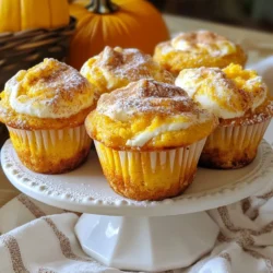 Um die perfekten Kürbis-Frischkäse-Muffins zu machen, brauchst du folgende Hauptzutaten: - 1 Tasse reines Kürbispüree - 1/2 Tasse Frischkäse, weich - 1/2 Tasse Kristallzucker - 1/2 Tasse brauner Zucker, fest verpackt - 2 große Eier - 1/2 Tasse Pflanzenöl - 1 Teelöffel Vanilleextrakt - 1 1/2 Tassen Weizenmehl - 1 Teelöffel Natron - 1 Teelöffel Backpulver - 1 Teelöffel gemahlener Zimt - 1/2 Teelöffel gemahlene Muskatnuss - 1/4 Teelöffel gemahlener Ingwer - 1/4 Teelöffel Salz - 1/2 Tasse gehackte Walnüsse oder Pekannüsse (optional) Jede dieser Zutaten spielt eine wichtige Rolle. Das Kürbispüree gibt den Muffins Feuchtigkeit und Geschmack. Der Frischkäse sorgt für eine cremige Füllung. Die Zucker sorgen für Süße und helfen beim Backen. Wenn du nicht alle Zutaten hast, gibt es einfache Alternativen: - Anstelle von Weizenmehl kannst du auch Mandelmehl oder Hafermehl verwenden. - Für eine vegane Option ersetze die Eier durch Apfelmus oder einen Leinsamen-Ei-Ersatz. - Statt Frischkäse kannst du auch einen veganen Frischkäse verwenden. Diese Alternativen machen die Muffins für viele Diäten anpassbar. Die Nährwerte können variieren, je nach den verwendeten Zutaten. Im Durchschnitt hat ein Muffin etwa: - Kalorien: 200 - Fett: 10 g - Kohlenhydrate: 30 g - Zucker: 15 g - Eiweiß: 3 g Diese Muffins sind eine süße Leckerei, die auch etwas Nährstoffe aus dem Kürbis enthält. {{ingredient_image_2}} Zuerst heizen Sie den Ofen auf 175°C vor. Das sorgt für eine gleichmäßige Backtemperatur. Nehmen Sie ein Muffinblech und legen Sie Papierförmchen hinein. Wenn Sie keine haben, fetten Sie das Blech gut ein. So lösen sich die Muffins später leichter. In einer mittelgroßen Schüssel geben Sie den weichen Frischkäse und den Kristallzucker. Schlagen Sie beides zusammen, bis die Mischung glatt und cremig ist. Dies gibt den Muffins eine leckere Füllung. Stellen Sie die Mischung danach zur Seite. In einer großen Schüssel mischen Sie das Kürbispüree, den braunen Zucker, die Eier, das Pflanzenöl und den Vanilleextrakt. Rühren Sie alles gut um, bis die Zutaten gut vermischt sind. In einer anderen Schüssel sieben Sie das Weizenmehl, Natron, Backpulver, Zimt, Muskatnuss, Ingwer und Salz. Fügen Sie die trockenen Zutaten nun schrittweise zu den feuchten hinzu. Mischen Sie sanft, bis keine Mehlstreifen mehr sichtbar sind. Ein paar Klümpchen sind in Ordnung. Nehmen Sie einen Esslöffel Muffinteig und füllen Sie ihn in jede Muffinform. Geben Sie dann einen Klecks der Frischkäsemischung darauf. Decken Sie dies mit mehr Teig ab, sodass die Förmchen etwa zu 3/4 gefüllt sind. Nutzen Sie einen Zahnstocher oder ein Messer, um die Frischkäsefüllung leicht in den Teig zu wirbeln. So erzielen Sie einen schönen marmorierten Effekt. Jetzt sind die Muffins bereit für den Ofen! Um die perfekte Konsistenz für deine Kürbis-Frischkäse-Muffins zu erreichen, achte darauf, die Zutaten richtig zu mischen. Mische die feuchten Zutaten gut, bis sie glatt sind. Bei den trockenen Zutaten, siebe sie, um Klumpen zu vermeiden. Wenn du die trockenen und feuchten Zutaten kombinierst, rühre nur kurz. Ein paar Klümpchen sind okay, aber übermixen ist ein Fehler. Ein häufiger Fehler ist, die Muffins zu lange zu backen. Überprüfe die Muffins nach 18 Minuten mit einem Zahnstocher. Wenn er sauber herauskommt, sind sie fertig. Wenn du die Muffins zu lange im Ofen lässt, werden sie trocken. Auch die Ofentemperatur ist wichtig. Stelle sicher, dass dein Ofen gut vorgeheizt ist. Ein nicht richtig vorgeheizter Ofen kann die Muffins ungleichmäßig backen. Die ideale Backzeit für diese Muffins liegt bei 18 bis 20 Minuten. Stelle deinen Ofen auf 175°C ein. Diese Temperatur sorgt dafür, dass die Muffins gleichmäßig backen und schön aufgehen. Wenn du die richtige Zeit und Temperatur einhältst, werden deine Muffins wunderbar fluffig und lecker. Pro Tipps Die richtige Kürbissorte wählen: Für die besten Muffins verwenden Sie Hokkaido-Kürbis oder Butternut-Kürbis, da sie eine natürliche Süße und eine cremige Textur bieten. Frischkäse optimal vorbereiten: Stellen Sie sicher, dass der Frischkäse Zimmertemperatur hat, damit er sich besser mit dem Zucker vermischen lässt und eine glatte Füllung ergibt. Nicht übermixen: Um die Muffins fluffig zu halten, mischen Sie die trockenen und feuchten Zutaten nur bis zur Vermengung. Ein paar Klümpchen sind in Ordnung. Variationen ausprobieren: Fügen Sie Schokoladenstückchen oder getrocknete Cranberries hinzu, um den Muffins eine zusätzliche Geschmacksdimension zu verleihen. {{image_4}} Um die Kürbis-Frischkäse-Muffins spannend zu gestalten, können Sie verschiedene Zusätze und Aromen verwenden. Hier sind einige Ideen: - Schokoladenstückchen: Fügen Sie eine halbe Tasse dunkle Schokoladenstückchen hinzu. Das ergibt einen leckeren Kontrast. - Trockenfrüchte: Getrocknete Cranberries oder Aprikosen geben eine süße Note. - Zitrusschale: Ein wenig Zitronen- oder Orangenschale bringt Frische in den Teig. - Gewürze: Experimentieren Sie mit Piment oder Kardamom für zusätzliche Wärme. Es gibt viele Möglichkeiten, diese Muffins glutenfrei oder vegan zu machen. So klappt's: - Glutenfrei: Tauschen Sie das Weizenmehl gegen eine glutenfreie Mehlmischung aus. Achten Sie auf das richtige Verhältnis. - Vegan: Ersetzen Sie die Eier durch Apfelmus oder ein Leinsamen-Ei. Nutzen Sie veganen Frischkäse und Pflanzenöl. Diese Alternativen helfen, den Genuss für alle zu sichern. Nutzen Sie die Saison, um Variationen zu kreieren. Hier sind einige Vorschläge: - Herbstliche Gewürze: Fügen Sie mehr Zimt und Muskatnuss im Herbst hinzu. Das verstärkt den Kürbisgeschmack. - Frühling: Verwenden Sie frische Kräuter wie Minze oder Basilikum für eine frische Note. - Festliche Ergänzungen: Im Winter können Sie Walnüsse oder Pekannüsse rösten. Dies verleiht den Muffins einen tollen Crunch. Mit diesen Variationen machen Sie die Muffins immer wieder neu und spannend! Um die Muffins frisch zu halten, bewahre sie in einem luftdichten Behälter auf. Stelle sicher, dass die Muffins vollständig abgekühlt sind, bevor du sie lagerst. So vermeidest du Feuchtigkeit. Wenn du sie in der Küche hast, bleiben sie bis zu drei Tage frisch. Ein trockener, kühler Ort ist ideal. Wenn du Muffins für später aufbewahren möchtest, friere sie ein. Wickele jeden Muffin in Frischhaltefolie. Lege die eingewickelten Muffins in einen Gefrierbeutel. So bleiben sie bis zu drei Monate haltbar. Wenn du sie essen möchtest, lasse sie einfach bei Raumtemperatur auftauen. Du kannst sie auch kurz in der Mikrowelle erwärmen. Hast du noch Reste? Du kannst sie in anderen Rezepten verwenden! Zerkleinere die Muffins und füge sie zu Joghurt oder Pudding hinzu. Das gibt einen tollen Geschmack. Du kannst auch Muffinstückchen in einen Auflauf geben. Das macht ihn besonders lecker. Kürbis-Frischkäse-Muffins halten sich etwa 3 bis 5 Tage. Lagern Sie sie in einem luftdichten Behälter. So bleibt der Muffin frisch. Bei kühlerer Raumtemperatur bleibt die Textur besser. Achten Sie darauf, dass sie nicht austrocknen. Ja, Sie können Kürbispüree leicht selbst machen. Nehmen Sie einen kleinen Hokkaido-Kürbis. Schneiden Sie ihn auf und entfernen Sie die Kerne. Kochen Sie ihn bis er weich ist. Pürieren Sie das Fleisch mit einem Mixer. So haben Sie frisches, leckeres Kürbispüree. Sie können Joghurt oder Ricotta als Ersatz nutzen. Beide geben eine ähnliche Cremigkeit. Für eine vegane Option verwenden Sie Cashew-Creme oder pflanzlichen Frischkäse. Der Geschmack wird sich leicht ändern, bleibt aber lecker. Um die Muffins gesünder zu machen, reduzieren Sie den Zucker. Verwenden Sie Honig oder Ahornsirup als Alternativen. Ersetzen Sie einen Teil des Weizenmehls durch Vollkornmehl. Fügen Sie auch zusätzliche Nüsse oder Samen für mehr Nährstoffe hinzu. Ja, diese Muffins lassen sich gut einfrieren. Lassen Sie die Muffins zuerst vollständig abkühlen. Wickeln Sie sie dann in Frischhaltefolie. Legen Sie sie in einen Gefrierbeutel oder Behälter. So bleiben sie bis zu drei Monate frisch. Diese Anleitung zeigt dir, wie du leckere Kürbis-Frischkäse-Muffins zubereitest. Wir haben die wichtigsten Zutaten, die Zubereitung und Tipps für das perfekte Ergebnis behandelt. Du kannst auch Variationen ausprobieren oder Reste clever verwenden. Denke daran, die Muffins gut aufzubewahren, um ihre Frische zu erhalten. Viel Spaß beim Backen und Genießen! Du hast jetzt alles, um diese Muffins erfolgreich zu machen.